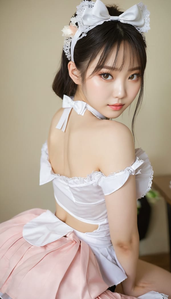 Tags: 21872187, SDXL
{"3": {"inputs": {"seed": 137163213890325, "steps": 32, "cfg": 6.26, "sampler_name": "dpmpp_2m", "scheduler": "karras", "denoise": 1.0, "model": ["27", 0], "positive": ["6", 0], "negative": ["7", 0], "latent_image": ["5", 0]}, "class_type": "KSampler"}, "4": {"inputs": {"ckpt_name": "juggernautxl.safetensors"}, "class_type": "CheckpointLoaderSimple"}, "5": {"inputs": {"width": 768, "height": 1344, "batch_size": 1}, "class_type": "EmptyLatentImage"}, "6": {"inputs": {"text": "18 year old girl, (korean:1.01), (japanese:1.04), (ukrainian:1.14), (detailed face:0.97), (seductive pose:1.00), (idol:1.09), (blush:1.09), (sexy lips:1.05), (pale skin:1.06), (temptress:1.14), (cute:1.12), (seductive facial expression:0.97), (beautiful eyes:1.04), (double eyelids:1.08), (eyelashes:1.06), (slim:0.96), (perky ass:0.96), (exposed ass:1.11), (looking back:1.12), (sexy ass:1.08), (thigh gap:1.07), in a (skimpy maid costume:0.99) working at a maid cafe, choker, bowtie, headband, pleated skirt, (portra:1.08), (film:1.01), (candid cinema:1.07), (skin fuzz:1.00), (textured skin:1.03), (detailed skin:1.04), (natural looking skin:1.01), (soft lighting:1.03), (RAW:1.05)", "clip": ["27", 1]}, "class_type": "CLIPTextEncode"}, "7": {"inputs": {"text": "(twisted:1.09), (worst quality:1.10), (open mouth:1.13), (bad hands:1.14), (watermark:1.14), (low resolution:1.05), (distorted:1.11)", "clip": ["27", 1]}, "class_type": "CLIPTextEncode"}, "8": {"inputs": {"samples": ["3", 0], "vae": ["4", 2]}, "class_type": "VAEDecode"}, "25": {"inputs": {"lora_name": "nudify_xl.safetensors", "strength_model": 0.02, "strength_clip": 0.15, "model": ["4", 0], "clip": ["4", 1]}, "class_type": "LoraLoader"}, "26": {"inputs": {"lora_name": "shirtlift_SDXL_v2.safetensors", "strength_model": 0.19, "strength_clip": 0.09, "model": ["25", 0], "clip": ["25", 1]}, "class_type": "LoraLoader"}, "27": {"inputs": {"lora_name": "PerfectEyesXL.safetensors", "strength_model": 0.02, "strength_clip": 0.16, "model": ["26", 0], "clip": ["26", 1]}, "class_type": "LoraLoader"}, "30": {"inputs": {"model_name": "4x_NMKD-Superscale-SP_178000_G.pth"}, "class_type": "UpscaleModelLoader"}, "31": {"inputs": {"upscale_model": ["30", 0], "image": ["8", 0]}, "class_type": "ImageUpscaleWithModel"}, "32": {"inputs": {"upscale_method": "lanczos", "scale_by": 0.5, "image": ["31", 0]}, "class_type": "ImageScaleBy"}, "33": {"inputs": {"pixels": ["32", 0], "vae": ["4", 2]}, "class_type": "VAEEncode"}, "34": {"inputs": {"seed": 137163213890325, "steps": 32, "cfg": 6.26, "sampler_name": "dpmpp_2m", "scheduler": "karras", "denoise": 0.3, "model": ["27", 0], "positive": ["6", 0], "negative": ["7", 0], "latent_image": ["33", 0]}, "class_type": "KSampler"}, "36": {"inputs": {"samples": ["34", 0], "vae": ["4", 2]}, "class_type": "VAEDecode"}, "39": {"inputs": {"filename_prefix": "comfyapi-1723659845968", "images": ["36", 0]}, "class_type": "SaveImage"}}