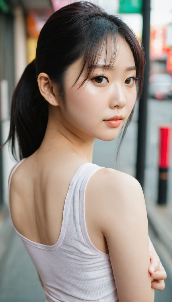 Tags: 21872187, SDXL
{"3": {"inputs": {"seed": 807836267127994, "steps": 64, "cfg": 7.38, "sampler_name": "dpmpp_2m", "scheduler": "karras", "denoise": 1.0, "model": ["27", 0], "positive": ["6", 0], "negative": ["7", 0], "latent_image": ["5", 0]}, "class_type": "KSampler"}, "4": {"inputs": {"ckpt_name": "juggernautxl.safetensors"}, "class_type": "CheckpointLoaderSimple"}, "5": {"inputs": {"width": 768, "height": 1344, "batch_size": 1}, "class_type": "EmptyLatentImage"}, "6": {"inputs": {"text": "28 year old girl, (chinese:1.03), (korean:1.11), (idol:1.09), (double eyelids:1.02), (slim:1.11), (seductive pose:1.13), (cute:0.96), (temptress:1.11), (detailed face:1.13), (pale skin:1.00), (sexy lips:1.01), (beautiful eyes:0.97), (blush:1.11), (eyelashes:1.10), (seductive facial expression:1.00), (perky ass:1.01), (exposed ass:1.02), (looking back:1.04), (sexy ass:1.10), (thigh gap:1.14), (white tanktop:1.04), busy street, (skin fuzz:1.00), (film:1.08), (detailed skin:1.05), (textured skin:1.04), (soft lighting:1.05), (candid cinema:1.01), (natural looking skin:1.02), (portra:1.02), (RAW:1.00)", "clip": ["27", 1]}, "class_type": "CLIPTextEncode"}, "7": {"inputs": {"text": "(open mouth:1.08), (twisted:1.13), (low resolution:1.08), (watermark:1.14), (distorted:1.09), (bad hands:1.08), (worst quality:1.11)", "clip": ["27", 1]}, "class_type": "CLIPTextEncode"}, "8": {"inputs": {"samples": ["3", 0], "vae": ["4", 2]}, "class_type": "VAEDecode"}, "25": {"inputs": {"lora_name": "nudify_xl.safetensors", "strength_model": 0.38, "strength_clip": 0.24, "model": ["4", 0], "clip": ["4", 1]}, "class_type": "LoraLoader"}, "26": {"inputs": {"lora_name": "shirtlift_SDXL_v2.safetensors", "strength_model": 0.0, "strength_clip": 0.02, "model": ["25", 0], "clip": ["25", 1]}, "class_type": "LoraLoader"}, "27": {"inputs": {"lora_name": "PerfectEyesXL.safetensors", "strength_model": 0.07, "strength_clip": 0.11, "model": ["26", 0], "clip": ["26", 1]}, "class_type": "LoraLoader"}, "30": {"inputs": {"model_name": "4x_NMKD-Superscale-SP_178000_G.pth"}, "class_type": "UpscaleModelLoader"}, "31": {"inputs": {"upscale_model": ["30", 0], "image": ["8", 0]}, "class_type": "ImageUpscaleWithModel"}, "32": {"inputs": {"upscale_method": "lanczos", "scale_by": 0.5, "image": ["31", 0]}, "class_type": "ImageScaleBy"}, "33": {"inputs": {"pixels": ["32", 0], "vae": ["4", 2]}, "class_type": "VAEEncode"}, "34": {"inputs": {"seed": 807836267127994, "steps": 64, "cfg": 7.38, "sampler_name": "dpmpp_2m", "scheduler": "karras", "denoise": 0.3, "model": ["27", 0], "positive": ["6", 0], "negative": ["7", 0], "latent_image": ["33", 0]}, "class_type": "KSampler"}, "36": {"inputs": {"samples": ["34", 0], "vae": ["4", 2]}, "class_type": "VAEDecode"}, "39": {"inputs": {"filename_prefix": "comfyapi-1713345197290", "images": ["36", 0]}, "class_type": "SaveImage"}}