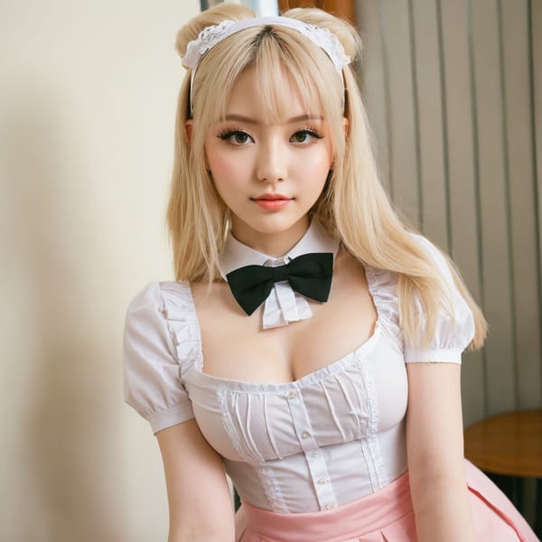 Tags: 21872187, SDXL
{"3": {"inputs": {"seed": 584773103428198, "steps": 64, "cfg": 7.08, "sampler_name": "dpmpp_2m", "scheduler": "karras", "denoise": 1.0, "model": ["27", 0], "positive": ["6", 0], "negative": ["7", 0], "latent_image": ["5", 0]}, "class_type": "KSampler"}, "4": {"inputs": {"ckpt_name": "juggernautxl.safetensors"}, "class_type": "CheckpointLoaderSimple"}, "5": {"inputs": {"width": 1024, "height": 1024, "batch_size": 1}, "class_type": "EmptyLatentImage"}, "6": {"inputs": {"text": "25 year old girl, (sexy lips:1.05), (detailed face:1.04), (eyelashes:1.06), (seductive pose:1.01), (temptress:1.12), (beautiful eyes:0.99), (cute:0.96), (pale skin:1.05), (slim:0.98), (double eyelids:1.00), (idol:1.02), (blush:1.09), (seductive facial expression:0.99), (perky ass:1.10), (exposed ass:1.12), (looking back:1.11), (sexy ass:1.08), (thigh gap:0.98), in a (skimpy maid costume:0.99) working at a maid cafe, choker, bowtie, headband, pleated skirt, (RAW:1.00), (candid cinema:1.04), (natural looking skin:1.02), (detailed skin:1.05), (textured skin:1.06), (soft lighting:1.06), (portra:1.07), (skin fuzz:1.08), (film:1.07)", "clip": ["27", 1]}, "class_type": "CLIPTextEncode"}, "7": {"inputs": {"text": "(watermark:1.14), (worst quality:1.10), (low resolution:1.05), (bad hands:1.07), (open mouth:1.11), (twisted:1.09), (distorted:1.06)", "clip": ["27", 1]}, "class_type": "CLIPTextEncode"}, "8": {"inputs": {"samples": ["3", 0], "vae": ["4", 2]}, "class_type": "VAEDecode"}, "25": {"inputs": {"lora_name": "nudify_xl.safetensors", "strength_model": 0.3, "strength_clip": 0.13, "model": ["4", 0], "clip": ["4", 1]}, "class_type": "LoraLoader"}, "26": {"inputs": {"lora_name": "shirtlift_SDXL_v2.safetensors", "strength_model": 0.11, "strength_clip": 0.09, "model": ["25", 0], "clip": ["25", 1]}, "class_type": "LoraLoader"}, "27": {"inputs": {"lora_name": "PerfectEyesXL.safetensors", "strength_model": 0.15, "strength_clip": 0.1, "model": ["26", 0], "clip": ["26", 1]}, "class_type": "LoraLoader"}, "30": {"inputs": {"model_name": "4x_NMKD-Superscale-SP_178000_G.pth"}, "class_type": "UpscaleModelLoader"}, "31": {"inputs": {"upscale_model": ["30", 0], "image": ["8", 0]}, "class_type": "ImageUpscaleWithModel"}, "32": {"inputs": {"upscale_method": "lanczos", "scale_by": 0.5, "image": ["31", 0]}, "class_type": "ImageScaleBy"}, "33": {"inputs": {"pixels": ["32", 0], "vae": ["4", 2]}, "class_type": "VAEEncode"}, "34": {"inputs": {"seed": 584773103428198, "steps": 64, "cfg": 7.08, "sampler_name": "dpmpp_2m", "scheduler": "karras", "denoise": 0.3, "model": ["27", 0], "positive": ["6", 0], "negative": ["7", 0], "latent_image": ["33", 0]}, "class_type": "KSampler"}, "36": {"inputs": {"samples": ["34", 0], "vae": ["4", 2]}, "class_type": "VAEDecode"}, "39": {"inputs": {"filename_prefix": "comfyapi-1714360840419", "images": ["36", 0]}, "class_type": "SaveImage"}}