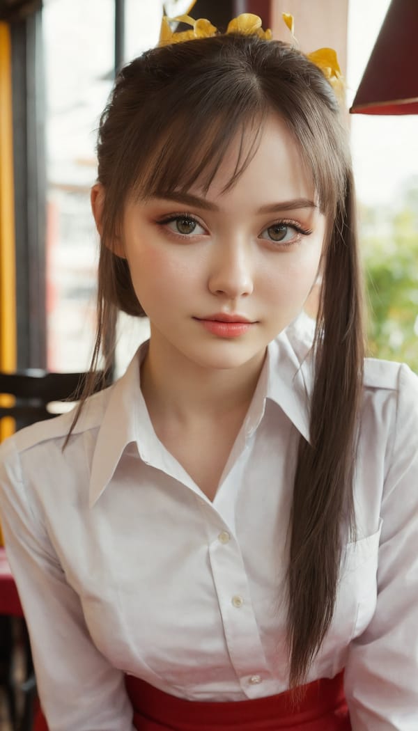 Tags: 21872187, SDXL
{"3": {"inputs": {"seed": 884100247672242, "steps": 64, "cfg": 5.17, "sampler_name": "dpmpp_2m", "scheduler": "karras", "denoise": 1.0, "model": ["27", 0], "positive": ["6", 0], "negative": ["7", 0], "latent_image": ["5", 0]}, "class_type": "KSampler"}, "4": {"inputs": {"ckpt_name": "juggernautxl.safetensors"}, "class_type": "CheckpointLoaderSimple"}, "5": {"inputs": {"width": 768, "height": 1344, "batch_size": 1}, "class_type": "EmptyLatentImage"}, "6": {"inputs": {"text": "21 year old girl, (russian:1.08), (blush:1.11), (seductive facial expression:1.02), (cute:1.06), (sexy lips:1.09), (double eyelids:1.09), (slim:1.13), (idol:0.99), (pale skin:1.04), (seductive pose:1.09), (temptress:0.95), (eyelashes:1.05), (detailed face:1.04), (beautiful eyes:1.14), (perky ass:0.98), (exposed ass:1.05), (looking back:0.95), (sexy ass:1.01), (thigh gap:1.14), (a waitress in uniform:1.13) working at a restaurant, (RAW:1.07), (film:1.05), (skin fuzz:1.03), (natural looking skin:1.06), (textured skin:1.02), (soft lighting:1.03), (portra:1.06), (candid cinema:1.03), (detailed skin:1.00)", "clip": ["27", 1]}, "class_type": "CLIPTextEncode"}, "7": {"inputs": {"text": "(bad hands:1.10), (watermark:1.05), (open mouth:1.13), (twisted:1.12), (low resolution:1.09), (distorted:1.14), (worst quality:1.09)", "clip": ["27", 1]}, "class_type": "CLIPTextEncode"}, "8": {"inputs": {"samples": ["3", 0], "vae": ["4", 2]}, "class_type": "VAEDecode"}, "25": {"inputs": {"lora_name": "nudify_xl.safetensors", "strength_model": 0.14, "strength_clip": 0.18, "model": ["4", 0], "clip": ["4", 1]}, "class_type": "LoraLoader"}, "26": {"inputs": {"lora_name": "shirtlift_SDXL_v2.safetensors", "strength_model": 0.09, "strength_clip": 0.0, "model": ["25", 0], "clip": ["25", 1]}, "class_type": "LoraLoader"}, "27": {"inputs": {"lora_name": "PerfectEyesXL.safetensors", "strength_model": 0.17, "strength_clip": 0.19, "model": ["26", 0], "clip": ["26", 1]}, "class_type": "LoraLoader"}, "30": {"inputs": {"model_name": "4x_NMKD-Superscale-SP_178000_G.pth"}, "class_type": "UpscaleModelLoader"}, "31": {"inputs": {"upscale_model": ["30", 0], "image": ["8", 0]}, "class_type": "ImageUpscaleWithModel"}, "32": {"inputs": {"upscale_method": "lanczos", "scale_by": 0.5, "image": ["31", 0]}, "class_type": "ImageScaleBy"}, "33": {"inputs": {"pixels": ["32", 0], "vae": ["4", 2]}, "class_type": "VAEEncode"}, "34": {"inputs": {"seed": 884100247672242, "steps": 64, "cfg": 5.17, "sampler_name": "dpmpp_2m", "scheduler": "karras", "denoise": 0.3, "model": ["27", 0], "positive": ["6", 0], "negative": ["7", 0], "latent_image": ["33", 0]}, "class_type": "KSampler"}, "36": {"inputs": {"samples": ["34", 0], "vae": ["4", 2]}, "class_type": "VAEDecode"}, "39": {"inputs": {"filename_prefix": "comfyapi-1732843167683", "images": ["36", 0]}, "class_type": "SaveImage"}}