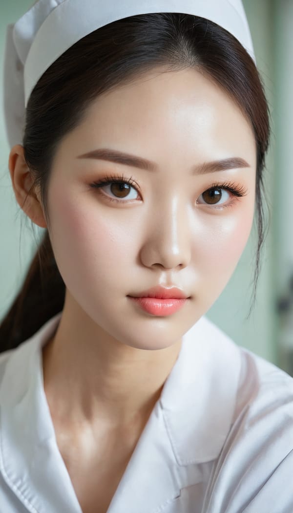 Tags: 21872187, SDXL
{"3": {"inputs": {"seed": 182865305016113, "steps": 32, "cfg": 5.91, "sampler_name": "dpmpp_2m", "scheduler": "karras", "denoise": 1.0, "model": ["27", 0], "positive": ["6", 0], "negative": ["7", 0], "latent_image": ["5", 0]}, "class_type": "KSampler"}, "4": {"inputs": {"ckpt_name": "juggernautxl.safetensors"}, "class_type": "CheckpointLoaderSimple"}, "5": {"inputs": {"width": 768, "height": 1344, "batch_size": 1}, "class_type": "EmptyLatentImage"}, "6": {"inputs": {"text": "27 year old girl, (chinese:0.98), (korean:1.08), (russian:1.03), (sexy lips:1.07), (eyelashes:0.96), (detailed face:0.97), (blush:1.02), (slim:0.98), (seductive facial expression:1.10), (cute:0.98), (double eyelids:1.06), (idol:1.04), (beautiful eyes:1.03), (temptress:1.04), (pale skin:1.08), (on all fours:1.09), (spreading ass cheeks:0.97), (from behind:1.03), (backboob:0.97), (nurse in uniform:1.05) working in a hospital ward, (film:1.00), (RAW:1.04), (candid cinema:1.02), (soft lighting:1.06), (detailed skin:1.03), (skin fuzz:1.09), (natural looking skin:1.06), (textured skin:1.09), (portra:1.05)", "clip": ["27", 1]}, "class_type": "CLIPTextEncode"}, "7": {"inputs": {"text": "(bad hands:1.09), (open mouth:1.05), (distorted:1.11), (watermark:1.05), (worst quality:1.10), (low resolution:1.09), (twisted:1.05)", "clip": ["27", 1]}, "class_type": "CLIPTextEncode"}, "8": {"inputs": {"samples": ["3", 0], "vae": ["4", 2]}, "class_type": "VAEDecode"}, "25": {"inputs": {"lora_name": "nudify_xl.safetensors", "strength_model": 0.1, "strength_clip": 0.15, "model": ["4", 0], "clip": ["4", 1]}, "class_type": "LoraLoader"}, "26": {"inputs": {"lora_name": "shirtlift_SDXL_v2.safetensors", "strength_model": 0.01, "strength_clip": 0.1, "model": ["25", 0], "clip": ["25", 1]}, "class_type": "LoraLoader"}, "27": {"inputs": {"lora_name": "PerfectEyesXL.safetensors", "strength_model": 0.01, "strength_clip": 0.09, "model": ["26", 0], "clip": ["26", 1]}, "class_type": "LoraLoader"}, "30": {"inputs": {"model_name": "4x_NMKD-Superscale-SP_178000_G.pth"}, "class_type": "UpscaleModelLoader"}, "31": {"inputs": {"upscale_model": ["30", 0], "image": ["8", 0]}, "class_type": "ImageUpscaleWithModel"}, "32": {"inputs": {"upscale_method": "lanczos", "scale_by": 0.5, "image": ["31", 0]}, "class_type": "ImageScaleBy"}, "33": {"inputs": {"pixels": ["32", 0], "vae": ["4", 2]}, "class_type": "VAEEncode"}, "34": {"inputs": {"seed": 182865305016113, "steps": 32, "cfg": 5.91, "sampler_name": "dpmpp_2m", "scheduler": "karras", "denoise": 0.3, "model": ["27", 0], "positive": ["6", 0], "negative": ["7", 0], "latent_image": ["33", 0]}, "class_type": "KSampler"}, "36": {"inputs": {"samples": ["34", 0], "vae": ["4", 2]}, "class_type": "VAEDecode"}, "39": {"inputs": {"filename_prefix": "comfyapi-1723666015828", "images": ["36", 0]}, "class_type": "SaveImage"}}