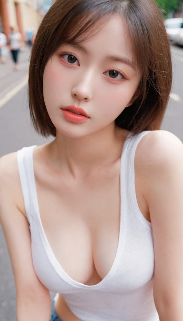 Tags: 21872187, SDXL
{"3": {"inputs": {"seed": 930049236129368, "steps": 64, "cfg": 5.06, "sampler_name": "dpmpp_2m", "scheduler": "karras", "denoise": 1.0, "model": ["27", 0], "positive": ["6", 0], "negative": ["7", 0], "latent_image": ["5", 0]}, "class_type": "KSampler"}, "4": {"inputs": {"ckpt_name": "leosamsHelloworldSDXL_helloworldSDXL32DPO.safetensors"}, "class_type": "CheckpointLoaderSimple"}, "5": {"inputs": {"width": 768, "height": 1344, "batch_size": 1}, "class_type": "EmptyLatentImage"}, "6": {"inputs": {"text": "19 year old girl, (russian:0.97), (taiwanese:1.01), (sexy lips:1.11), (cute:1.00), (pale skin:1.09), (blush:0.95), (seductive pose:0.99), (beautiful eyes:1.09), (double eyelids:1.13), (eyelashes:1.00), (seductive facial expression:1.10), (idol:1.07), (detailed face:1.07), (slim:1.11), (temptress:1.14), (in a seductive pose:1.14), (large perky breasts:0.96), (cleavage:1.06), (thigh gap:1.09), (white tanktop:1.03), busy street, (textured skin:1.08), (RAW:1.09), (film:1.06), (skin fuzz:1.03), (portra:1.07), (candid cinema:1.09), (detailed skin:1.09), (soft lighting:1.03), (natural looking skin:1.01)", "clip": ["27", 1]}, "class_type": "CLIPTextEncode"}, "7": {"inputs": {"text": "(watermark:1.08), (worst quality:1.08), (distorted:1.12), (low resolution:1.10), (twisted:1.11), (bad hands:1.08)", "clip": ["27", 1]}, "class_type": "CLIPTextEncode"}, "8": {"inputs": {"samples": ["3", 0], "vae": ["4", 2]}, "class_type": "VAEDecode"}, "25": {"inputs": {"lora_name": "nudify_xl.safetensors", "strength_model": 0.35, "strength_clip": 0.12, "model": ["4", 0], "clip": ["4", 1]}, "class_type": "LoraLoader"}, "26": {"inputs": {"lora_name": "shirtlift_SDXL_v2.safetensors", "strength_model": 0.04, "strength_clip": 0.0, "model": ["25", 0], "clip": ["25", 1]}, "class_type": "LoraLoader"}, "27": {"inputs": {"lora_name": "PerfectEyesXL.safetensors", "strength_model": 0.14, "strength_clip": 0.04, "model": ["26", 0], "clip": ["26", 1]}, "class_type": "LoraLoader"}, "30": {"inputs": {"model_name": "4x_NMKD-Superscale-SP_178000_G.pth"}, "class_type": "UpscaleModelLoader"}, "31": {"inputs": {"upscale_model": ["30", 0], "image": ["8", 0]}, "class_type": "ImageUpscaleWithModel"}, "32": {"inputs": {"upscale_method": "lanczos", "scale_by": 0.5, "image": ["31", 0]}, "class_type": "ImageScaleBy"}, "33": {"inputs": {"pixels": ["32", 0], "vae": ["4", 2]}, "class_type": "VAEEncode"}, "34": {"inputs": {"seed": 930049236129368, "steps": 64, "cfg": 5.06, "sampler_name": "dpmpp_2m", "scheduler": "karras", "denoise": 0.3, "model": ["27", 0], "positive": ["6", 0], "negative": ["7", 0], "latent_image": ["33", 0]}, "class_type": "KSampler"}, "36": {"inputs": {"samples": ["34", 0], "vae": ["4", 2]}, "class_type": "VAEDecode"}, "39": {"inputs": {"filename_prefix": "comfyapi-1707622537416", "images": ["36", 0]}, "class_type": "SaveImage"}}