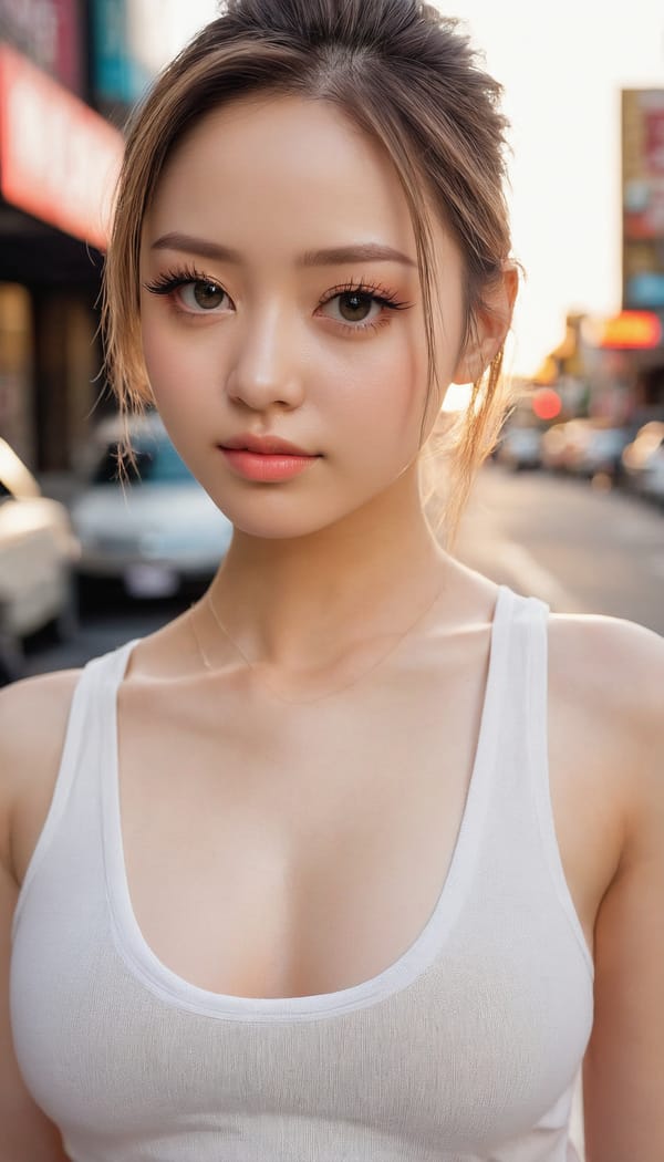 Tags: 21872187, SDXL
{"3": {"inputs": {"seed": 477254638335752, "steps": 32, "cfg": 5.83, "sampler_name": "dpmpp_2m", "scheduler": "karras", "denoise": 1.0, "model": ["27", 0], "positive": ["6", 0], "negative": ["7", 0], "latent_image": ["5", 0]}, "class_type": "KSampler"}, "4": {"inputs": {"ckpt_name": "juggernautxl.safetensors"}, "class_type": "CheckpointLoaderSimple"}, "5": {"inputs": {"width": 768, "height": 1344, "batch_size": 1}, "class_type": "EmptyLatentImage"}, "6": {"inputs": {"text": "27 year old girl, (eyelashes:1.13), (seductive pose:0.97), (slim:1.05), (sexy lips:1.05), (seductive facial expression:1.14), (detailed face:1.08), (pale skin:1.06), (idol:1.06), (cute:0.98), (blush:0.96), (double eyelids:0.97), (perky ass:1.12), (exposed ass:1.00), (looking back:1.00), (sexy ass:1.08), (thigh gap:0.97), (white tanktop:1.08), busy street, (RAW:1.04), (textured skin:1.09), (natural looking skin:1.06), (soft lighting:1.02), (portra:1.03), (detailed skin:1.04), (candid cinema:1.03), (film:1.09), (skin fuzz:1.03)", "clip": ["27", 1]}, "class_type": "CLIPTextEncode"}, "7": {"inputs": {"text": "(distorted:1.07), (worst quality:1.10), (open mouth:1.12), (watermark:1.08), (bad hands:1.10), (twisted:1.11), (low resolution:1.10)", "clip": ["27", 1]}, "class_type": "CLIPTextEncode"}, "8": {"inputs": {"samples": ["3", 0], "vae": ["4", 2]}, "class_type": "VAEDecode"}, "25": {"inputs": {"lora_name": "nudify_xl.safetensors", "strength_model": 0.1, "strength_clip": 0.26, "model": ["4", 0], "clip": ["4", 1]}, "class_type": "LoraLoader"}, "26": {"inputs": {"lora_name": "shirtlift_SDXL_v2.safetensors", "strength_model": 0.03, "strength_clip": 0.19, "model": ["25", 0], "clip": ["25", 1]}, "class_type": "LoraLoader"}, "27": {"inputs": {"lora_name": "PerfectEyesXL.safetensors", "strength_model": 0.03, "strength_clip": 0.09, "model": ["26", 0], "clip": ["26", 1]}, "class_type": "LoraLoader"}, "30": {"inputs": {"model_name": "4x_NMKD-Superscale-SP_178000_G.pth"}, "class_type": "UpscaleModelLoader"}, "31": {"inputs": {"upscale_model": ["30", 0], "image": ["8", 0]}, "class_type": "ImageUpscaleWithModel"}, "32": {"inputs": {"upscale_method": "lanczos", "scale_by": 0.5, "image": ["31", 0]}, "class_type": "ImageScaleBy"}, "33": {"inputs": {"pixels": ["32", 0], "vae": ["4", 2]}, "class_type": "VAEEncode"}, "34": {"inputs": {"seed": 477254638335752, "steps": 32, "cfg": 5.83, "sampler_name": "dpmpp_2m", "scheduler": "karras", "denoise": 0.3, "model": ["27", 0], "positive": ["6", 0], "negative": ["7", 0], "latent_image": ["33", 0]}, "class_type": "KSampler"}, "36": {"inputs": {"samples": ["34", 0], "vae": ["4", 2]}, "class_type": "VAEDecode"}, "39": {"inputs": {"filename_prefix": "comfyapi-1726747544837", "images": ["36", 0]}, "class_type": "SaveImage"}}