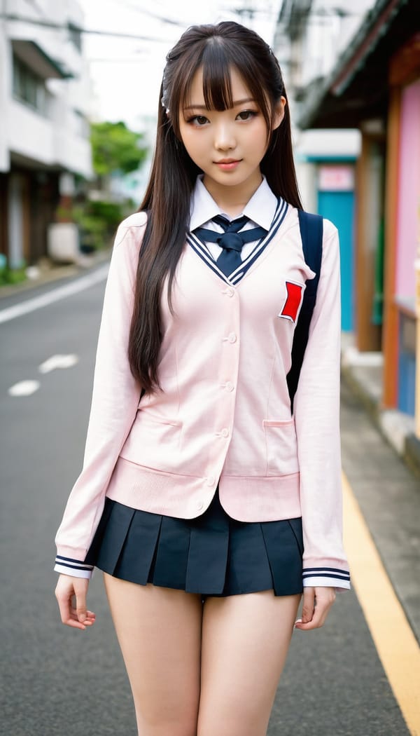 Tags: 21872187, SDXL
{"3": {"inputs": {"seed": 306249618723763, "steps": 64, "cfg": 7.94, "sampler_name": "dpmpp_2m", "scheduler": "karras", "denoise": 1.0, "model": ["27", 0], "positive": ["6", 0], "negative": ["7", 0], "latent_image": ["5", 0]}, "class_type": "KSampler"}, "4": {"inputs": {"ckpt_name": "juggernautxl.safetensors"}, "class_type": "CheckpointLoaderSimple"}, "5": {"inputs": {"width": 768, "height": 1344, "batch_size": 1}, "class_type": "EmptyLatentImage"}, "6": {"inputs": {"text": "26 year old girl, (japanese:1.00), (idol:1.03), (slim:0.96), (sexy lips:1.00), (blush:1.10), (double eyelids:0.96), (temptress:1.14), (cute:1.04), (eyelashes:1.00), (seductive pose:1.04), (beautiful eyes:1.06), (seductive facial expression:1.03), (pale skin:1.10), (detailed face:0.97), (perky ass:1.08), (exposed ass:0.98), (looking back:1.06), (sexy ass:1.07), (thigh gap:1.09), (school uniform:1.14), choker, busy street, (natural looking skin:1.06), (skin fuzz:1.05), (soft lighting:1.08), (detailed skin:1.09), (film:1.03), (candid cinema:1.01), (portra:1.08), (RAW:1.03), (textured skin:1.01)", "clip": ["27", 1]}, "class_type": "CLIPTextEncode"}, "7": {"inputs": {"text": "(open mouth:1.05), (bad hands:1.12), (worst quality:1.14), (low resolution:1.07), (distorted:1.05), (watermark:1.13), (twisted:1.05)", "clip": ["27", 1]}, "class_type": "CLIPTextEncode"}, "8": {"inputs": {"samples": ["3", 0], "vae": ["4", 2]}, "class_type": "VAEDecode"}, "25": {"inputs": {"lora_name": "nudify_xl.safetensors", "strength_model": 0.35, "strength_clip": 0.16, "model": ["4", 0], "clip": ["4", 1]}, "class_type": "LoraLoader"}, "26": {"inputs": {"lora_name": "shirtlift_SDXL_v2.safetensors", "strength_model": 0.03, "strength_clip": 0.18, "model": ["25", 0], "clip": ["25", 1]}, "class_type": "LoraLoader"}, "27": {"inputs": {"lora_name": "PerfectEyesXL.safetensors", "strength_model": 0.12, "strength_clip": 0.1, "model": ["26", 0], "clip": ["26", 1]}, "class_type": "LoraLoader"}, "30": {"inputs": {"model_name": "4x_NMKD-Superscale-SP_178000_G.pth"}, "class_type": "UpscaleModelLoader"}, "31": {"inputs": {"upscale_model": ["30", 0], "image": ["8", 0]}, "class_type": "ImageUpscaleWithModel"}, "32": {"inputs": {"upscale_method": "lanczos", "scale_by": 0.5, "image": ["31", 0]}, "class_type": "ImageScaleBy"}, "33": {"inputs": {"pixels": ["32", 0], "vae": ["4", 2]}, "class_type": "VAEEncode"}, "34": {"inputs": {"seed": 306249618723763, "steps": 64, "cfg": 7.94, "sampler_name": "dpmpp_2m", "scheduler": "karras", "denoise": 0.3, "model": ["27", 0], "positive": ["6", 0], "negative": ["7", 0], "latent_image": ["33", 0]}, "class_type": "KSampler"}, "36": {"inputs": {"samples": ["34", 0], "vae": ["4", 2]}, "class_type": "VAEDecode"}, "39": {"inputs": {"filename_prefix": "comfyapi-1725056955870", "images": ["36", 0]}, "class_type": "SaveImage"}}