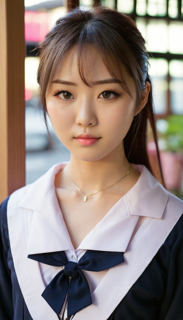 Tags: 21872187, SDXL
{"3": {"inputs": {"seed": 723538161954998, "steps": 64, "cfg": 7.69, "sampler_name": "dpmpp_2m", "scheduler": "karras", "denoise": 1.0, "model": ["27", 0], "positive": ["6", 0], "negative": ["7", 0], "latent_image": ["5", 0]}, "class_type": "KSampler"}, "4": {"inputs": {"ckpt_name": "juggernautxl.safetensors"}, "class_type": "CheckpointLoaderSimple"}, "5": {"inputs": {"width": 768, "height": 1344, "batch_size": 1}, "class_type": "EmptyLatentImage"}, "6": {"inputs": {"text": "27 year old girl, (japanese:1.04), (idol:0.95), (double eyelids:0.97), (detailed face:1.07), (seductive facial expression:0.97), (slim:1.04), (beautiful eyes:0.97), (pale skin:0.96), (eyelashes:0.99), (sexy lips:1.10), (seductive pose:0.97), (temptress:1.14), (cute:0.98), (blush:1.03), (in a seductive pose:1.03), (large perky breasts:0.98), (cleavage:1.01), (thigh gap:0.96), (school uniform:1.14), choker, busy street, (skin fuzz:1.05), (candid cinema:1.07), (film:1.05), (natural looking skin:1.03), (RAW:1.02), (textured skin:1.03), (portra:1.04), (detailed skin:1.06), (soft lighting:1.01)", "clip": ["27", 1]}, "class_type": "CLIPTextEncode"}, "7": {"inputs": {"text": "(open mouth:1.07), (bad hands:1.09), (twisted:1.14), (worst quality:1.10), (distorted:1.08), (watermark:1.07), (low resolution:1.06)", "clip": ["27", 1]}, "class_type": "CLIPTextEncode"}, "8": {"inputs": {"samples": ["3", 0], "vae": ["4", 2]}, "class_type": "VAEDecode"}, "25": {"inputs": {"lora_name": "nudify_xl.safetensors", "strength_model": 0.34, "strength_clip": 0.13, "model": ["4", 0], "clip": ["4", 1]}, "class_type": "LoraLoader"}, "26": {"inputs": {"lora_name": "shirtlift_SDXL_v2.safetensors", "strength_model": 0.06, "strength_clip": 0.11, "model": ["25", 0], "clip": ["25", 1]}, "class_type": "LoraLoader"}, "27": {"inputs": {"lora_name": "PerfectEyesXL.safetensors", "strength_model": 0.16, "strength_clip": 0.1, "model": ["26", 0], "clip": ["26", 1]}, "class_type": "LoraLoader"}, "30": {"inputs": {"model_name": "4x_NMKD-Superscale-SP_178000_G.pth"}, "class_type": "UpscaleModelLoader"}, "31": {"inputs": {"upscale_model": ["30", 0], "image": ["8", 0]}, "class_type": "ImageUpscaleWithModel"}, "32": {"inputs": {"upscale_method": "lanczos", "scale_by": 0.5, "image": ["31", 0]}, "class_type": "ImageScaleBy"}, "33": {"inputs": {"pixels": ["32", 0], "vae": ["4", 2]}, "class_type": "VAEEncode"}, "34": {"inputs": {"seed": 723538161954998, "steps": 64, "cfg": 7.69, "sampler_name": "dpmpp_2m", "scheduler": "karras", "denoise": 0.3, "model": ["27", 0], "positive": ["6", 0], "negative": ["7", 0], "latent_image": ["33", 0]}, "class_type": "KSampler"}, "36": {"inputs": {"samples": ["34", 0], "vae": ["4", 2]}, "class_type": "VAEDecode"}, "39": {"inputs": {"filename_prefix": "comfyapi-1731766105808", "images": ["36", 0]}, "class_type": "SaveImage"}}