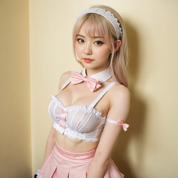 Tags: 21872187, SDXL
{"3": {"inputs": {"seed": 149484001467565, "steps": 64, "cfg": 7.36, "sampler_name": "dpmpp_2m", "scheduler": "karras", "denoise": 1.0, "model": ["27", 0], "positive": ["6", 0], "negative": ["7", 0], "latent_image": ["5", 0]}, "class_type": "KSampler"}, "4": {"inputs": {"ckpt_name": "juggernautxl.safetensors"}, "class_type": "CheckpointLoaderSimple"}, "5": {"inputs": {"width": 1024, "height": 1024, "batch_size": 1}, "class_type": "EmptyLatentImage"}, "6": {"inputs": {"text": "23 year old girl, (slim:1.11), (detailed face:0.98), (pale skin:1.07), (cute:1.05), (sexy lips:1.12), (beautiful eyes:1.05), (eyelashes:0.96), (seductive facial expression:0.98), (blush:1.12), (idol:1.07), (temptress:1.04), (double eyelids:0.99), (seductive pose:1.13), (on all fours:1.06), (spreading ass cheeks:1.03), (from behind:1.04), (backboob:1.04), in a (skimpy maid costume:0.97) working at a maid cafe, choker, bowtie, headband, pleated skirt, (candid cinema:1.01), (textured skin:1.09), (detailed skin:1.05), (RAW:1.07), (skin fuzz:1.08), (film:1.05), (soft lighting:1.03), (portra:1.09), (natural looking skin:1.08)", "clip": ["27", 1]}, "class_type": "CLIPTextEncode"}, "7": {"inputs": {"text": "(bad hands:1.07), (worst quality:1.13), (low resolution:1.10), (twisted:1.05), (watermark:1.11), (distorted:1.14), (open mouth:1.06)", "clip": ["27", 1]}, "class_type": "CLIPTextEncode"}, "8": {"inputs": {"samples": ["3", 0], "vae": ["4", 2]}, "class_type": "VAEDecode"}, "25": {"inputs": {"lora_name": "nudify_xl.safetensors", "strength_model": 0.25, "strength_clip": 0.24, "model": ["4", 0], "clip": ["4", 1]}, "class_type": "LoraLoader"}, "26": {"inputs": {"lora_name": "shirtlift_SDXL_v2.safetensors", "strength_model": 0.1, "strength_clip": 0.11, "model": ["25", 0], "clip": ["25", 1]}, "class_type": "LoraLoader"}, "27": {"inputs": {"lora_name": "PerfectEyesXL.safetensors", "strength_model": 0.16, "strength_clip": 0.17, "model": ["26", 0], "clip": ["26", 1]}, "class_type": "LoraLoader"}, "30": {"inputs": {"model_name": "4x_NMKD-Superscale-SP_178000_G.pth"}, "class_type": "UpscaleModelLoader"}, "31": {"inputs": {"upscale_model": ["30", 0], "image": ["8", 0]}, "class_type": "ImageUpscaleWithModel"}, "32": {"inputs": {"upscale_method": "lanczos", "scale_by": 0.5, "image": ["31", 0]}, "class_type": "ImageScaleBy"}, "33": {"inputs": {"pixels": ["32", 0], "vae": ["4", 2]}, "class_type": "VAEEncode"}, "34": {"inputs": {"seed": 149484001467565, "steps": 64, "cfg": 7.36, "sampler_name": "dpmpp_2m", "scheduler": "karras", "denoise": 0.3, "model": ["27", 0], "positive": ["6", 0], "negative": ["7", 0], "latent_image": ["33", 0]}, "class_type": "KSampler"}, "36": {"inputs": {"samples": ["34", 0], "vae": ["4", 2]}, "class_type": "VAEDecode"}, "39": {"inputs": {"filename_prefix": "comfyapi-1724476222608", "images": ["36", 0]}, "class_type": "SaveImage"}}