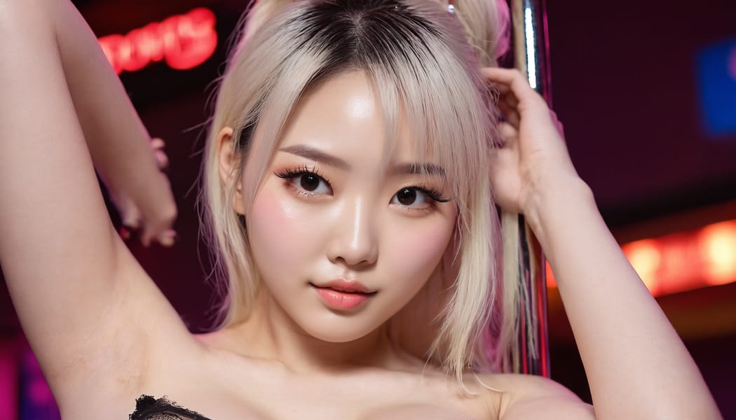 Tags: 21872187, SDXL
{"3": {"inputs": {"seed": 978897716413475, "steps": 64, "cfg": 6.54, "sampler_name": "dpmpp_2m", "scheduler": "karras", "denoise": 1.0, "model": ["27", 0], "positive": ["6", 0], "negative": ["7", 0], "latent_image": ["5", 0]}, "class_type": "KSampler"}, "4": {"inputs": {"ckpt_name": "juggernautxl.safetensors"}, "class_type": "CheckpointLoaderSimple"}, "5": {"inputs": {"width": 1344, "height": 768, "batch_size": 1}, "class_type": "EmptyLatentImage"}, "6": {"inputs": {"text": "23 year old girl, (korean:0.98), (temptress:1.06), (blush:1.00), (double eyelids:1.10), (sexy lips:1.08), (pale skin:1.11), (detailed face:1.00), (seductive pose:1.12), (cute:1.14), (seductive facial expression:1.10), (eyelashes:1.02), (idol:1.08), (beautiful eyes:1.07), (slim:1.03), (in a seductive pose:1.03), (large perky breasts:1.01), (cleavage:0.98), (thigh gap:1.09), (a pole dancer:1.14) at a night club, (candid cinema:1.07), (film:1.04), (textured skin:1.06), (detailed skin:1.02), (portra:1.02), (skin fuzz:1.02), (RAW:1.05), (soft lighting:1.05), (natural looking skin:1.06)", "clip": ["27", 1]}, "class_type": "CLIPTextEncode"}, "7": {"inputs": {"text": "(worst quality:1.05), (watermark:1.09), (open mouth:1.13), (distorted:1.10), (low resolution:1.09), (twisted:1.14), (bad hands:1.05)", "clip": ["27", 1]}, "class_type": "CLIPTextEncode"}, "8": {"inputs": {"samples": ["3", 0], "vae": ["4", 2]}, "class_type": "VAEDecode"}, "25": {"inputs": {"lora_name": "nudify_xl.safetensors", "strength_model": 0.25, "strength_clip": 0.09, "model": ["4", 0], "clip": ["4", 1]}, "class_type": "LoraLoader"}, "26": {"inputs": {"lora_name": "shirtlift_SDXL_v2.safetensors", "strength_model": 0.17, "strength_clip": 0.07, "model": ["25", 0], "clip": ["25", 1]}, "class_type": "LoraLoader"}, "27": {"inputs": {"lora_name": "PerfectEyesXL.safetensors", "strength_model": 0.03, "strength_clip": 0.16, "model": ["26", 0], "clip": ["26", 1]}, "class_type": "LoraLoader"}, "30": {"inputs": {"model_name": "4x_NMKD-Superscale-SP_178000_G.pth"}, "class_type": "UpscaleModelLoader"}, "31": {"inputs": {"upscale_model": ["30", 0], "image": ["8", 0]}, "class_type": "ImageUpscaleWithModel"}, "32": {"inputs": {"upscale_method": "lanczos", "scale_by": 0.5, "image": ["31", 0]}, "class_type": "ImageScaleBy"}, "33": {"inputs": {"pixels": ["32", 0], "vae": ["4", 2]}, "class_type": "VAEEncode"}, "34": {"inputs": {"seed": 978897716413475, "steps": 64, "cfg": 6.54, "sampler_name": "dpmpp_2m", "scheduler": "karras", "denoise": 0.3, "model": ["27", 0], "positive": ["6", 0], "negative": ["7", 0], "latent_image": ["33", 0]}, "class_type": "KSampler"}, "36": {"inputs": {"samples": ["34", 0], "vae": ["4", 2]}, "class_type": "VAEDecode"}, "39": {"inputs": {"filename_prefix": "comfyapi-1732274068847", "images": ["36", 0]}, "class_type": "SaveImage"}}