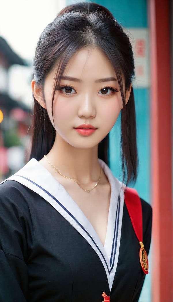 Tags: 21872187, SDXL
{"3": {"inputs": {"seed": 107584983272584, "steps": 64, "cfg": 7.3, "sampler_name": "dpmpp_2m", "scheduler": "karras", "denoise": 1.0, "model": ["27", 0], "positive": ["6", 0], "negative": ["7", 0], "latent_image": ["5", 0]}, "class_type": "KSampler"}, "4": {"inputs": {"ckpt_name": "juggernautxl.safetensors"}, "class_type": "CheckpointLoaderSimple"}, "5": {"inputs": {"width": 768, "height": 1344, "batch_size": 1}, "class_type": "EmptyLatentImage"}, "6": {"inputs": {"text": "21 year old girl, (chinese:1.06), (detailed face:1.10), (pale skin:0.96), (double eyelids:1.09), (sexy lips:1.09), (cute:1.10), (slim:1.08), (eyelashes:1.01), (temptress:1.11), (idol:1.02), (beautiful eyes:1.00), (seductive facial expression:1.12), (blush:1.04), (in a seductive pose:1.02), (large perky breasts:1.12), (cleavage:1.13), (thigh gap:0.98), (school uniform:0.97), choker, busy street, (skin fuzz:1.06), (RAW:1.09), (detailed skin:1.04), (textured skin:1.01), (portra:1.02), (candid cinema:1.06), (film:1.06), (soft lighting:1.00), (natural looking skin:1.02)", "clip": ["27", 1]}, "class_type": "CLIPTextEncode"}, "7": {"inputs": {"text": "(bad hands:1.06), (open mouth:1.05), (distorted:1.11), (twisted:1.10), (low resolution:1.07), (watermark:1.05), (worst quality:1.14)", "clip": ["27", 1]}, "class_type": "CLIPTextEncode"}, "8": {"inputs": {"samples": ["3", 0], "vae": ["4", 2]}, "class_type": "VAEDecode"}, "25": {"inputs": {"lora_name": "nudify_xl.safetensors", "strength_model": 0.23, "strength_clip": 0.11, "model": ["4", 0], "clip": ["4", 1]}, "class_type": "LoraLoader"}, "26": {"inputs": {"lora_name": "shirtlift_SDXL_v2.safetensors", "strength_model": 0.03, "strength_clip": 0.13, "model": ["25", 0], "clip": ["25", 1]}, "class_type": "LoraLoader"}, "27": {"inputs": {"lora_name": "PerfectEyesXL.safetensors", "strength_model": 0.15, "strength_clip": 0.09, "model": ["26", 0], "clip": ["26", 1]}, "class_type": "LoraLoader"}, "30": {"inputs": {"model_name": "4x_NMKD-Superscale-SP_178000_G.pth"}, "class_type": "UpscaleModelLoader"}, "31": {"inputs": {"upscale_model": ["30", 0], "image": ["8", 0]}, "class_type": "ImageUpscaleWithModel"}, "32": {"inputs": {"upscale_method": "lanczos", "scale_by": 0.5, "image": ["31", 0]}, "class_type": "ImageScaleBy"}, "33": {"inputs": {"pixels": ["32", 0], "vae": ["4", 2]}, "class_type": "VAEEncode"}, "34": {"inputs": {"seed": 107584983272584, "steps": 64, "cfg": 7.3, "sampler_name": "dpmpp_2m", "scheduler": "karras", "denoise": 0.3, "model": ["27", 0], "positive": ["6", 0], "negative": ["7", 0], "latent_image": ["33", 0]}, "class_type": "KSampler"}, "36": {"inputs": {"samples": ["34", 0], "vae": ["4", 2]}, "class_type": "VAEDecode"}, "39": {"inputs": {"filename_prefix": "comfyapi-1714007996825", "images": ["36", 0]}, "class_type": "SaveImage"}}