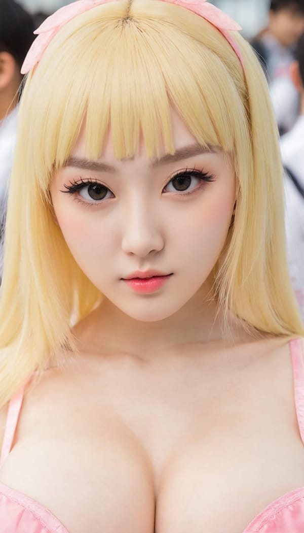 Tags: 21872187, SDXL
{"3": {"inputs": {"seed": 748412551907234, "steps": 32, "cfg": 5.5, "sampler_name": "dpmpp_2m", "scheduler": "karras", "denoise": 1.0, "model": ["27", 0], "positive": ["6", 0], "negative": ["7", 0], "latent_image": ["5", 0]}, "class_type": "KSampler"}, "4": {"inputs": {"ckpt_name": "juggernautXL_v8Rundiffusion.safetensors"}, "class_type": "CheckpointLoaderSimple"}, "5": {"inputs": {"width": 768, "height": 1344, "batch_size": 1}, "class_type": "EmptyLatentImage"}, "6": {"inputs": {"text": "21 year old girl, (seductive facial expression:1.06), (sexy lips:1.10), (seductive pose:1.10), (cute:0.96), (slim:1.03), (temptress:0.99), (pale skin:1.05), (detailed face:1.14), (eyelashes:1.01), (double eyelids:0.99), (blush:1.06), (idol:1.12), (beautiful eyes:1.10), (in a seductive pose:0.95), (large perky breasts:1.01), (cleavage:1.01), (thigh gap:0.97), (in a cosplay:1.03) at comiket posing for camera, (detailed skin:1.09), (portra:1.07), (film:1.03), (soft lighting:1.05), (RAW:1.07), (skin fuzz:1.03), (candid cinema:1.02), (textured skin:1.05), (natural looking skin:1.04)", "clip": ["27", 1]}, "class_type": "CLIPTextEncode"}, "7": {"inputs": {"text": "(low resolution:1.09), (watermark:1.06), (twisted:1.10), (bad hands:1.06), (worst quality:1.11), (distorted:1.05)", "clip": ["27", 1]}, "class_type": "CLIPTextEncode"}, "8": {"inputs": {"samples": ["3", 0], "vae": ["4", 2]}, "class_type": "VAEDecode"}, "25": {"inputs": {"lora_name": "nudify_xl.safetensors", "strength_model": 0.13, "strength_clip": 0.29, "model": ["4", 0], "clip": ["4", 1]}, "class_type": "LoraLoader"}, "26": {"inputs": {"lora_name": "shirtlift_SDXL_v2.safetensors", "strength_model": 0.15, "strength_clip": 0.11, "model": ["25", 0], "clip": ["25", 1]}, "class_type": "LoraLoader"}, "27": {"inputs": {"lora_name": "PerfectEyesXL.safetensors", "strength_model": 0.14, "strength_clip": 0.12, "model": ["26", 0], "clip": ["26", 1]}, "class_type": "LoraLoader"}, "30": {"inputs": {"model_name": "4x_NMKD-Superscale-SP_178000_G.pth"}, "class_type": "UpscaleModelLoader"}, "31": {"inputs": {"upscale_model": ["30", 0], "image": ["8", 0]}, "class_type": "ImageUpscaleWithModel"}, "32": {"inputs": {"upscale_method": "lanczos", "scale_by": 0.5, "image": ["31", 0]}, "class_type": "ImageScaleBy"}, "33": {"inputs": {"pixels": ["32", 0], "vae": ["4", 2]}, "class_type": "VAEEncode"}, "34": {"inputs": {"seed": 748412551907234, "steps": 32, "cfg": 5.5, "sampler_name": "dpmpp_2m", "scheduler": "karras", "denoise": 0.3, "model": ["27", 0], "positive": ["6", 0], "negative": ["7", 0], "latent_image": ["33", 0]}, "class_type": "KSampler"}, "36": {"inputs": {"samples": ["34", 0], "vae": ["4", 2]}, "class_type": "VAEDecode"}, "39": {"inputs": {"filename_prefix": "comfyapi-1707369536157", "images": ["36", 0]}, "class_type": "SaveImage"}}