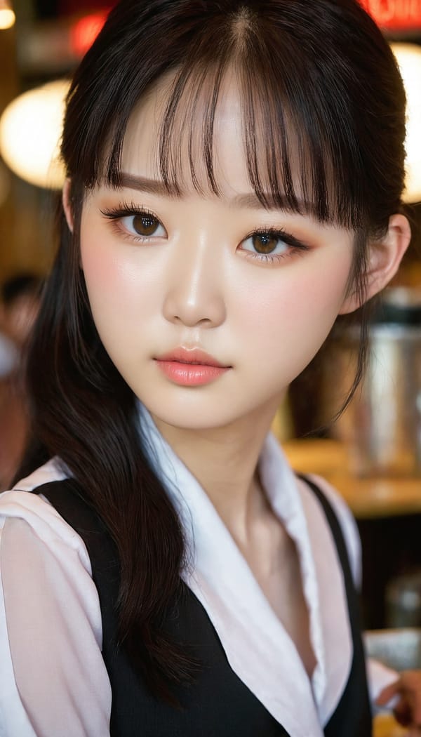 Tags: 21872187, SDXL
{"3": {"inputs": {"seed": 998938958233619, "steps": 32, "cfg": 6.64, "sampler_name": "dpmpp_2m", "scheduler": "karras", "denoise": 1.0, "model": ["27", 0], "positive": ["6", 0], "negative": ["7", 0], "latent_image": ["5", 0]}, "class_type": "KSampler"}, "4": {"inputs": {"ckpt_name": "juggernautxl.safetensors"}, "class_type": "CheckpointLoaderSimple"}, "5": {"inputs": {"width": 768, "height": 1344, "batch_size": 1}, "class_type": "EmptyLatentImage"}, "6": {"inputs": {"text": "18 year old girl, (korean:1.06), (detailed face:1.14), (slim:1.14), (idol:0.97), (seductive pose:1.11), (eyelashes:1.01), (pale skin:1.10), (temptress:1.10), (sexy lips:1.06), (double eyelids:0.96), (beautiful eyes:1.09), (blush:1.07), (seductive facial expression:1.10), (cute:1.03), (on all fours:1.05), (spreading ass cheeks:1.08), (from behind:0.95), (backboob:1.11), (a waitress in uniform:0.95) working at a restaurant, (skin fuzz:1.03), (film:1.05), (textured skin:1.03), (portra:1.07), (candid cinema:1.04), (natural looking skin:1.04), (RAW:1.08), (soft lighting:1.08), (detailed skin:1.05)", "clip": ["27", 1]}, "class_type": "CLIPTextEncode"}, "7": {"inputs": {"text": "(bad hands:1.07), (low resolution:1.10), (distorted:1.12), (worst quality:1.08), (watermark:1.10), (twisted:1.08), (open mouth:1.09)", "clip": ["27", 1]}, "class_type": "CLIPTextEncode"}, "8": {"inputs": {"samples": ["3", 0], "vae": ["4", 2]}, "class_type": "VAEDecode"}, "25": {"inputs": {"lora_name": "nudify_xl.safetensors", "strength_model": 0.06, "strength_clip": 0.09, "model": ["4", 0], "clip": ["4", 1]}, "class_type": "LoraLoader"}, "26": {"inputs": {"lora_name": "shirtlift_SDXL_v2.safetensors", "strength_model": 0.01, "strength_clip": 0.18, "model": ["25", 0], "clip": ["25", 1]}, "class_type": "LoraLoader"}, "27": {"inputs": {"lora_name": "PerfectEyesXL.safetensors", "strength_model": 0.11, "strength_clip": 0.17, "model": ["26", 0], "clip": ["26", 1]}, "class_type": "LoraLoader"}, "30": {"inputs": {"model_name": "4x_NMKD-Superscale-SP_178000_G.pth"}, "class_type": "UpscaleModelLoader"}, "31": {"inputs": {"upscale_model": ["30", 0], "image": ["8", 0]}, "class_type": "ImageUpscaleWithModel"}, "32": {"inputs": {"upscale_method": "lanczos", "scale_by": 0.5, "image": ["31", 0]}, "class_type": "ImageScaleBy"}, "33": {"inputs": {"pixels": ["32", 0], "vae": ["4", 2]}, "class_type": "VAEEncode"}, "34": {"inputs": {"seed": 998938958233619, "steps": 32, "cfg": 6.64, "sampler_name": "dpmpp_2m", "scheduler": "karras", "denoise": 0.3, "model": ["27", 0], "positive": ["6", 0], "negative": ["7", 0], "latent_image": ["33", 0]}, "class_type": "KSampler"}, "36": {"inputs": {"samples": ["34", 0], "vae": ["4", 2]}, "class_type": "VAEDecode"}, "39": {"inputs": {"filename_prefix": "comfyapi-1731716055949", "images": ["36", 0]}, "class_type": "SaveImage"}}