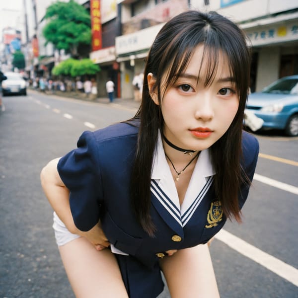 Tags: 21872187, SDXL
{"3": {"inputs": {"seed": 320291661744826, "steps": 64, "cfg": 6.66, "sampler_name": "dpmpp_2m", "scheduler": "karras", "denoise": 1.0, "model": ["27", 0], "positive": ["6", 0], "negative": ["7", 0], "latent_image": ["5", 0]}, "class_type": "KSampler"}, "4": {"inputs": {"ckpt_name": "helloworldxl.safetensors"}, "class_type": "CheckpointLoaderSimple"}, "5": {"inputs": {"width": 1024, "height": 1024, "batch_size": 1}, "class_type": "EmptyLatentImage"}, "6": {"inputs": {"text": "18 year old girl, (irish:1.02), (taiwanese:1.14), (japanese:1.09), (pale skin:1.10), (slim:1.05), (blush:1.00), (eyelashes:0.95), (temptress:1.03), (idol:1.13), (cute:0.95), (detailed face:1.11), (seductive facial expression:1.04), (double eyelids:0.97), (sexy lips:1.12), (beautiful eyes:1.00), (in a seductive pose:1.01), (large perky breasts:1.03), (cleavage:1.09), (thigh gap:1.08), (school uniform:1.02), choker, busy street, (candid cinema:1.08), (detailed skin:1.06), (RAW:1.07), (natural looking skin:1.07), (skin fuzz:1.08), (textured skin:1.08), (film:1.05), (portra:1.00), (soft lighting:1.04)", "clip": ["27", 1]}, "class_type": "CLIPTextEncode"}, "7": {"inputs": {"text": "(worst quality:1.05), (open mouth:1.11), (bad hands:1.14), (low resolution:1.09), (watermark:1.12), (twisted:1.11), (distorted:1.08)", "clip": ["27", 1]}, "class_type": "CLIPTextEncode"}, "8": {"inputs": {"samples": ["3", 0], "vae": ["4", 2]}, "class_type": "VAEDecode"}, "25": {"inputs": {"lora_name": "nudify_xl.safetensors", "strength_model": 0.36, "strength_clip": 0.19, "model": ["4", 0], "clip": ["4", 1]}, "class_type": "LoraLoader"}, "26": {"inputs": {"lora_name": "shirtlift_SDXL_v2.safetensors", "strength_model": 0.08, "strength_clip": 0.1, "model": ["25", 0], "clip": ["25", 1]}, "class_type": "LoraLoader"}, "27": {"inputs": {"lora_name": "PerfectEyesXL.safetensors", "strength_model": 0.02, "strength_clip": 0.09, "model": ["26", 0], "clip": ["26", 1]}, "class_type": "LoraLoader"}, "30": {"inputs": {"model_name": "4x_NMKD-Superscale-SP_178000_G.pth"}, "class_type": "UpscaleModelLoader"}, "31": {"inputs": {"upscale_model": ["30", 0], "image": ["8", 0]}, "class_type": "ImageUpscaleWithModel"}, "32": {"inputs": {"upscale_method": "lanczos", "scale_by": 0.5, "image": ["31", 0]}, "class_type": "ImageScaleBy"}, "33": {"inputs": {"pixels": ["32", 0], "vae": ["4", 2]}, "class_type": "VAEEncode"}, "34": {"inputs": {"seed": 320291661744826, "steps": 64, "cfg": 6.66, "sampler_name": "dpmpp_2m", "scheduler": "karras", "denoise": 0.3, "model": ["27", 0], "positive": ["6", 0], "negative": ["7", 0], "latent_image": ["33", 0]}, "class_type": "KSampler"}, "36": {"inputs": {"samples": ["34", 0], "vae": ["4", 2]}, "class_type": "VAEDecode"}, "39": {"inputs": {"filename_prefix": "comfyapi-1714941447523", "images": ["36", 0]}, "class_type": "SaveImage"}}