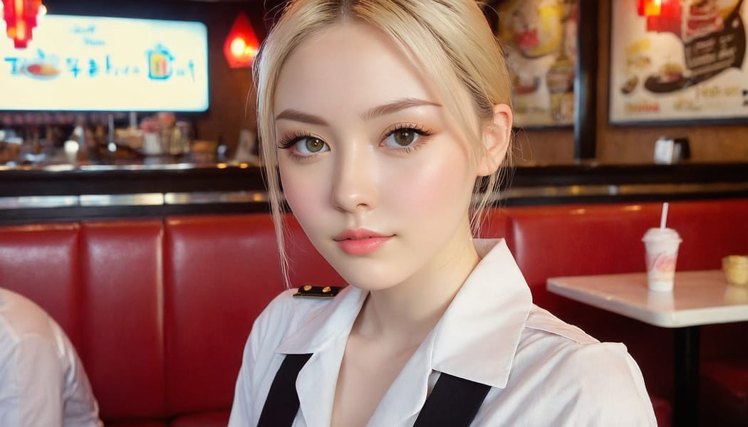 Tags: 21872187, SDXL
{"3": {"inputs": {"seed": 284642517811831, "steps": 32, "cfg": 6.21, "sampler_name": "dpmpp_2m", "scheduler": "karras", "denoise": 1.0, "model": ["27", 0], "positive": ["6", 0], "negative": ["7", 0], "latent_image": ["5", 0]}, "class_type": "KSampler"}, "4": {"inputs": {"ckpt_name": "juggernautxl.safetensors"}, "class_type": "CheckpointLoaderSimple"}, "5": {"inputs": {"width": 1344, "height": 768, "batch_size": 1}, "class_type": "EmptyLatentImage"}, "6": {"inputs": {"text": "24 year old girl, (detailed face:1.04), (pale skin:0.99), (double eyelids:1.03), (seductive facial expression:0.95), (beautiful eyes:0.99), (slim:1.10), (eyelashes:1.06), (temptress:1.02), (sexy lips:1.11), (cute:0.96), (idol:1.14), (blush:0.99), (seductive pose:1.04), (in a seductive pose:1.00), (large perky breasts:1.08), (cleavage:1.02), (thigh gap:1.03), (a waitress in uniform:1.01) working at a restaurant, (candid cinema:1.08), (portra:1.06), (RAW:1.04), (natural looking skin:1.00), (film:1.03), (skin fuzz:1.00), (textured skin:1.01), (detailed skin:1.01), (soft lighting:1.02)", "clip": ["27", 1]}, "class_type": "CLIPTextEncode"}, "7": {"inputs": {"text": "(distorted:1.09), (twisted:1.08), (open mouth:1.06), (low resolution:1.09), (worst quality:1.11), (bad hands:1.06), (watermark:1.12)", "clip": ["27", 1]}, "class_type": "CLIPTextEncode"}, "8": {"inputs": {"samples": ["3", 0], "vae": ["4", 2]}, "class_type": "VAEDecode"}, "25": {"inputs": {"lora_name": "nudify_xl.safetensors", "strength_model": 0.16, "strength_clip": 0.08, "model": ["4", 0], "clip": ["4", 1]}, "class_type": "LoraLoader"}, "26": {"inputs": {"lora_name": "shirtlift_SDXL_v2.safetensors", "strength_model": 0.01, "strength_clip": 0.04, "model": ["25", 0], "clip": ["25", 1]}, "class_type": "LoraLoader"}, "27": {"inputs": {"lora_name": "PerfectEyesXL.safetensors", "strength_model": 0.19, "strength_clip": 0.18, "model": ["26", 0], "clip": ["26", 1]}, "class_type": "LoraLoader"}, "30": {"inputs": {"model_name": "4x_NMKD-Superscale-SP_178000_G.pth"}, "class_type": "UpscaleModelLoader"}, "31": {"inputs": {"upscale_model": ["30", 0], "image": ["8", 0]}, "class_type": "ImageUpscaleWithModel"}, "32": {"inputs": {"upscale_method": "lanczos", "scale_by": 0.5, "image": ["31", 0]}, "class_type": "ImageScaleBy"}, "33": {"inputs": {"pixels": ["32", 0], "vae": ["4", 2]}, "class_type": "VAEEncode"}, "34": {"inputs": {"seed": 284642517811831, "steps": 32, "cfg": 6.21, "sampler_name": "dpmpp_2m", "scheduler": "karras", "denoise": 0.3, "model": ["27", 0], "positive": ["6", 0], "negative": ["7", 0], "latent_image": ["33", 0]}, "class_type": "KSampler"}, "36": {"inputs": {"samples": ["34", 0], "vae": ["4", 2]}, "class_type": "VAEDecode"}, "39": {"inputs": {"filename_prefix": "comfyapi-1732861689429", "images": ["36", 0]}, "class_type": "SaveImage"}}