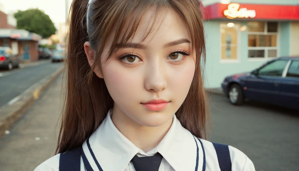 Tags: 21872187, SDXL
{"3": {"inputs": {"seed": 616298940177885, "steps": 32, "cfg": 7.75, "sampler_name": "dpmpp_2m", "scheduler": "karras", "denoise": 1.0, "model": ["27", 0], "positive": ["6", 0], "negative": ["7", 0], "latent_image": ["5", 0]}, "class_type": "KSampler"}, "4": {"inputs": {"ckpt_name": "juggernautxl.safetensors"}, "class_type": "CheckpointLoaderSimple"}, "5": {"inputs": {"width": 1344, "height": 768, "batch_size": 1}, "class_type": "EmptyLatentImage"}, "6": {"inputs": {"text": "25 year old girl, (sexy lips:1.14), (seductive facial expression:1.13), (cute:0.95), (detailed face:1.04), (double eyelids:1.08), (temptress:1.06), (slim:1.14), (blush:0.98), (pale skin:0.96), (beautiful eyes:0.98), (seductive pose:1.00), (in a seductive pose:1.02), (large perky breasts:1.12), (cleavage:1.12), (thigh gap:1.00), (school uniform:1.14), choker, busy street, (skin fuzz:1.02), (film:1.02), (textured skin:1.06), (natural looking skin:1.04), (candid cinema:1.06), (soft lighting:1.00), (detailed skin:1.05), (RAW:1.00), (portra:1.09)", "clip": ["27", 1]}, "class_type": "CLIPTextEncode"}, "7": {"inputs": {"text": "(low resolution:1.06), (open mouth:1.07), (distorted:1.11), (bad hands:1.11), (twisted:1.12), (worst quality:1.12), (watermark:1.08)", "clip": ["27", 1]}, "class_type": "CLIPTextEncode"}, "8": {"inputs": {"samples": ["3", 0], "vae": ["4", 2]}, "class_type": "VAEDecode"}, "25": {"inputs": {"lora_name": "nudify_xl.safetensors", "strength_model": 0.29, "strength_clip": 0.0, "model": ["4", 0], "clip": ["4", 1]}, "class_type": "LoraLoader"}, "26": {"inputs": {"lora_name": "shirtlift_SDXL_v2.safetensors", "strength_model": 0.08, "strength_clip": 0.18, "model": ["25", 0], "clip": ["25", 1]}, "class_type": "LoraLoader"}, "27": {"inputs": {"lora_name": "PerfectEyesXL.safetensors", "strength_model": 0.01, "strength_clip": 0.12, "model": ["26", 0], "clip": ["26", 1]}, "class_type": "LoraLoader"}, "30": {"inputs": {"model_name": "4x_NMKD-Superscale-SP_178000_G.pth"}, "class_type": "UpscaleModelLoader"}, "31": {"inputs": {"upscale_model": ["30", 0], "image": ["8", 0]}, "class_type": "ImageUpscaleWithModel"}, "32": {"inputs": {"upscale_method": "lanczos", "scale_by": 0.5, "image": ["31", 0]}, "class_type": "ImageScaleBy"}, "33": {"inputs": {"pixels": ["32", 0], "vae": ["4", 2]}, "class_type": "VAEEncode"}, "34": {"inputs": {"seed": 616298940177885, "steps": 32, "cfg": 7.75, "sampler_name": "dpmpp_2m", "scheduler": "karras", "denoise": 0.3, "model": ["27", 0], "positive": ["6", 0], "negative": ["7", 0], "latent_image": ["33", 0]}, "class_type": "KSampler"}, "36": {"inputs": {"samples": ["34", 0], "vae": ["4", 2]}, "class_type": "VAEDecode"}, "39": {"inputs": {"filename_prefix": "comfyapi-1731604714077", "images": ["36", 0]}, "class_type": "SaveImage"}}