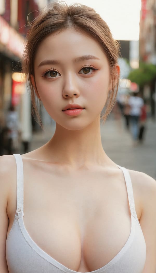 Tags: 21872187, SDXL
{"3": {"inputs": {"seed": 111096190146106, "steps": 32, "cfg": 5.56, "sampler_name": "dpmpp_2m", "scheduler": "karras", "denoise": 1.0, "model": ["27", 0], "positive": ["6", 0], "negative": ["7", 0], "latent_image": ["5", 0]}, "class_type": "KSampler"}, "4": {"inputs": {"ckpt_name": "juggernautxl.safetensors"}, "class_type": "CheckpointLoaderSimple"}, "5": {"inputs": {"width": 768, "height": 1344, "batch_size": 1}, "class_type": "EmptyLatentImage"}, "6": {"inputs": {"text": "18 year old girl, (blush:1.04), (double eyelids:1.14), (slim:0.96), (detailed face:0.95), (temptress:0.96), (beautiful eyes:1.00), (seductive pose:1.05), (eyelashes:1.06), (cute:1.08), (pale skin:0.97), (seductive facial expression:1.07), (sexy lips:1.12), (idol:1.13), (in a seductive pose:0.97), (large perky breasts:1.10), (cleavage:1.07), (thigh gap:0.97), (white tanktop:1.07), busy street, (RAW:1.05), (skin fuzz:1.08), (textured skin:1.02), (candid cinema:1.05), (detailed skin:1.04), (soft lighting:1.05), (film:1.01), (natural looking skin:1.00), (portra:1.01)", "clip": ["27", 1]}, "class_type": "CLIPTextEncode"}, "7": {"inputs": {"text": "(distorted:1.09), (worst quality:1.10), (watermark:1.14), (bad hands:1.10), (twisted:1.13), (low resolution:1.11), (open mouth:1.08)", "clip": ["27", 1]}, "class_type": "CLIPTextEncode"}, "8": {"inputs": {"samples": ["3", 0], "vae": ["4", 2]}, "class_type": "VAEDecode"}, "25": {"inputs": {"lora_name": "nudify_xl.safetensors", "strength_model": 0.14, "strength_clip": 0.17, "model": ["4", 0], "clip": ["4", 1]}, "class_type": "LoraLoader"}, "26": {"inputs": {"lora_name": "shirtlift_SDXL_v2.safetensors", "strength_model": 0.09, "strength_clip": 0.14, "model": ["25", 0], "clip": ["25", 1]}, "class_type": "LoraLoader"}, "27": {"inputs": {"lora_name": "PerfectEyesXL.safetensors", "strength_model": 0.07, "strength_clip": 0.06, "model": ["26", 0], "clip": ["26", 1]}, "class_type": "LoraLoader"}, "30": {"inputs": {"model_name": "4x_NMKD-Superscale-SP_178000_G.pth"}, "class_type": "UpscaleModelLoader"}, "31": {"inputs": {"upscale_model": ["30", 0], "image": ["8", 0]}, "class_type": "ImageUpscaleWithModel"}, "32": {"inputs": {"upscale_method": "lanczos", "scale_by": 0.5, "image": ["31", 0]}, "class_type": "ImageScaleBy"}, "33": {"inputs": {"pixels": ["32", 0], "vae": ["4", 2]}, "class_type": "VAEEncode"}, "34": {"inputs": {"seed": 111096190146106, "steps": 32, "cfg": 5.56, "sampler_name": "dpmpp_2m", "scheduler": "karras", "denoise": 0.3, "model": ["27", 0], "positive": ["6", 0], "negative": ["7", 0], "latent_image": ["33", 0]}, "class_type": "KSampler"}, "36": {"inputs": {"samples": ["34", 0], "vae": ["4", 2]}, "class_type": "VAEDecode"}, "39": {"inputs": {"filename_prefix": "comfyapi-1727993812625", "images": ["36", 0]}, "class_type": "SaveImage"}}