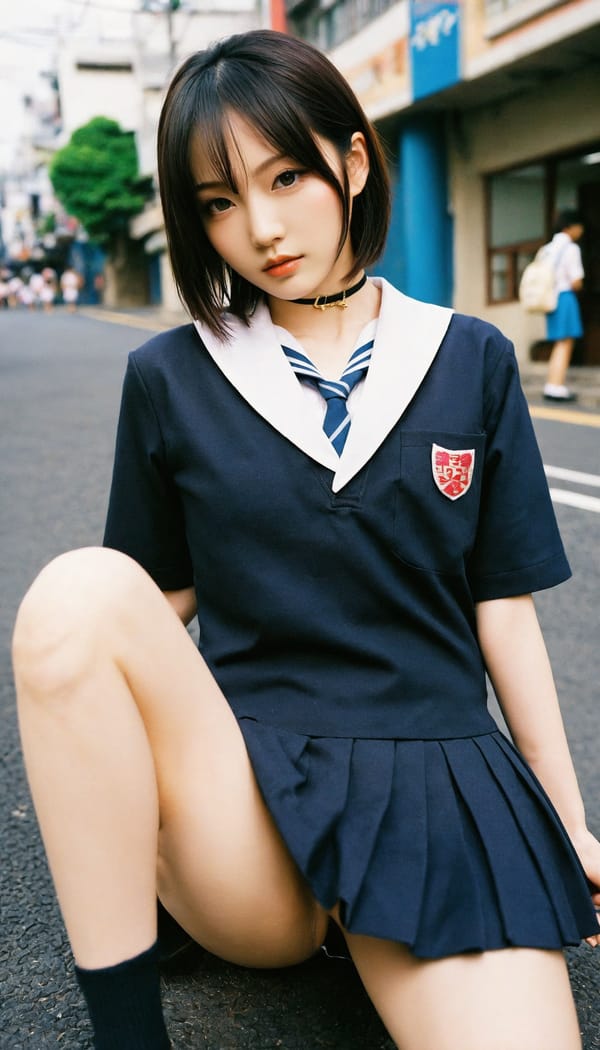 Tags: 21872187, SDXL
{"3": {"inputs": {"seed": 879752960498325, "steps": 32, "cfg": 6.83, "sampler_name": "dpmpp_2m", "scheduler": "karras", "denoise": 1.0, "model": ["27", 0], "positive": ["6", 0], "negative": ["7", 0], "latent_image": ["5", 0]}, "class_type": "KSampler"}, "4": {"inputs": {"ckpt_name": "helloworldxl.safetensors"}, "class_type": "CheckpointLoaderSimple"}, "5": {"inputs": {"width": 768, "height": 1344, "batch_size": 1}, "class_type": "EmptyLatentImage"}, "6": {"inputs": {"text": "23 year old girl, (japanese:1.11), (korean:1.04), (temptress:1.00), (slim:0.96), (seductive pose:1.06), (double eyelids:0.95), (seductive facial expression:0.95), (detailed face:0.95), (blush:1.07), (beautiful eyes:1.08), (eyelashes:1.09), (idol:1.02), (sexy lips:1.00), (pale skin:0.98), (in a seductive pose:1.14), (large perky breasts:0.98), (cleavage:1.13), (thigh gap:1.10), (school uniform:1.14), choker, busy street, (textured skin:1.03), (portra:1.02), (natural looking skin:1.06), (RAW:1.08), (detailed skin:1.05), (candid cinema:1.04), (film:1.01), (skin fuzz:1.01), (soft lighting:1.05)", "clip": ["27", 1]}, "class_type": "CLIPTextEncode"}, "7": {"inputs": {"text": "(watermark:1.14), (low resolution:1.11), (twisted:1.05), (worst quality:1.12), (distorted:1.09), (open mouth:1.11), (bad hands:1.14)", "clip": ["27", 1]}, "class_type": "CLIPTextEncode"}, "8": {"inputs": {"samples": ["3", 0], "vae": ["4", 2]}, "class_type": "VAEDecode"}, "25": {"inputs": {"lora_name": "nudify_xl.safetensors", "strength_model": 0.14, "strength_clip": 0.16, "model": ["4", 0], "clip": ["4", 1]}, "class_type": "LoraLoader"}, "26": {"inputs": {"lora_name": "shirtlift_SDXL_v2.safetensors", "strength_model": 0.06, "strength_clip": 0.09, "model": ["25", 0], "clip": ["25", 1]}, "class_type": "LoraLoader"}, "27": {"inputs": {"lora_name": "PerfectEyesXL.safetensors", "strength_model": 0.18, "strength_clip": 0.03, "model": ["26", 0], "clip": ["26", 1]}, "class_type": "LoraLoader"}, "30": {"inputs": {"model_name": "4x_NMKD-Superscale-SP_178000_G.pth"}, "class_type": "UpscaleModelLoader"}, "31": {"inputs": {"upscale_model": ["30", 0], "image": ["8", 0]}, "class_type": "ImageUpscaleWithModel"}, "32": {"inputs": {"upscale_method": "lanczos", "scale_by": 0.5, "image": ["31", 0]}, "class_type": "ImageScaleBy"}, "33": {"inputs": {"pixels": ["32", 0], "vae": ["4", 2]}, "class_type": "VAEEncode"}, "34": {"inputs": {"seed": 879752960498325, "steps": 32, "cfg": 6.83, "sampler_name": "dpmpp_2m", "scheduler": "karras", "denoise": 0.3, "model": ["27", 0], "positive": ["6", 0], "negative": ["7", 0], "latent_image": ["33", 0]}, "class_type": "KSampler"}, "36": {"inputs": {"samples": ["34", 0], "vae": ["4", 2]}, "class_type": "VAEDecode"}, "39": {"inputs": {"filename_prefix": "comfyapi-1714460319512", "images": ["36", 0]}, "class_type": "SaveImage"}}