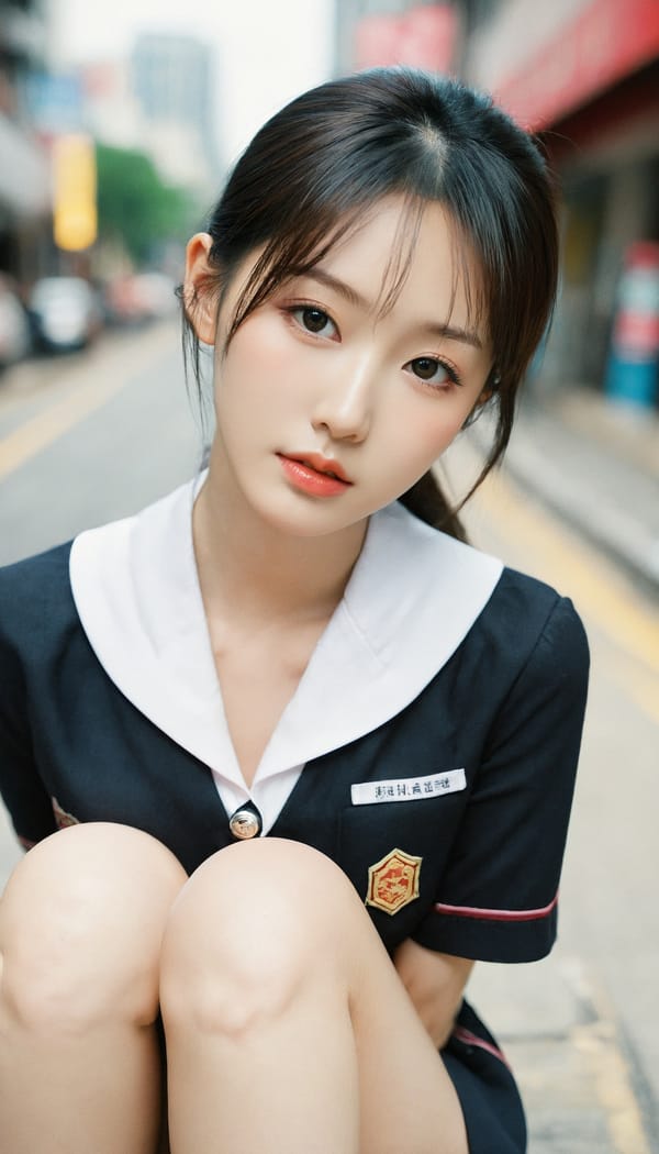 Tags: 21872187, SDXL
{"3": {"inputs": {"seed": 223585461067183, "steps": 64, "cfg": 7.09, "sampler_name": "dpmpp_2m", "scheduler": "karras", "denoise": 1.0, "model": ["27", 0], "positive": ["6", 0], "negative": ["7", 0], "latent_image": ["5", 0]}, "class_type": "KSampler"}, "4": {"inputs": {"ckpt_name": "leosamsHelloworldSDXL_helloworldSDXL32DPO.safetensors"}, "class_type": "CheckpointLoaderSimple"}, "5": {"inputs": {"width": 768, "height": 1344, "batch_size": 1}, "class_type": "EmptyLatentImage"}, "6": {"inputs": {"text": "28 year old girl, (korean:0.98), (chinese:1.13), (beautiful eyes:1.00), (cute:1.08), (double eyelids:1.13), (temptress:1.09), (seductive pose:0.96), (slim:1.02), (pale skin:1.10), (seductive facial expression:1.05), (detailed face:1.00), (sexy lips:1.10), (idol:1.03), (blush:0.97), (in a seductive pose:1.12), (large perky breasts:0.95), (cleavage:1.04), (thigh gap:0.99), (school uniform:1.03), choker, busy street, (soft lighting:1.01), (natural looking skin:1.06), (textured skin:1.02), (film:1.09), (portra:1.00), (candid cinema:1.07), (detailed skin:1.06), (RAW:1.07), (skin fuzz:1.00)", "clip": ["27", 1]}, "class_type": "CLIPTextEncode"}, "7": {"inputs": {"text": "(worst quality:1.13), (twisted:1.14), (open mouth:1.12), (distorted:1.11), (low resolution:1.14), (bad hands:1.12), (watermark:1.14)", "clip": ["27", 1]}, "class_type": "CLIPTextEncode"}, "8": {"inputs": {"samples": ["3", 0], "vae": ["4", 2]}, "class_type": "VAEDecode"}, "25": {"inputs": {"lora_name": "nudify_xl.safetensors", "strength_model": 0.04, "strength_clip": 0.15, "model": ["4", 0], "clip": ["4", 1]}, "class_type": "LoraLoader"}, "26": {"inputs": {"lora_name": "shirtlift_SDXL_v2.safetensors", "strength_model": 0.05, "strength_clip": 0.06, "model": ["25", 0], "clip": ["25", 1]}, "class_type": "LoraLoader"}, "27": {"inputs": {"lora_name": "PerfectEyesXL.safetensors", "strength_model": 0.14, "strength_clip": 0.16, "model": ["26", 0], "clip": ["26", 1]}, "class_type": "LoraLoader"}, "30": {"inputs": {"model_name": "4x_NMKD-Superscale-SP_178000_G.pth"}, "class_type": "UpscaleModelLoader"}, "31": {"inputs": {"upscale_model": ["30", 0], "image": ["8", 0]}, "class_type": "ImageUpscaleWithModel"}, "32": {"inputs": {"upscale_method": "lanczos", "scale_by": 0.5, "image": ["31", 0]}, "class_type": "ImageScaleBy"}, "33": {"inputs": {"pixels": ["32", 0], "vae": ["4", 2]}, "class_type": "VAEEncode"}, "34": {"inputs": {"seed": 223585461067183, "steps": 64, "cfg": 7.09, "sampler_name": "dpmpp_2m", "scheduler": "karras", "denoise": 0.3, "model": ["27", 0], "positive": ["6", 0], "negative": ["7", 0], "latent_image": ["33", 0]}, "class_type": "KSampler"}, "36": {"inputs": {"samples": ["34", 0], "vae": ["4", 2]}, "class_type": "VAEDecode"}, "39": {"inputs": {"filename_prefix": "comfyapi-1707889168184", "images": ["36", 0]}, "class_type": "SaveImage"}}