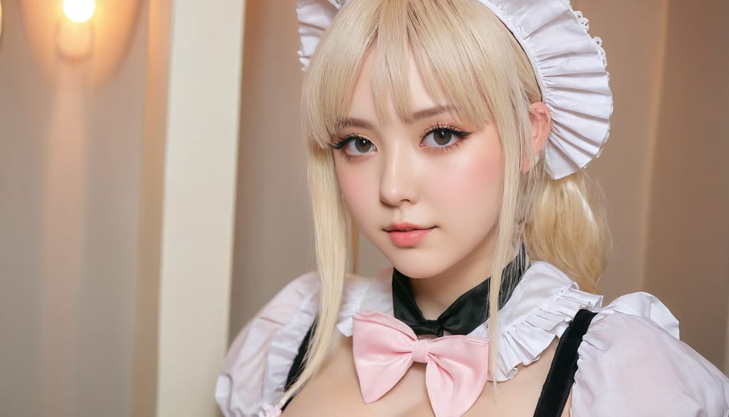 Tags: 21872187, SDXL
{"3": {"inputs": {"seed": 771973615609387, "steps": 32, "cfg": 5.37, "sampler_name": "dpmpp_2m", "scheduler": "karras", "denoise": 1.0, "model": ["27", 0], "positive": ["6", 0], "negative": ["7", 0], "latent_image": ["5", 0]}, "class_type": "KSampler"}, "4": {"inputs": {"ckpt_name": "juggernautxl.safetensors"}, "class_type": "CheckpointLoaderSimple"}, "5": {"inputs": {"width": 1344, "height": 768, "batch_size": 1}, "class_type": "EmptyLatentImage"}, "6": {"inputs": {"text": "18 year old girl, (seductive facial expression:0.96), (pale skin:1.05), (double eyelids:1.12), (detailed face:1.04), (seductive pose:1.02), (beautiful eyes:1.13), (idol:0.98), (cute:1.01), (blush:1.09), (eyelashes:1.08), (slim:1.04), (sexy lips:1.09), (temptress:1.02), (in a seductive pose:1.14), (large perky breasts:0.95), (cleavage:1.04), (thigh gap:1.07), in a (skimpy maid costume:1.10) working at a maid cafe, choker, bowtie, headband, pleated skirt, (detailed skin:1.06), (candid cinema:1.02), (film:1.01), (natural looking skin:1.00), (RAW:1.01), (skin fuzz:1.06), (portra:1.00), (textured skin:1.04), (soft lighting:1.09)", "clip": ["27", 1]}, "class_type": "CLIPTextEncode"}, "7": {"inputs": {"text": "(bad hands:1.09), (distorted:1.11), (low resolution:1.06), (watermark:1.11), (worst quality:1.11), (open mouth:1.07), (twisted:1.11)", "clip": ["27", 1]}, "class_type": "CLIPTextEncode"}, "8": {"inputs": {"samples": ["3", 0], "vae": ["4", 2]}, "class_type": "VAEDecode"}, "25": {"inputs": {"lora_name": "nudify_xl.safetensors", "strength_model": 0.24, "strength_clip": 0.33, "model": ["4", 0], "clip": ["4", 1]}, "class_type": "LoraLoader"}, "26": {"inputs": {"lora_name": "shirtlift_SDXL_v2.safetensors", "strength_model": 0.12, "strength_clip": 0.1, "model": ["25", 0], "clip": ["25", 1]}, "class_type": "LoraLoader"}, "27": {"inputs": {"lora_name": "PerfectEyesXL.safetensors", "strength_model": 0.01, "strength_clip": 0.05, "model": ["26", 0], "clip": ["26", 1]}, "class_type": "LoraLoader"}, "30": {"inputs": {"model_name": "4x_NMKD-Superscale-SP_178000_G.pth"}, "class_type": "UpscaleModelLoader"}, "31": {"inputs": {"upscale_model": ["30", 0], "image": ["8", 0]}, "class_type": "ImageUpscaleWithModel"}, "32": {"inputs": {"upscale_method": "lanczos", "scale_by": 0.5, "image": ["31", 0]}, "class_type": "ImageScaleBy"}, "33": {"inputs": {"pixels": ["32", 0], "vae": ["4", 2]}, "class_type": "VAEEncode"}, "34": {"inputs": {"seed": 771973615609387, "steps": 32, "cfg": 5.37, "sampler_name": "dpmpp_2m", "scheduler": "karras", "denoise": 0.3, "model": ["27", 0], "positive": ["6", 0], "negative": ["7", 0], "latent_image": ["33", 0]}, "class_type": "KSampler"}, "36": {"inputs": {"samples": ["34", 0], "vae": ["4", 2]}, "class_type": "VAEDecode"}, "39": {"inputs": {"filename_prefix": "comfyapi-1713197934070", "images": ["36", 0]}, "class_type": "SaveImage"}}