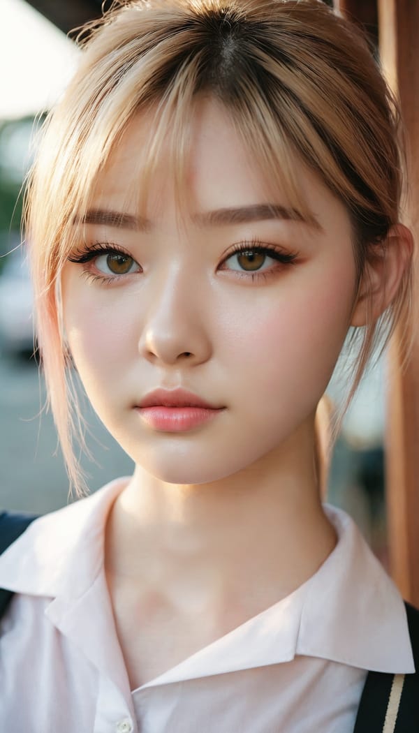 Tags: 21872187, SDXL
{"3": {"inputs": {"seed": 160060161804126, "steps": 32, "cfg": 6.66, "sampler_name": "dpmpp_2m", "scheduler": "karras", "denoise": 1.0, "model": ["27", 0], "positive": ["6", 0], "negative": ["7", 0], "latent_image": ["5", 0]}, "class_type": "KSampler"}, "4": {"inputs": {"ckpt_name": "juggernautxl.safetensors"}, "class_type": "CheckpointLoaderSimple"}, "5": {"inputs": {"width": 768, "height": 1344, "batch_size": 1}, "class_type": "EmptyLatentImage"}, "6": {"inputs": {"text": "18 year old girl, (eyelashes:1.11), (blush:1.14), (detailed face:1.12), (pale skin:1.14), (temptress:1.12), (slim:1.05), (beautiful eyes:1.00), (idol:0.96), (double eyelids:0.99), (seductive facial expression:1.10), (seductive pose:1.11), (sexy lips:1.10), (cute:1.12), (in a seductive pose:1.08), (large perky breasts:1.06), (cleavage:1.07), (thigh gap:0.96), (school uniform:1.03), choker, busy street, (film:1.00), (textured skin:1.06), (natural looking skin:1.01), (RAW:1.02), (soft lighting:1.07), (candid cinema:1.07), (detailed skin:1.00), (skin fuzz:1.03), (portra:1.04)", "clip": ["27", 1]}, "class_type": "CLIPTextEncode"}, "7": {"inputs": {"text": "(bad hands:1.12), (low resolution:1.06), (open mouth:1.09), (twisted:1.12), (worst quality:1.07), (distorted:1.10), (watermark:1.06)", "clip": ["27", 1]}, "class_type": "CLIPTextEncode"}, "8": {"inputs": {"samples": ["3", 0], "vae": ["4", 2]}, "class_type": "VAEDecode"}, "25": {"inputs": {"lora_name": "nudify_xl.safetensors", "strength_model": 0.22, "strength_clip": 0.23, "model": ["4", 0], "clip": ["4", 1]}, "class_type": "LoraLoader"}, "26": {"inputs": {"lora_name": "shirtlift_SDXL_v2.safetensors", "strength_model": 0.17, "strength_clip": 0.01, "model": ["25", 0], "clip": ["25", 1]}, "class_type": "LoraLoader"}, "27": {"inputs": {"lora_name": "PerfectEyesXL.safetensors", "strength_model": 0.06, "strength_clip": 0.16, "model": ["26", 0], "clip": ["26", 1]}, "class_type": "LoraLoader"}, "30": {"inputs": {"model_name": "4x_NMKD-Superscale-SP_178000_G.pth"}, "class_type": "UpscaleModelLoader"}, "31": {"inputs": {"upscale_model": ["30", 0], "image": ["8", 0]}, "class_type": "ImageUpscaleWithModel"}, "32": {"inputs": {"upscale_method": "lanczos", "scale_by": 0.5, "image": ["31", 0]}, "class_type": "ImageScaleBy"}, "33": {"inputs": {"pixels": ["32", 0], "vae": ["4", 2]}, "class_type": "VAEEncode"}, "34": {"inputs": {"seed": 160060161804126, "steps": 32, "cfg": 6.66, "sampler_name": "dpmpp_2m", "scheduler": "karras", "denoise": 0.3, "model": ["27", 0], "positive": ["6", 0], "negative": ["7", 0], "latent_image": ["33", 0]}, "class_type": "KSampler"}, "36": {"inputs": {"samples": ["34", 0], "vae": ["4", 2]}, "class_type": "VAEDecode"}, "39": {"inputs": {"filename_prefix": "comfyapi-1716307958393", "images": ["36", 0]}, "class_type": "SaveImage"}}