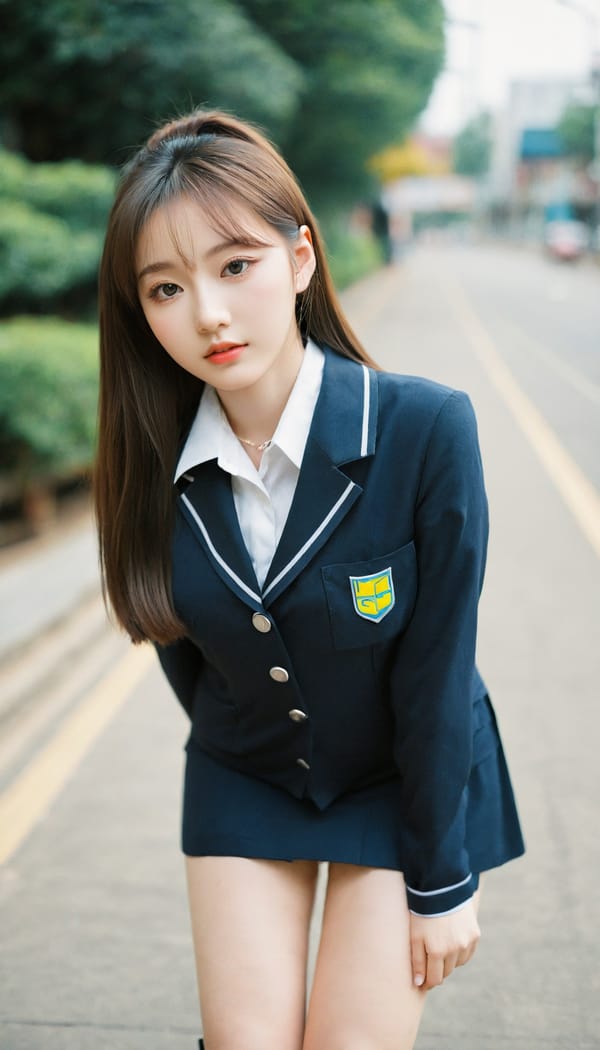 Tags: 21872187, SDXL
{"3": {"inputs": {"seed": 402114867597391, "steps": 64, "cfg": 7.84, "sampler_name": "dpmpp_2m", "scheduler": "karras", "denoise": 1.0, "model": ["27", 0], "positive": ["6", 0], "negative": ["7", 0], "latent_image": ["5", 0]}, "class_type": "KSampler"}, "4": {"inputs": {"ckpt_name": "leosamsHelloworldSDXL_helloworldSDXL32DPO.safetensors"}, "class_type": "CheckpointLoaderSimple"}, "5": {"inputs": {"width": 768, "height": 1344, "batch_size": 1}, "class_type": "EmptyLatentImage"}, "6": {"inputs": {"text": "22 year old girl, (korean:0.96), (ukrainian:1.04), (eyelashes:1.02), (seductive pose:0.96), (idol:1.08), (seductive facial expression:1.07), (beautiful eyes:1.02), (detailed face:0.97), (temptress:1.07), (sexy lips:1.02), (double eyelids:1.09), (slim:1.00), (blush:1.04), (cute:1.04), (pale skin:1.06), (perky ass:1.10), (exposed ass:0.99), (looking back:0.98), (sexy ass:1.12), (thigh gap:1.14), (school uniform:0.98), choker, busy street, (natural looking skin:1.08), (portra:1.06), (RAW:1.08), (textured skin:1.02), (film:1.08), (skin fuzz:1.06), (candid cinema:1.04), (detailed skin:1.01), (soft lighting:1.04)", "clip": ["27", 1]}, "class_type": "CLIPTextEncode"}, "7": {"inputs": {"text": "(low resolution:1.09), (twisted:1.06), (bad hands:1.07), (worst quality:1.05), (distorted:1.12), (watermark:1.13), (open mouth:1.09)", "clip": ["27", 1]}, "class_type": "CLIPTextEncode"}, "8": {"inputs": {"samples": ["3", 0], "vae": ["4", 2]}, "class_type": "VAEDecode"}, "25": {"inputs": {"lora_name": "nudify_xl.safetensors", "strength_model": 0.37, "strength_clip": 0.12, "model": ["4", 0], "clip": ["4", 1]}, "class_type": "LoraLoader"}, "26": {"inputs": {"lora_name": "shirtlift_SDXL_v2.safetensors", "strength_model": 0.03, "strength_clip": 0.09, "model": ["25", 0], "clip": ["25", 1]}, "class_type": "LoraLoader"}, "27": {"inputs": {"lora_name": "PerfectEyesXL.safetensors", "strength_model": 0.12, "strength_clip": 0.05, "model": ["26", 0], "clip": ["26", 1]}, "class_type": "LoraLoader"}, "30": {"inputs": {"model_name": "4x_NMKD-Superscale-SP_178000_G.pth"}, "class_type": "UpscaleModelLoader"}, "31": {"inputs": {"upscale_model": ["30", 0], "image": ["8", 0]}, "class_type": "ImageUpscaleWithModel"}, "32": {"inputs": {"upscale_method": "lanczos", "scale_by": 0.5, "image": ["31", 0]}, "class_type": "ImageScaleBy"}, "33": {"inputs": {"pixels": ["32", 0], "vae": ["4", 2]}, "class_type": "VAEEncode"}, "34": {"inputs": {"seed": 402114867597391, "steps": 64, "cfg": 7.84, "sampler_name": "dpmpp_2m", "scheduler": "karras", "denoise": 0.3, "model": ["27", 0], "positive": ["6", 0], "negative": ["7", 0], "latent_image": ["33", 0]}, "class_type": "KSampler"}, "36": {"inputs": {"samples": ["34", 0], "vae": ["4", 2]}, "class_type": "VAEDecode"}, "39": {"inputs": {"filename_prefix": "comfyapi-1707317032443", "images": ["36", 0]}, "class_type": "SaveImage"}}