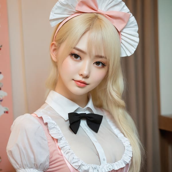 Tags: 21872187, SDXL
{"3": {"inputs": {"seed": 359117433085433, "steps": 32, "cfg": 5.74, "sampler_name": "dpmpp_2m", "scheduler": "karras", "denoise": 1.0, "model": ["27", 0], "positive": ["6", 0], "negative": ["7", 0], "latent_image": ["5", 0]}, "class_type": "KSampler"}, "4": {"inputs": {"ckpt_name": "juggernautxl.safetensors"}, "class_type": "CheckpointLoaderSimple"}, "5": {"inputs": {"width": 1024, "height": 1024, "batch_size": 1}, "class_type": "EmptyLatentImage"}, "6": {"inputs": {"text": "21 year old girl, (russian:1.07), (korean:0.97), (sexy lips:1.06), (beautiful eyes:1.06), (pale skin:1.02), (temptress:1.00), (seductive pose:1.11), (slim:0.96), (seductive facial expression:1.04), (blush:1.08), (cute:0.96), (idol:1.13), (eyelashes:1.10), (detailed face:0.97), (perky ass:1.06), (exposed ass:1.06), (looking back:0.99), (sexy ass:1.05), (thigh gap:1.01), in a (skimpy maid costume:1.07) working at a maid cafe, choker, bowtie, headband, pleated skirt, (natural looking skin:1.04), (soft lighting:1.09), (RAW:1.06), (candid cinema:1.07), (skin fuzz:1.02), (detailed skin:1.07), (portra:1.06), (textured skin:1.04), (film:1.02)", "clip": ["27", 1]}, "class_type": "CLIPTextEncode"}, "7": {"inputs": {"text": "(distorted:1.12), (open mouth:1.08), (worst quality:1.08), (bad hands:1.11), (low resolution:1.07), (twisted:1.10), (watermark:1.06)", "clip": ["27", 1]}, "class_type": "CLIPTextEncode"}, "8": {"inputs": {"samples": ["3", 0], "vae": ["4", 2]}, "class_type": "VAEDecode"}, "25": {"inputs": {"lora_name": "nudify_xl.safetensors", "strength_model": 0.37, "strength_clip": 0.29, "model": ["4", 0], "clip": ["4", 1]}, "class_type": "LoraLoader"}, "26": {"inputs": {"lora_name": "shirtlift_SDXL_v2.safetensors", "strength_model": 0.03, "strength_clip": 0.04, "model": ["25", 0], "clip": ["25", 1]}, "class_type": "LoraLoader"}, "27": {"inputs": {"lora_name": "PerfectEyesXL.safetensors", "strength_model": 0.16, "strength_clip": 0.12, "model": ["26", 0], "clip": ["26", 1]}, "class_type": "LoraLoader"}, "30": {"inputs": {"model_name": "4x_NMKD-Superscale-SP_178000_G.pth"}, "class_type": "UpscaleModelLoader"}, "31": {"inputs": {"upscale_model": ["30", 0], "image": ["8", 0]}, "class_type": "ImageUpscaleWithModel"}, "32": {"inputs": {"upscale_method": "lanczos", "scale_by": 0.5, "image": ["31", 0]}, "class_type": "ImageScaleBy"}, "33": {"inputs": {"pixels": ["32", 0], "vae": ["4", 2]}, "class_type": "VAEEncode"}, "34": {"inputs": {"seed": 359117433085433, "steps": 32, "cfg": 5.74, "sampler_name": "dpmpp_2m", "scheduler": "karras", "denoise": 0.3, "model": ["27", 0], "positive": ["6", 0], "negative": ["7", 0], "latent_image": ["33", 0]}, "class_type": "KSampler"}, "36": {"inputs": {"samples": ["34", 0], "vae": ["4", 2]}, "class_type": "VAEDecode"}, "39": {"inputs": {"filename_prefix": "comfyapi-1718841951622", "images": ["36", 0]}, "class_type": "SaveImage"}}