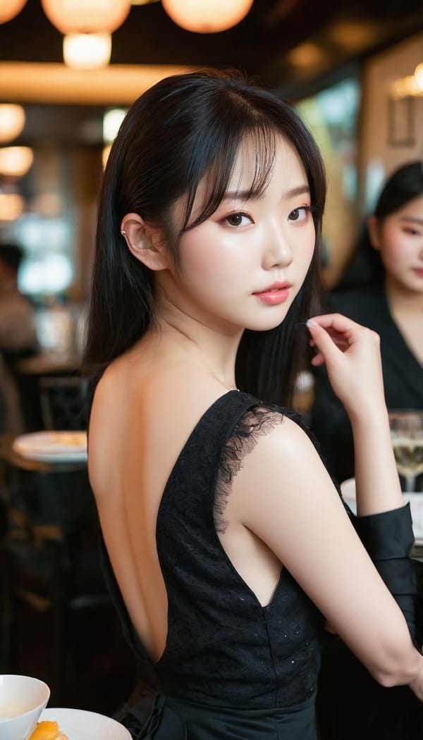 Tags: 21872187, SDXL
{"3": {"inputs": {"seed": 349952500872953, "steps": 32, "cfg": 5.31, "sampler_name": "dpmpp_2m", "scheduler": "karras", "denoise": 1.0, "model": ["27", 0], "positive": ["6", 0], "negative": ["7", 0], "latent_image": ["5", 0]}, "class_type": "KSampler"}, "4": {"inputs": {"ckpt_name": "juggernautxl.safetensors"}, "class_type": "CheckpointLoaderSimple"}, "5": {"inputs": {"width": 768, "height": 1344, "batch_size": 1}, "class_type": "EmptyLatentImage"}, "6": {"inputs": {"text": "18 year old girl, (korean:1.03), (idol:0.97), (sexy lips:0.95), (seductive facial expression:1.08), (double eyelids:1.11), (cute:1.14), (detailed face:1.08), (eyelashes:1.03), (blush:0.96), (temptress:1.00), (slim:1.06), (pale skin:1.07), (perky ass:1.02), (exposed ass:1.03), (looking back:1.06), (sexy ass:0.95), (thigh gap:1.03), (wearing a little black dress:1.12) at a fine dining restaurant, (detailed skin:1.03), (film:1.08), (natural looking skin:1.02), (portra:1.07), (candid cinema:1.03), (RAW:1.07), (skin fuzz:1.00), (soft lighting:1.09), (textured skin:1.01)", "clip": ["27", 1]}, "class_type": "CLIPTextEncode"}, "7": {"inputs": {"text": "(watermark:1.08), (open mouth:1.12), (distorted:1.07), (low resolution:1.11), (bad hands:1.12), (twisted:1.12), (worst quality:1.09)", "clip": ["27", 1]}, "class_type": "CLIPTextEncode"}, "8": {"inputs": {"samples": ["3", 0], "vae": ["4", 2]}, "class_type": "VAEDecode"}, "25": {"inputs": {"lora_name": "nudify_xl.safetensors", "strength_model": 0.02, "strength_clip": 0.33, "model": ["4", 0], "clip": ["4", 1]}, "class_type": "LoraLoader"}, "26": {"inputs": {"lora_name": "shirtlift_SDXL_v2.safetensors", "strength_model": 0.02, "strength_clip": 0.11, "model": ["25", 0], "clip": ["25", 1]}, "class_type": "LoraLoader"}, "27": {"inputs": {"lora_name": "PerfectEyesXL.safetensors", "strength_model": 0.0, "strength_clip": 0.08, "model": ["26", 0], "clip": ["26", 1]}, "class_type": "LoraLoader"}, "30": {"inputs": {"model_name": "4x_NMKD-Superscale-SP_178000_G.pth"}, "class_type": "UpscaleModelLoader"}, "31": {"inputs": {"upscale_model": ["30", 0], "image": ["8", 0]}, "class_type": "ImageUpscaleWithModel"}, "32": {"inputs": {"upscale_method": "lanczos", "scale_by": 0.5, "image": ["31", 0]}, "class_type": "ImageScaleBy"}, "33": {"inputs": {"pixels": ["32", 0], "vae": ["4", 2]}, "class_type": "VAEEncode"}, "34": {"inputs": {"seed": 349952500872953, "steps": 32, "cfg": 5.31, "sampler_name": "dpmpp_2m", "scheduler": "karras", "denoise": 0.3, "model": ["27", 0], "positive": ["6", 0], "negative": ["7", 0], "latent_image": ["33", 0]}, "class_type": "KSampler"}, "36": {"inputs": {"samples": ["34", 0], "vae": ["4", 2]}, "class_type": "VAEDecode"}, "39": {"inputs": {"filename_prefix": "comfyapi-1731327575959", "images": ["36", 0]}, "class_type": "SaveImage"}}