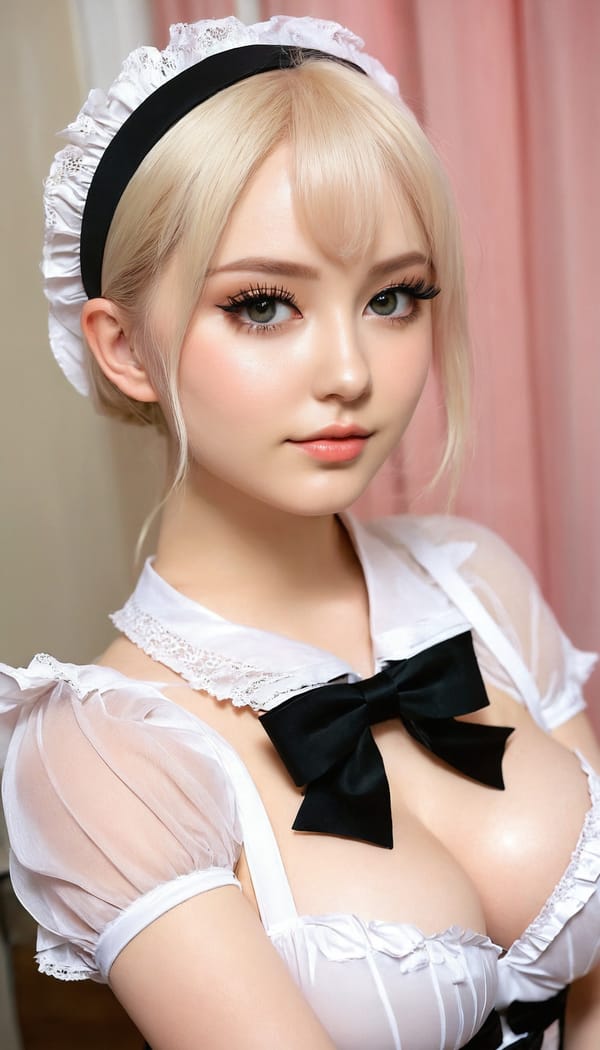 Tags: 21872187, SDXL
{"3": {"inputs": {"seed": 837512316573791, "steps": 64, "cfg": 6.65, "sampler_name": "dpmpp_2m", "scheduler": "karras", "denoise": 1.0, "model": ["27", 0], "positive": ["6", 0], "negative": ["7", 0], "latent_image": ["5", 0]}, "class_type": "KSampler"}, "4": {"inputs": {"ckpt_name": "juggernautxl.safetensors"}, "class_type": "CheckpointLoaderSimple"}, "5": {"inputs": {"width": 768, "height": 1344, "batch_size": 1}, "class_type": "EmptyLatentImage"}, "6": {"inputs": {"text": "28 year old girl, (russian:1.04), (eyelashes:1.04), (blush:1.02), (detailed face:1.09), (seductive facial expression:1.08), (cute:0.95), (double eyelids:1.03), (seductive pose:1.13), (sexy lips:0.99), (idol:0.97), (temptress:1.09), (beautiful eyes:1.06), (pale skin:1.03), (in a seductive pose:1.11), (large perky breasts:0.95), (cleavage:1.13), (thigh gap:1.01), in a (skimpy maid costume:0.98) working at a maid cafe, choker, bowtie, headband, pleated skirt, (skin fuzz:1.02), (textured skin:1.04), (soft lighting:1.08), (RAW:1.09), (candid cinema:1.09), (film:1.01), (natural looking skin:1.07), (portra:1.03), (detailed skin:1.06)", "clip": ["27", 1]}, "class_type": "CLIPTextEncode"}, "7": {"inputs": {"text": "(bad hands:1.11), (open mouth:1.13), (distorted:1.14), (twisted:1.12), (worst quality:1.10), (watermark:1.14), (low resolution:1.12)", "clip": ["27", 1]}, "class_type": "CLIPTextEncode"}, "8": {"inputs": {"samples": ["3", 0], "vae": ["4", 2]}, "class_type": "VAEDecode"}, "25": {"inputs": {"lora_name": "nudify_xl.safetensors", "strength_model": 0.29, "strength_clip": 0.18, "model": ["4", 0], "clip": ["4", 1]}, "class_type": "LoraLoader"}, "26": {"inputs": {"lora_name": "shirtlift_SDXL_v2.safetensors", "strength_model": 0.08, "strength_clip": 0.18, "model": ["25", 0], "clip": ["25", 1]}, "class_type": "LoraLoader"}, "27": {"inputs": {"lora_name": "PerfectEyesXL.safetensors", "strength_model": 0.18, "strength_clip": 0.05, "model": ["26", 0], "clip": ["26", 1]}, "class_type": "LoraLoader"}, "30": {"inputs": {"model_name": "4x_NMKD-Superscale-SP_178000_G.pth"}, "class_type": "UpscaleModelLoader"}, "31": {"inputs": {"upscale_model": ["30", 0], "image": ["8", 0]}, "class_type": "ImageUpscaleWithModel"}, "32": {"inputs": {"upscale_method": "lanczos", "scale_by": 0.5, "image": ["31", 0]}, "class_type": "ImageScaleBy"}, "33": {"inputs": {"pixels": ["32", 0], "vae": ["4", 2]}, "class_type": "VAEEncode"}, "34": {"inputs": {"seed": 837512316573791, "steps": 64, "cfg": 6.65, "sampler_name": "dpmpp_2m", "scheduler": "karras", "denoise": 0.3, "model": ["27", 0], "positive": ["6", 0], "negative": ["7", 0], "latent_image": ["33", 0]}, "class_type": "KSampler"}, "36": {"inputs": {"samples": ["34", 0], "vae": ["4", 2]}, "class_type": "VAEDecode"}, "39": {"inputs": {"filename_prefix": "comfyapi-1714276915607", "images": ["36", 0]}, "class_type": "SaveImage"}}