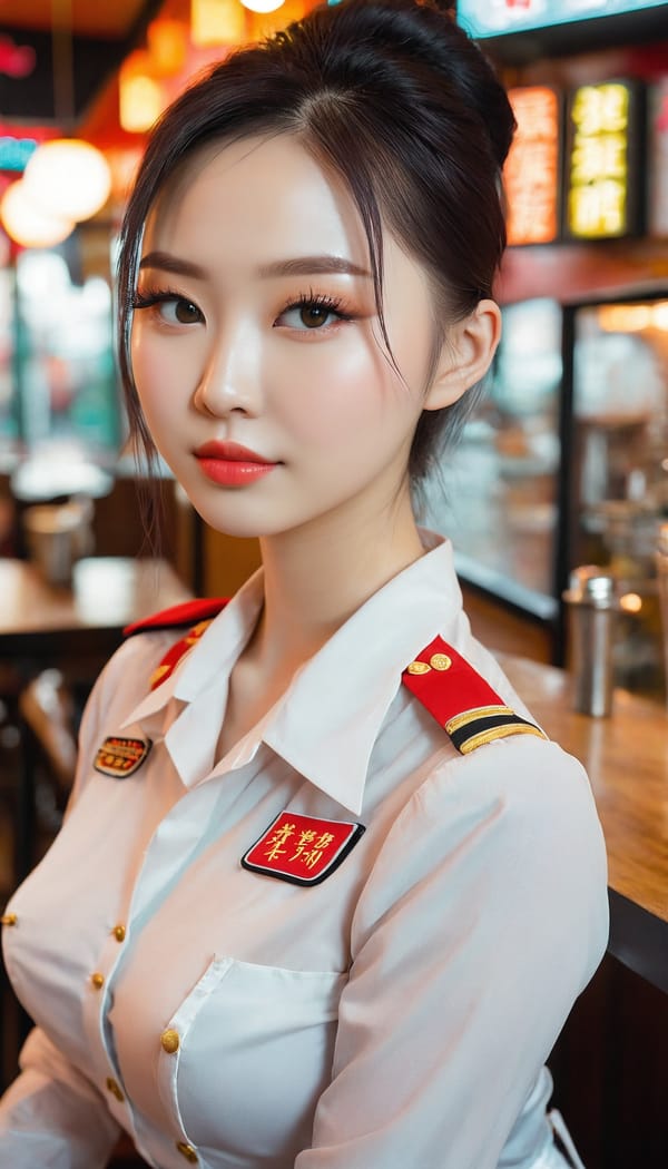 Tags: 21872187, SDXL
{"3": {"inputs": {"seed": 654052953406236, "steps": 32, "cfg": 7.26, "sampler_name": "dpmpp_2m", "scheduler": "karras", "denoise": 1.0, "model": ["27", 0], "positive": ["6", 0], "negative": ["7", 0], "latent_image": ["5", 0]}, "class_type": "KSampler"}, "4": {"inputs": {"ckpt_name": "juggernautxl.safetensors"}, "class_type": "CheckpointLoaderSimple"}, "5": {"inputs": {"width": 768, "height": 1344, "batch_size": 1}, "class_type": "EmptyLatentImage"}, "6": {"inputs": {"text": "22 year old girl, (ukrainian:0.95), (chinese:1.01), (sexy lips:1.13), (temptress:1.06), (pale skin:0.95), (eyelashes:1.08), (slim:1.07), (double eyelids:0.99), (beautiful eyes:0.95), (seductive pose:1.10), (cute:1.13), (idol:1.09), (blush:1.03), (seductive facial expression:1.07), (detailed face:0.99), (on all fours:1.13), (spreading ass cheeks:1.12), (from behind:1.06), (backboob:0.97), (a waitress in uniform:1.14) working at a restaurant, (natural looking skin:1.09), (RAW:1.05), (candid cinema:1.07), (portra:1.08), (soft lighting:1.06), (textured skin:1.09), (film:1.02), (skin fuzz:1.02), (detailed skin:1.01)", "clip": ["27", 1]}, "class_type": "CLIPTextEncode"}, "7": {"inputs": {"text": "(distorted:1.12), (low resolution:1.14), (bad hands:1.09), (open mouth:1.11), (watermark:1.07), (twisted:1.11), (worst quality:1.09)", "clip": ["27", 1]}, "class_type": "CLIPTextEncode"}, "8": {"inputs": {"samples": ["3", 0], "vae": ["4", 2]}, "class_type": "VAEDecode"}, "25": {"inputs": {"lora_name": "nudify_xl.safetensors", "strength_model": 0.19, "strength_clip": 0.26, "model": ["4", 0], "clip": ["4", 1]}, "class_type": "LoraLoader"}, "26": {"inputs": {"lora_name": "shirtlift_SDXL_v2.safetensors", "strength_model": 0.08, "strength_clip": 0.15, "model": ["25", 0], "clip": ["25", 1]}, "class_type": "LoraLoader"}, "27": {"inputs": {"lora_name": "PerfectEyesXL.safetensors", "strength_model": 0.18, "strength_clip": 0.14, "model": ["26", 0], "clip": ["26", 1]}, "class_type": "LoraLoader"}, "30": {"inputs": {"model_name": "4x_NMKD-Superscale-SP_178000_G.pth"}, "class_type": "UpscaleModelLoader"}, "31": {"inputs": {"upscale_model": ["30", 0], "image": ["8", 0]}, "class_type": "ImageUpscaleWithModel"}, "32": {"inputs": {"upscale_method": "lanczos", "scale_by": 0.5, "image": ["31", 0]}, "class_type": "ImageScaleBy"}, "33": {"inputs": {"pixels": ["32", 0], "vae": ["4", 2]}, "class_type": "VAEEncode"}, "34": {"inputs": {"seed": 654052953406236, "steps": 32, "cfg": 7.26, "sampler_name": "dpmpp_2m", "scheduler": "karras", "denoise": 0.3, "model": ["27", 0], "positive": ["6", 0], "negative": ["7", 0], "latent_image": ["33", 0]}, "class_type": "KSampler"}, "36": {"inputs": {"samples": ["34", 0], "vae": ["4", 2]}, "class_type": "VAEDecode"}, "39": {"inputs": {"filename_prefix": "comfyapi-1725953304841", "images": ["36", 0]}, "class_type": "SaveImage"}}