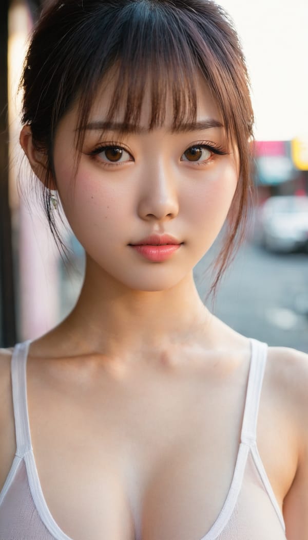 Tags: 21872187, SDXL
{"3": {"inputs": {"seed": 165535953494272, "steps": 64, "cfg": 6.95, "sampler_name": "dpmpp_2m", "scheduler": "karras", "denoise": 1.0, "model": ["27", 0], "positive": ["6", 0], "negative": ["7", 0], "latent_image": ["5", 0]}, "class_type": "KSampler"}, "4": {"inputs": {"ckpt_name": "juggernautxl.safetensors"}, "class_type": "CheckpointLoaderSimple"}, "5": {"inputs": {"width": 768, "height": 1344, "batch_size": 1}, "class_type": "EmptyLatentImage"}, "6": {"inputs": {"text": "18 year old girl, (japanese:1.04), (taiwanese:1.04), (sexy lips:1.07), (blush:0.99), (detailed face:1.08), (temptress:1.13), (beautiful eyes:1.14), (slim:1.01), (cute:1.10), (double eyelids:1.06), (idol:1.01), (eyelashes:0.98), (pale skin:0.96), (seductive pose:1.10), (seductive facial expression:0.95), (in a seductive pose:1.05), (large perky breasts:0.97), (cleavage:1.05), (thigh gap:0.96), (white tanktop:0.99), busy street, (candid cinema:1.06), (film:1.08), (textured skin:1.00), (detailed skin:1.06), (skin fuzz:1.01), (soft lighting:1.09), (RAW:1.00), (portra:1.03), (natural looking skin:1.02)", "clip": ["27", 1]}, "class_type": "CLIPTextEncode"}, "7": {"inputs": {"text": "(worst quality:1.13), (bad hands:1.07), (distorted:1.06), (twisted:1.12), (open mouth:1.13), (low resolution:1.12), (watermark:1.14)", "clip": ["27", 1]}, "class_type": "CLIPTextEncode"}, "8": {"inputs": {"samples": ["3", 0], "vae": ["4", 2]}, "class_type": "VAEDecode"}, "25": {"inputs": {"lora_name": "nudify_xl.safetensors", "strength_model": 0.16, "strength_clip": 0.03, "model": ["4", 0], "clip": ["4", 1]}, "class_type": "LoraLoader"}, "26": {"inputs": {"lora_name": "shirtlift_SDXL_v2.safetensors", "strength_model": 0.03, "strength_clip": 0.09, "model": ["25", 0], "clip": ["25", 1]}, "class_type": "LoraLoader"}, "27": {"inputs": {"lora_name": "PerfectEyesXL.safetensors", "strength_model": 0.19, "strength_clip": 0.01, "model": ["26", 0], "clip": ["26", 1]}, "class_type": "LoraLoader"}, "30": {"inputs": {"model_name": "4x_NMKD-Superscale-SP_178000_G.pth"}, "class_type": "UpscaleModelLoader"}, "31": {"inputs": {"upscale_model": ["30", 0], "image": ["8", 0]}, "class_type": "ImageUpscaleWithModel"}, "32": {"inputs": {"upscale_method": "lanczos", "scale_by": 0.5, "image": ["31", 0]}, "class_type": "ImageScaleBy"}, "33": {"inputs": {"pixels": ["32", 0], "vae": ["4", 2]}, "class_type": "VAEEncode"}, "34": {"inputs": {"seed": 165535953494272, "steps": 64, "cfg": 6.95, "sampler_name": "dpmpp_2m", "scheduler": "karras", "denoise": 0.3, "model": ["27", 0], "positive": ["6", 0], "negative": ["7", 0], "latent_image": ["33", 0]}, "class_type": "KSampler"}, "36": {"inputs": {"samples": ["34", 0], "vae": ["4", 2]}, "class_type": "VAEDecode"}, "39": {"inputs": {"filename_prefix": "comfyapi-1713338181921", "images": ["36", 0]}, "class_type": "SaveImage"}}