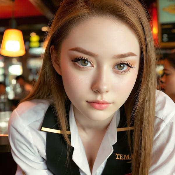 Tags: 21872187, SDXL
{"3": {"inputs": {"seed": 707158800934313, "steps": 64, "cfg": 7.04, "sampler_name": "dpmpp_2m", "scheduler": "karras", "denoise": 1.0, "model": ["27", 0], "positive": ["6", 0], "negative": ["7", 0], "latent_image": ["5", 0]}, "class_type": "KSampler"}, "4": {"inputs": {"ckpt_name": "juggernautxl.safetensors"}, "class_type": "CheckpointLoaderSimple"}, "5": {"inputs": {"width": 1024, "height": 1024, "batch_size": 1}, "class_type": "EmptyLatentImage"}, "6": {"inputs": {"text": "21 year old girl, (seductive facial expression:1.12), (pale skin:1.08), (double eyelids:1.09), (beautiful eyes:0.95), (seductive pose:1.04), (eyelashes:1.12), (detailed face:1.05), (temptress:0.98), (cute:0.96), (sexy lips:0.98), (slim:1.09), (on all fours:1.04), (spreading ass cheeks:1.02), (from behind:1.02), (backboob:1.05), (a waitress in uniform:1.07) working at a restaurant, (soft lighting:1.09), (portra:1.01), (candid cinema:1.07), (detailed skin:1.03), (film:1.04), (textured skin:1.03), (natural looking skin:1.03), (skin fuzz:1.02), (RAW:1.05)", "clip": ["27", 1]}, "class_type": "CLIPTextEncode"}, "7": {"inputs": {"text": "(low resolution:1.07), (distorted:1.11), (watermark:1.06), (open mouth:1.06), (twisted:1.07), (bad hands:1.11), (worst quality:1.05)", "clip": ["27", 1]}, "class_type": "CLIPTextEncode"}, "8": {"inputs": {"samples": ["3", 0], "vae": ["4", 2]}, "class_type": "VAEDecode"}, "25": {"inputs": {"lora_name": "nudify_xl.safetensors", "strength_model": 0.19, "strength_clip": 0.19, "model": ["4", 0], "clip": ["4", 1]}, "class_type": "LoraLoader"}, "26": {"inputs": {"lora_name": "shirtlift_SDXL_v2.safetensors", "strength_model": 0.07, "strength_clip": 0.04, "model": ["25", 0], "clip": ["25", 1]}, "class_type": "LoraLoader"}, "27": {"inputs": {"lora_name": "PerfectEyesXL.safetensors", "strength_model": 0.06, "strength_clip": 0.09, "model": ["26", 0], "clip": ["26", 1]}, "class_type": "LoraLoader"}, "30": {"inputs": {"model_name": "4x_NMKD-Superscale-SP_178000_G.pth"}, "class_type": "UpscaleModelLoader"}, "31": {"inputs": {"upscale_model": ["30", 0], "image": ["8", 0]}, "class_type": "ImageUpscaleWithModel"}, "32": {"inputs": {"upscale_method": "lanczos", "scale_by": 0.5, "image": ["31", 0]}, "class_type": "ImageScaleBy"}, "33": {"inputs": {"pixels": ["32", 0], "vae": ["4", 2]}, "class_type": "VAEEncode"}, "34": {"inputs": {"seed": 707158800934313, "steps": 64, "cfg": 7.04, "sampler_name": "dpmpp_2m", "scheduler": "karras", "denoise": 0.3, "model": ["27", 0], "positive": ["6", 0], "negative": ["7", 0], "latent_image": ["33", 0]}, "class_type": "KSampler"}, "36": {"inputs": {"samples": ["34", 0], "vae": ["4", 2]}, "class_type": "VAEDecode"}, "39": {"inputs": {"filename_prefix": "comfyapi-1724573256278", "images": ["36", 0]}, "class_type": "SaveImage"}}