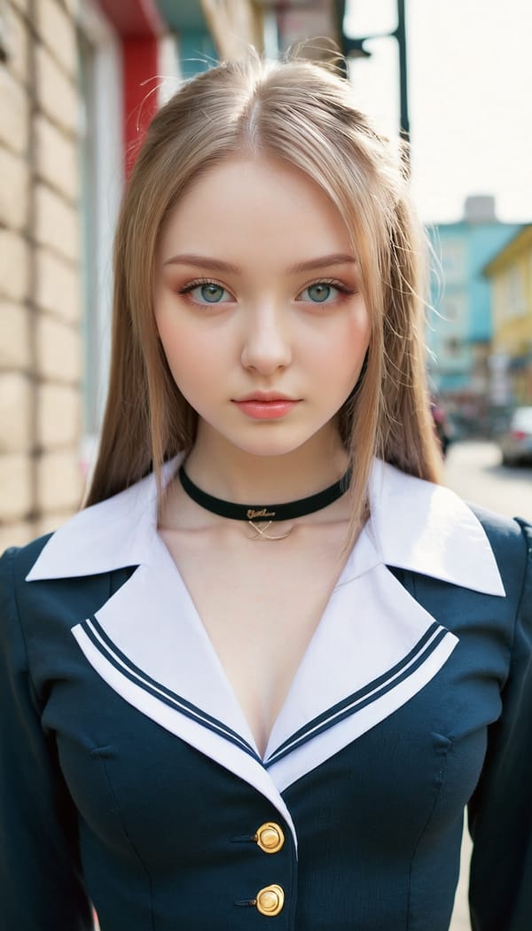 Tags: 21872187, SDXL
{"3": {"inputs": {"seed": 954830852266289, "steps": 64, "cfg": 7.23, "sampler_name": "dpmpp_2m", "scheduler": "karras", "denoise": 1.0, "model": ["27", 0], "positive": ["6", 0], "negative": ["7", 0], "latent_image": ["5", 0]}, "class_type": "KSampler"}, "4": {"inputs": {"ckpt_name": "juggernautxl.safetensors"}, "class_type": "CheckpointLoaderSimple"}, "5": {"inputs": {"width": 768, "height": 1344, "batch_size": 1}, "class_type": "EmptyLatentImage"}, "6": {"inputs": {"text": "18 year old girl, (ukrainian:1.11), (double eyelids:0.95), (idol:0.97), (eyelashes:0.95), (cute:1.00), (temptress:1.00), (seductive pose:1.09), (sexy lips:1.01), (seductive facial expression:1.01), (slim:1.11), (pale skin:1.14), (beautiful eyes:1.06), (blush:1.08), (detailed face:1.12), (in a seductive pose:1.13), (large perky breasts:1.00), (cleavage:1.14), (thigh gap:1.09), (school uniform:1.06), choker, busy street, (portra:1.05), (soft lighting:1.00), (film:1.03), (natural looking skin:1.02), (skin fuzz:1.07), (detailed skin:1.09), (candid cinema:1.06), (textured skin:1.03), (RAW:1.08)", "clip": ["27", 1]}, "class_type": "CLIPTextEncode"}, "7": {"inputs": {"text": "(watermark:1.09), (twisted:1.06), (worst quality:1.07), (open mouth:1.09), (bad hands:1.13), (distorted:1.11), (low resolution:1.14)", "clip": ["27", 1]}, "class_type": "CLIPTextEncode"}, "8": {"inputs": {"samples": ["3", 0], "vae": ["4", 2]}, "class_type": "VAEDecode"}, "25": {"inputs": {"lora_name": "nudify_xl.safetensors", "strength_model": 0.15, "strength_clip": 0.38, "model": ["4", 0], "clip": ["4", 1]}, "class_type": "LoraLoader"}, "26": {"inputs": {"lora_name": "shirtlift_SDXL_v2.safetensors", "strength_model": 0.18, "strength_clip": 0.12, "model": ["25", 0], "clip": ["25", 1]}, "class_type": "LoraLoader"}, "27": {"inputs": {"lora_name": "PerfectEyesXL.safetensors", "strength_model": 0.14, "strength_clip": 0.17, "model": ["26", 0], "clip": ["26", 1]}, "class_type": "LoraLoader"}, "30": {"inputs": {"model_name": "4x_NMKD-Superscale-SP_178000_G.pth"}, "class_type": "UpscaleModelLoader"}, "31": {"inputs": {"upscale_model": ["30", 0], "image": ["8", 0]}, "class_type": "ImageUpscaleWithModel"}, "32": {"inputs": {"upscale_method": "lanczos", "scale_by": 0.5, "image": ["31", 0]}, "class_type": "ImageScaleBy"}, "33": {"inputs": {"pixels": ["32", 0], "vae": ["4", 2]}, "class_type": "VAEEncode"}, "34": {"inputs": {"seed": 954830852266289, "steps": 64, "cfg": 7.23, "sampler_name": "dpmpp_2m", "scheduler": "karras", "denoise": 0.3, "model": ["27", 0], "positive": ["6", 0], "negative": ["7", 0], "latent_image": ["33", 0]}, "class_type": "KSampler"}, "36": {"inputs": {"samples": ["34", 0], "vae": ["4", 2]}, "class_type": "VAEDecode"}, "39": {"inputs": {"filename_prefix": "comfyapi-1734073842312", "images": ["36", 0]}, "class_type": "SaveImage"}}