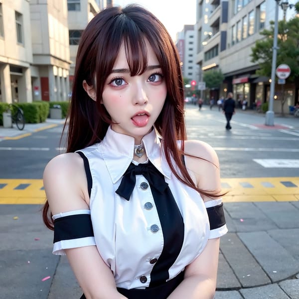 Tags: 21872187
<lora:JapaneseDollLikeness_v15:0.35>, <lora:taiwanDollLikeness_v20:0.44>, <lora:YaeMiko_Test:0.50>, (ukrainian:1.00), (school uniform:0.98), (large breasts:0.93), choker, busy street in urban city, <lora:ahegao-x-v4:0.53>, ahegao face, pleasure, extremely detailed eyes, extremely detailed face, cute, (photorealistic:1.03), sexy lips, seductive smile, double eyelids, eyelashes, pale skin, perky breasts, 4K, hyper realistic, 1girl, solo, (stunningly attractive:0.91), (dramatic:0.97)
Negative prompt: drawings, paintings, ugly, fat, disfigured, (normal quality:1.94), (worst quality:2.22)
Steps: 32, Sampler: DPM++ 2M Karras, CFG scale: 7.12, Seed: 3473017628, Size: 768x768, Model hash: fc2511737a, Model: chilloutmix_NiPrunedFp32Fix, Seed resize from: -1x-1, Denoising strength: 0.4, Version: v1.2.1, Hires upscale: 2.0, Hires steps: 48, Hires upscaler: ESRGAN_4x