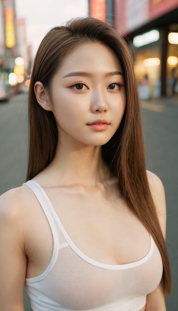 Tags: 21872187, SDXL
{"3": {"inputs": {"seed": 559486423782566, "steps": 32, "cfg": 7.44, "sampler_name": "dpmpp_2m", "scheduler": "karras", "denoise": 1.0, "model": ["27", 0], "positive": ["6", 0], "negative": ["7", 0], "latent_image": ["5", 0]}, "class_type": "KSampler"}, "4": {"inputs": {"ckpt_name": "juggernautxl.safetensors"}, "class_type": "CheckpointLoaderSimple"}, "5": {"inputs": {"width": 768, "height": 1344, "batch_size": 1}, "class_type": "EmptyLatentImage"}, "6": {"inputs": {"text": "24 year old girl, (russian:1.12), (korean:0.95), (double eyelids:1.02), (blush:1.02), (seductive pose:1.06), (eyelashes:1.00), (seductive facial expression:1.12), (temptress:1.03), (detailed face:1.04), (pale skin:1.00), (idol:0.98), (cute:1.05), (sexy lips:1.10), (perky ass:1.06), (exposed ass:1.03), (looking back:1.01), (sexy ass:1.14), (thigh gap:1.14), (white tanktop:0.99), busy street, (film:1.05), (soft lighting:1.05), (natural looking skin:1.06), (candid cinema:1.04), (RAW:1.05), (textured skin:1.04), (portra:1.03), (skin fuzz:1.08), (detailed skin:1.03)", "clip": ["27", 1]}, "class_type": "CLIPTextEncode"}, "7": {"inputs": {"text": "(worst quality:1.12), (watermark:1.09), (low resolution:1.07), (twisted:1.08), (bad hands:1.06), (distorted:1.12), (open mouth:1.10)", "clip": ["27", 1]}, "class_type": "CLIPTextEncode"}, "8": {"inputs": {"samples": ["3", 0], "vae": ["4", 2]}, "class_type": "VAEDecode"}, "25": {"inputs": {"lora_name": "nudify_xl.safetensors", "strength_model": 0.22, "strength_clip": 0.22, "model": ["4", 0], "clip": ["4", 1]}, "class_type": "LoraLoader"}, "26": {"inputs": {"lora_name": "shirtlift_SDXL_v2.safetensors", "strength_model": 0.04, "strength_clip": 0.12, "model": ["25", 0], "clip": ["25", 1]}, "class_type": "LoraLoader"}, "27": {"inputs": {"lora_name": "PerfectEyesXL.safetensors", "strength_model": 0.07, "strength_clip": 0.1, "model": ["26", 0], "clip": ["26", 1]}, "class_type": "LoraLoader"}, "30": {"inputs": {"model_name": "4x_NMKD-Superscale-SP_178000_G.pth"}, "class_type": "UpscaleModelLoader"}, "31": {"inputs": {"upscale_model": ["30", 0], "image": ["8", 0]}, "class_type": "ImageUpscaleWithModel"}, "32": {"inputs": {"upscale_method": "lanczos", "scale_by": 0.5, "image": ["31", 0]}, "class_type": "ImageScaleBy"}, "33": {"inputs": {"pixels": ["32", 0], "vae": ["4", 2]}, "class_type": "VAEEncode"}, "34": {"inputs": {"seed": 559486423782566, "steps": 32, "cfg": 7.44, "sampler_name": "dpmpp_2m", "scheduler": "karras", "denoise": 0.3, "model": ["27", 0], "positive": ["6", 0], "negative": ["7", 0], "latent_image": ["33", 0]}, "class_type": "KSampler"}, "36": {"inputs": {"samples": ["34", 0], "vae": ["4", 2]}, "class_type": "VAEDecode"}, "39": {"inputs": {"filename_prefix": "comfyapi-1713445675412", "images": ["36", 0]}, "class_type": "SaveImage"}}