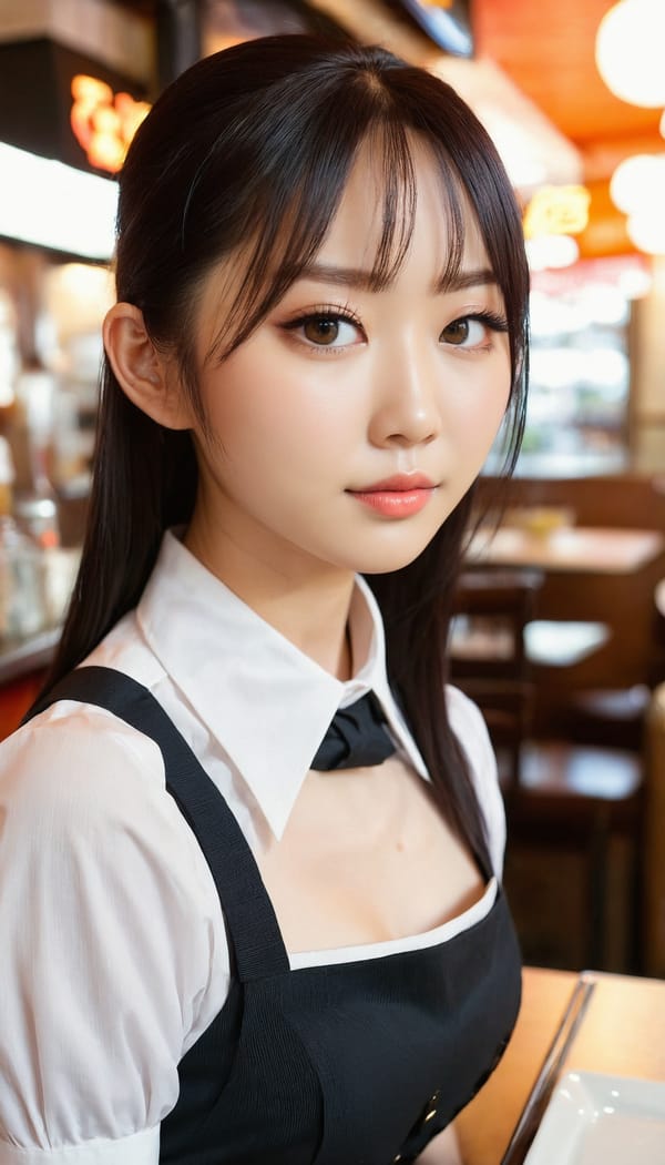 Tags: 21872187, SDXL
{"3": {"inputs": {"seed": 308273108579744, "steps": 32, "cfg": 6.84, "sampler_name": "dpmpp_2m", "scheduler": "karras", "denoise": 1.0, "model": ["27", 0], "positive": ["6", 0], "negative": ["7", 0], "latent_image": ["5", 0]}, "class_type": "KSampler"}, "4": {"inputs": {"ckpt_name": "juggernautxl.safetensors"}, "class_type": "CheckpointLoaderSimple"}, "5": {"inputs": {"width": 768, "height": 1344, "batch_size": 1}, "class_type": "EmptyLatentImage"}, "6": {"inputs": {"text": "24 year old girl, (japanese:1.00), (double eyelids:1.08), (seductive pose:1.02), (idol:0.96), (pale skin:0.99), (detailed face:1.03), (blush:1.02), (beautiful eyes:0.95), (slim:1.12), (cute:0.95), (sexy lips:1.03), (temptress:1.04), (seductive facial expression:0.95), (eyelashes:0.99), (perky ass:1.12), (exposed ass:1.09), (looking back:1.05), (sexy ass:1.10), (thigh gap:1.02), (a waitress in uniform:1.06) working at a restaurant, (film:1.03), (textured skin:1.08), (detailed skin:1.04), (natural looking skin:1.09), (RAW:1.02), (portra:1.02), (skin fuzz:1.03), (candid cinema:1.00), (soft lighting:1.08)", "clip": ["27", 1]}, "class_type": "CLIPTextEncode"}, "7": {"inputs": {"text": "(watermark:1.08), (bad hands:1.12), (distorted:1.12), (open mouth:1.08), (worst quality:1.10), (twisted:1.06), (low resolution:1.12)", "clip": ["27", 1]}, "class_type": "CLIPTextEncode"}, "8": {"inputs": {"samples": ["3", 0], "vae": ["4", 2]}, "class_type": "VAEDecode"}, "25": {"inputs": {"lora_name": "nudify_xl.safetensors", "strength_model": 0.19, "strength_clip": 0.03, "model": ["4", 0], "clip": ["4", 1]}, "class_type": "LoraLoader"}, "26": {"inputs": {"lora_name": "shirtlift_SDXL_v2.safetensors", "strength_model": 0.02, "strength_clip": 0.16, "model": ["25", 0], "clip": ["25", 1]}, "class_type": "LoraLoader"}, "27": {"inputs": {"lora_name": "PerfectEyesXL.safetensors", "strength_model": 0.13, "strength_clip": 0.07, "model": ["26", 0], "clip": ["26", 1]}, "class_type": "LoraLoader"}, "30": {"inputs": {"model_name": "4x_NMKD-Superscale-SP_178000_G.pth"}, "class_type": "UpscaleModelLoader"}, "31": {"inputs": {"upscale_model": ["30", 0], "image": ["8", 0]}, "class_type": "ImageUpscaleWithModel"}, "32": {"inputs": {"upscale_method": "lanczos", "scale_by": 0.5, "image": ["31", 0]}, "class_type": "ImageScaleBy"}, "33": {"inputs": {"pixels": ["32", 0], "vae": ["4", 2]}, "class_type": "VAEEncode"}, "34": {"inputs": {"seed": 308273108579744, "steps": 32, "cfg": 6.84, "sampler_name": "dpmpp_2m", "scheduler": "karras", "denoise": 0.3, "model": ["27", 0], "positive": ["6", 0], "negative": ["7", 0], "latent_image": ["33", 0]}, "class_type": "KSampler"}, "36": {"inputs": {"samples": ["34", 0], "vae": ["4", 2]}, "class_type": "VAEDecode"}, "39": {"inputs": {"filename_prefix": "comfyapi-1732688350479", "images": ["36", 0]}, "class_type": "SaveImage"}}