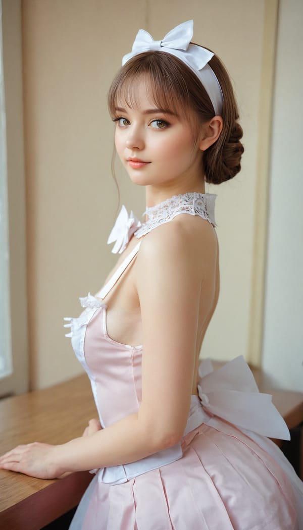 Tags: 21872187, SDXL
{"3": {"inputs": {"seed": 364005985423148, "steps": 64, "cfg": 5.97, "sampler_name": "dpmpp_2m", "scheduler": "karras", "denoise": 1.0, "model": ["27", 0], "positive": ["6", 0], "negative": ["7", 0], "latent_image": ["5", 0]}, "class_type": "KSampler"}, "4": {"inputs": {"ckpt_name": "juggernautxl.safetensors"}, "class_type": "CheckpointLoaderSimple"}, "5": {"inputs": {"width": 768, "height": 1344, "batch_size": 1}, "class_type": "EmptyLatentImage"}, "6": {"inputs": {"text": "25 year old girl, (ukrainian:1.13), (idol:1.12), (cute:0.99), (double eyelids:0.97), (beautiful eyes:1.06), (temptress:1.04), (slim:1.05), (seductive pose:1.11), (detailed face:0.95), (seductive facial expression:1.06), (eyelashes:1.03), (blush:1.14), (pale skin:1.07), (sexy lips:1.12), (on all fours:1.01), (spreading ass cheeks:1.01), (from behind:0.96), (backboob:1.06), in a (skimpy maid costume:1.06) working at a maid cafe, choker, bowtie, headband, pleated skirt, (textured skin:1.03), (natural looking skin:1.02), (film:1.08), (RAW:1.04), (skin fuzz:1.03), (portra:1.08), (soft lighting:1.02), (candid cinema:1.04), (detailed skin:1.08)", "clip": ["27", 1]}, "class_type": "CLIPTextEncode"}, "7": {"inputs": {"text": "(low resolution:1.06), (open mouth:1.08), (watermark:1.08), (bad hands:1.06), (twisted:1.06), (worst quality:1.11), (distorted:1.11)", "clip": ["27", 1]}, "class_type": "CLIPTextEncode"}, "8": {"inputs": {"samples": ["3", 0], "vae": ["4", 2]}, "class_type": "VAEDecode"}, "25": {"inputs": {"lora_name": "nudify_xl.safetensors", "strength_model": 0.1, "strength_clip": 0.05, "model": ["4", 0], "clip": ["4", 1]}, "class_type": "LoraLoader"}, "26": {"inputs": {"lora_name": "shirtlift_SDXL_v2.safetensors", "strength_model": 0.12, "strength_clip": 0.08, "model": ["25", 0], "clip": ["25", 1]}, "class_type": "LoraLoader"}, "27": {"inputs": {"lora_name": "PerfectEyesXL.safetensors", "strength_model": 0.17, "strength_clip": 0.04, "model": ["26", 0], "clip": ["26", 1]}, "class_type": "LoraLoader"}, "30": {"inputs": {"model_name": "4x_NMKD-Superscale-SP_178000_G.pth"}, "class_type": "UpscaleModelLoader"}, "31": {"inputs": {"upscale_model": ["30", 0], "image": ["8", 0]}, "class_type": "ImageUpscaleWithModel"}, "32": {"inputs": {"upscale_method": "lanczos", "scale_by": 0.5, "image": ["31", 0]}, "class_type": "ImageScaleBy"}, "33": {"inputs": {"pixels": ["32", 0], "vae": ["4", 2]}, "class_type": "VAEEncode"}, "34": {"inputs": {"seed": 364005985423148, "steps": 64, "cfg": 5.97, "sampler_name": "dpmpp_2m", "scheduler": "karras", "denoise": 0.3, "model": ["27", 0], "positive": ["6", 0], "negative": ["7", 0], "latent_image": ["33", 0]}, "class_type": "KSampler"}, "36": {"inputs": {"samples": ["34", 0], "vae": ["4", 2]}, "class_type": "VAEDecode"}, "39": {"inputs": {"filename_prefix": "comfyapi-1731586049586", "images": ["36", 0]}, "class_type": "SaveImage"}}