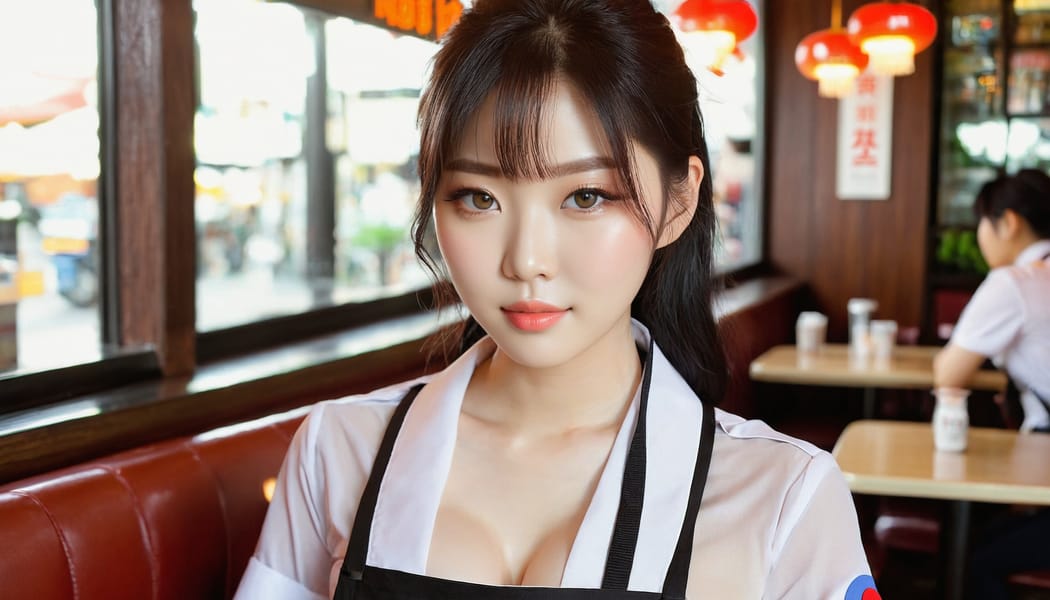 Tags: 21872187, SDXL
{"3": {"inputs": {"seed": 918868356934224, "steps": 64, "cfg": 7.77, "sampler_name": "dpmpp_2m", "scheduler": "karras", "denoise": 1.0, "model": ["27", 0], "positive": ["6", 0], "negative": ["7", 0], "latent_image": ["5", 0]}, "class_type": "KSampler"}, "4": {"inputs": {"ckpt_name": "juggernautxl.safetensors"}, "class_type": "CheckpointLoaderSimple"}, "5": {"inputs": {"width": 1344, "height": 768, "batch_size": 1}, "class_type": "EmptyLatentImage"}, "6": {"inputs": {"text": "25 year old girl, (korean:1.06), (idol:0.96), (beautiful eyes:0.98), (pale skin:1.06), (sexy lips:1.11), (temptress:1.03), (seductive facial expression:1.00), (slim:1.04), (blush:1.02), (cute:1.07), (double eyelids:0.96), (detailed face:0.97), (seductive pose:0.98), (in a seductive pose:1.09), (large perky breasts:0.98), (cleavage:1.03), (thigh gap:1.02), (a waitress in uniform:1.06) working at a restaurant, (candid cinema:1.06), (skin fuzz:1.02), (portra:1.09), (textured skin:1.00), (RAW:1.02), (detailed skin:1.08), (soft lighting:1.05), (film:1.02), (natural looking skin:1.08)", "clip": ["27", 1]}, "class_type": "CLIPTextEncode"}, "7": {"inputs": {"text": "(open mouth:1.12), (low resolution:1.05), (distorted:1.09), (twisted:1.05), (watermark:1.10), (bad hands:1.10), (worst quality:1.11)", "clip": ["27", 1]}, "class_type": "CLIPTextEncode"}, "8": {"inputs": {"samples": ["3", 0], "vae": ["4", 2]}, "class_type": "VAEDecode"}, "25": {"inputs": {"lora_name": "nudify_xl.safetensors", "strength_model": 0.08, "strength_clip": 0.3, "model": ["4", 0], "clip": ["4", 1]}, "class_type": "LoraLoader"}, "26": {"inputs": {"lora_name": "shirtlift_SDXL_v2.safetensors", "strength_model": 0.01, "strength_clip": 0.18, "model": ["25", 0], "clip": ["25", 1]}, "class_type": "LoraLoader"}, "27": {"inputs": {"lora_name": "PerfectEyesXL.safetensors", "strength_model": 0.05, "strength_clip": 0.18, "model": ["26", 0], "clip": ["26", 1]}, "class_type": "LoraLoader"}, "30": {"inputs": {"model_name": "4x_NMKD-Superscale-SP_178000_G.pth"}, "class_type": "UpscaleModelLoader"}, "31": {"inputs": {"upscale_model": ["30", 0], "image": ["8", 0]}, "class_type": "ImageUpscaleWithModel"}, "32": {"inputs": {"upscale_method": "lanczos", "scale_by": 0.5, "image": ["31", 0]}, "class_type": "ImageScaleBy"}, "33": {"inputs": {"pixels": ["32", 0], "vae": ["4", 2]}, "class_type": "VAEEncode"}, "34": {"inputs": {"seed": 918868356934224, "steps": 64, "cfg": 7.77, "sampler_name": "dpmpp_2m", "scheduler": "karras", "denoise": 0.3, "model": ["27", 0], "positive": ["6", 0], "negative": ["7", 0], "latent_image": ["33", 0]}, "class_type": "KSampler"}, "36": {"inputs": {"samples": ["34", 0], "vae": ["4", 2]}, "class_type": "VAEDecode"}, "39": {"inputs": {"filename_prefix": "comfyapi-1723721269626", "images": ["36", 0]}, "class_type": "SaveImage"}}