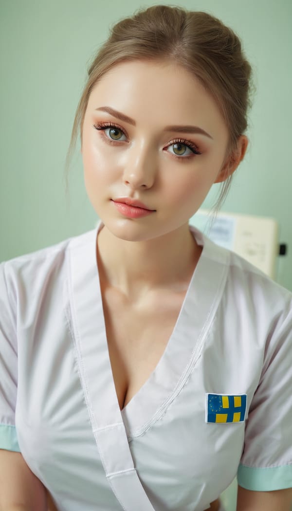 Tags: 21872187, SDXL
{"3": {"inputs": {"seed": 318138716993676, "steps": 64, "cfg": 7.61, "sampler_name": "dpmpp_2m", "scheduler": "karras", "denoise": 1.0, "model": ["27", 0], "positive": ["6", 0], "negative": ["7", 0], "latent_image": ["5", 0]}, "class_type": "KSampler"}, "4": {"inputs": {"ckpt_name": "juggernautxl.safetensors"}, "class_type": "CheckpointLoaderSimple"}, "5": {"inputs": {"width": 768, "height": 1344, "batch_size": 1}, "class_type": "EmptyLatentImage"}, "6": {"inputs": {"text": "22 year old girl, (ukrainian:1.11), (eyelashes:1.12), (seductive facial expression:0.96), (double eyelids:1.14), (cute:0.96), (sexy lips:0.98), (temptress:1.06), (idol:1.11), (beautiful eyes:1.06), (blush:1.12), (detailed face:1.11), (pale skin:0.98), (seductive pose:0.95), (in a seductive pose:1.11), (large perky breasts:1.09), (cleavage:1.03), (thigh gap:1.00), (nurse in uniform:0.99) working in a hospital ward, (detailed skin:1.03), (skin fuzz:1.06), (candid cinema:1.06), (portra:1.01), (natural looking skin:1.03), (soft lighting:1.08), (RAW:1.03), (film:1.03), (textured skin:1.07)", "clip": ["27", 1]}, "class_type": "CLIPTextEncode"}, "7": {"inputs": {"text": "(open mouth:1.10), (watermark:1.10), (worst quality:1.13), (low resolution:1.12), (bad hands:1.13), (twisted:1.09), (distorted:1.05)", "clip": ["27", 1]}, "class_type": "CLIPTextEncode"}, "8": {"inputs": {"samples": ["3", 0], "vae": ["4", 2]}, "class_type": "VAEDecode"}, "25": {"inputs": {"lora_name": "nudify_xl.safetensors", "strength_model": 0.37, "strength_clip": 0.23, "model": ["4", 0], "clip": ["4", 1]}, "class_type": "LoraLoader"}, "26": {"inputs": {"lora_name": "shirtlift_SDXL_v2.safetensors", "strength_model": 0.04, "strength_clip": 0.09, "model": ["25", 0], "clip": ["25", 1]}, "class_type": "LoraLoader"}, "27": {"inputs": {"lora_name": "PerfectEyesXL.safetensors", "strength_model": 0.02, "strength_clip": 0.09, "model": ["26", 0], "clip": ["26", 1]}, "class_type": "LoraLoader"}, "30": {"inputs": {"model_name": "4x_NMKD-Superscale-SP_178000_G.pth"}, "class_type": "UpscaleModelLoader"}, "31": {"inputs": {"upscale_model": ["30", 0], "image": ["8", 0]}, "class_type": "ImageUpscaleWithModel"}, "32": {"inputs": {"upscale_method": "lanczos", "scale_by": 0.5, "image": ["31", 0]}, "class_type": "ImageScaleBy"}, "33": {"inputs": {"pixels": ["32", 0], "vae": ["4", 2]}, "class_type": "VAEEncode"}, "34": {"inputs": {"seed": 318138716993676, "steps": 64, "cfg": 7.61, "sampler_name": "dpmpp_2m", "scheduler": "karras", "denoise": 0.3, "model": ["27", 0], "positive": ["6", 0], "negative": ["7", 0], "latent_image": ["33", 0]}, "class_type": "KSampler"}, "36": {"inputs": {"samples": ["34", 0], "vae": ["4", 2]}, "class_type": "VAEDecode"}, "39": {"inputs": {"filename_prefix": "comfyapi-1717471325727", "images": ["36", 0]}, "class_type": "SaveImage"}}