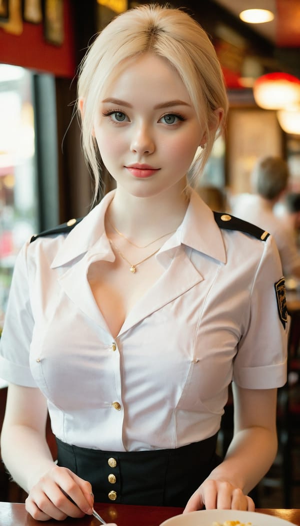 Tags: 21872187, SDXL
{"3": {"inputs": {"seed": 137042948937501, "steps": 64, "cfg": 6.16, "sampler_name": "dpmpp_2m", "scheduler": "karras", "denoise": 1.0, "model": ["27", 0], "positive": ["6", 0], "negative": ["7", 0], "latent_image": ["5", 0]}, "class_type": "KSampler"}, "4": {"inputs": {"ckpt_name": "juggernautxl.safetensors"}, "class_type": "CheckpointLoaderSimple"}, "5": {"inputs": {"width": 768, "height": 1344, "batch_size": 1}, "class_type": "EmptyLatentImage"}, "6": {"inputs": {"text": "22 year old girl, (blush:0.95), (sexy lips:0.98), (pale skin:1.12), (slim:0.98), (detailed face:1.06), (seductive pose:1.01), (beautiful eyes:1.11), (eyelashes:1.04), (seductive facial expression:0.95), (temptress:0.96), (double eyelids:1.07), (in a seductive pose:1.03), (large perky breasts:0.99), (cleavage:0.95), (thigh gap:0.98), (a waitress in uniform:1.10) working at a restaurant, (textured skin:1.04), (natural looking skin:1.03), (film:1.00), (skin fuzz:1.06), (RAW:1.04), (detailed skin:1.05), (soft lighting:1.08), (candid cinema:1.00), (portra:1.04)", "clip": ["27", 1]}, "class_type": "CLIPTextEncode"}, "7": {"inputs": {"text": "(twisted:1.09), (open mouth:1.08), (watermark:1.06), (worst quality:1.08), (low resolution:1.11), (distorted:1.11), (bad hands:1.14)", "clip": ["27", 1]}, "class_type": "CLIPTextEncode"}, "8": {"inputs": {"samples": ["3", 0], "vae": ["4", 2]}, "class_type": "VAEDecode"}, "25": {"inputs": {"lora_name": "nudify_xl.safetensors", "strength_model": 0.32, "strength_clip": 0.3, "model": ["4", 0], "clip": ["4", 1]}, "class_type": "LoraLoader"}, "26": {"inputs": {"lora_name": "shirtlift_SDXL_v2.safetensors", "strength_model": 0.15, "strength_clip": 0.11, "model": ["25", 0], "clip": ["25", 1]}, "class_type": "LoraLoader"}, "27": {"inputs": {"lora_name": "PerfectEyesXL.safetensors", "strength_model": 0.05, "strength_clip": 0.07, "model": ["26", 0], "clip": ["26", 1]}, "class_type": "LoraLoader"}, "30": {"inputs": {"model_name": "4x_NMKD-Superscale-SP_178000_G.pth"}, "class_type": "UpscaleModelLoader"}, "31": {"inputs": {"upscale_model": ["30", 0], "image": ["8", 0]}, "class_type": "ImageUpscaleWithModel"}, "32": {"inputs": {"upscale_method": "lanczos", "scale_by": 0.5, "image": ["31", 0]}, "class_type": "ImageScaleBy"}, "33": {"inputs": {"pixels": ["32", 0], "vae": ["4", 2]}, "class_type": "VAEEncode"}, "34": {"inputs": {"seed": 137042948937501, "steps": 64, "cfg": 6.16, "sampler_name": "dpmpp_2m", "scheduler": "karras", "denoise": 0.3, "model": ["27", 0], "positive": ["6", 0], "negative": ["7", 0], "latent_image": ["33", 0]}, "class_type": "KSampler"}, "36": {"inputs": {"samples": ["34", 0], "vae": ["4", 2]}, "class_type": "VAEDecode"}, "39": {"inputs": {"filename_prefix": "comfyapi-1731302276653", "images": ["36", 0]}, "class_type": "SaveImage"}}