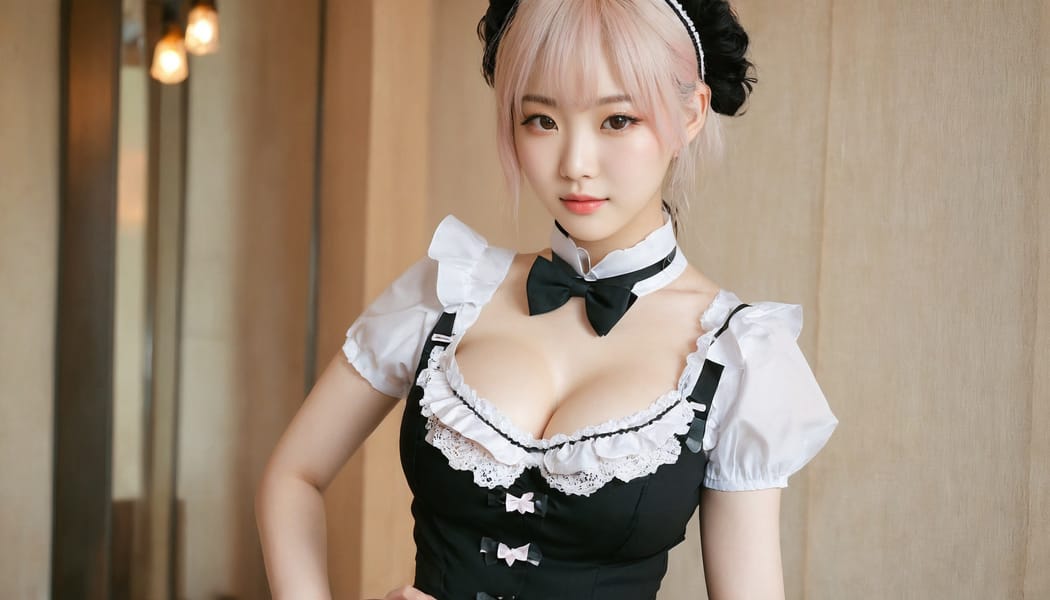 Tags: 21872187, SDXL
{"3": {"inputs": {"seed": 707611171717064, "steps": 32, "cfg": 5.18, "sampler_name": "dpmpp_2m", "scheduler": "karras", "denoise": 1.0, "model": ["27", 0], "positive": ["6", 0], "negative": ["7", 0], "latent_image": ["5", 0]}, "class_type": "KSampler"}, "4": {"inputs": {"ckpt_name": "juggernautxl.safetensors"}, "class_type": "CheckpointLoaderSimple"}, "5": {"inputs": {"width": 1344, "height": 768, "batch_size": 1}, "class_type": "EmptyLatentImage"}, "6": {"inputs": {"text": "23 year old girl, (korean:1.13), (sexy lips:1.07), (pale skin:1.13), (eyelashes:0.99), (temptress:1.09), (blush:0.95), (detailed face:1.04), (seductive pose:1.09), (double eyelids:1.06), (seductive facial expression:1.02), (slim:0.97), (cute:1.00), (beautiful eyes:1.10), (idol:1.14), (in a seductive pose:1.00), (large perky breasts:0.96), (cleavage:0.98), (thigh gap:1.05), in a (skimpy maid costume:1.09) working at a maid cafe, choker, bowtie, headband, pleated skirt, (candid cinema:1.05), (textured skin:1.03), (RAW:1.08), (soft lighting:1.01), (portra:1.09), (natural looking skin:1.06), (skin fuzz:1.04), (film:1.07)", "clip": ["27", 1]}, "class_type": "CLIPTextEncode"}, "7": {"inputs": {"text": "(bad hands:1.07), (twisted:1.06), (worst quality:1.11), (open mouth:1.11), (low resolution:1.05), (distorted:1.09), (watermark:1.06)", "clip": ["27", 1]}, "class_type": "CLIPTextEncode"}, "8": {"inputs": {"samples": ["3", 0], "vae": ["4", 2]}, "class_type": "VAEDecode"}, "25": {"inputs": {"lora_name": "nudify_xl.safetensors", "strength_model": 0.02, "strength_clip": 0.22, "model": ["4", 0], "clip": ["4", 1]}, "class_type": "LoraLoader"}, "26": {"inputs": {"lora_name": "shirtlift_SDXL_v2.safetensors", "strength_model": 0.05, "strength_clip": 0.13, "model": ["25", 0], "clip": ["25", 1]}, "class_type": "LoraLoader"}, "27": {"inputs": {"lora_name": "PerfectEyesXL.safetensors", "strength_model": 0.11, "strength_clip": 0.06, "model": ["26", 0], "clip": ["26", 1]}, "class_type": "LoraLoader"}, "30": {"inputs": {"model_name": "4x_NMKD-Superscale-SP_178000_G.pth"}, "class_type": "UpscaleModelLoader"}, "31": {"inputs": {"upscale_model": ["30", 0], "image": ["8", 0]}, "class_type": "ImageUpscaleWithModel"}, "32": {"inputs": {"upscale_method": "lanczos", "scale_by": 0.5, "image": ["31", 0]}, "class_type": "ImageScaleBy"}, "33": {"inputs": {"pixels": ["32", 0], "vae": ["4", 2]}, "class_type": "VAEEncode"}, "34": {"inputs": {"seed": 707611171717064, "steps": 32, "cfg": 5.18, "sampler_name": "dpmpp_2m", "scheduler": "karras", "denoise": 0.3, "model": ["27", 0], "positive": ["6", 0], "negative": ["7", 0], "latent_image": ["33", 0]}, "class_type": "KSampler"}, "36": {"inputs": {"samples": ["34", 0], "vae": ["4", 2]}, "class_type": "VAEDecode"}, "39": {"inputs": {"filename_prefix": "comfyapi-1733094725455", "images": ["36", 0]}, "class_type": "SaveImage"}}