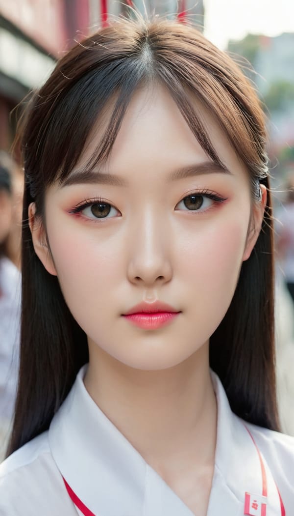 Tags: 21872187, SDXL
{"3": {"inputs": {"seed": 405410757903070, "steps": 64, "cfg": 7.58, "sampler_name": "dpmpp_2m", "scheduler": "karras", "denoise": 1.0, "model": ["27", 0], "positive": ["6", 0], "negative": ["7", 0], "latent_image": ["5", 0]}, "class_type": "KSampler"}, "4": {"inputs": {"ckpt_name": "juggernautXL_v8Rundiffusion.safetensors"}, "class_type": "CheckpointLoaderSimple"}, "5": {"inputs": {"width": 768, "height": 1344, "batch_size": 1}, "class_type": "EmptyLatentImage"}, "6": {"inputs": {"text": "20 year old girl, (ukrainian:1.08), (chinese:0.98), (korean:1.14), (detailed face:1.14), (pale skin:1.12), (beautiful eyes:1.02), (seductive facial expression:0.99), (sexy lips:1.10), (seductive pose:1.12), (blush:1.10), (idol:1.01), (double eyelids:1.00), (slim:1.04), (temptress:1.08), (eyelashes:0.97), (cute:1.10), (in a seductive pose:1.00), (large perky breasts:0.95), (cleavage:0.99), (thigh gap:1.03), (school uniform:1.04), choker, busy street, (film:1.06), (textured skin:1.05), (natural looking skin:1.02), (portra:1.07), (candid cinema:1.08), (soft lighting:1.05), (detailed skin:1.02), (RAW:1.08), (skin fuzz:1.03)", "clip": ["27", 1]}, "class_type": "CLIPTextEncode"}, "7": {"inputs": {"text": "(watermark:1.08), (low resolution:1.10), (twisted:1.14), (open mouth:1.10), (bad hands:1.08), (worst quality:1.14), (distorted:1.05)", "clip": ["27", 1]}, "class_type": "CLIPTextEncode"}, "8": {"inputs": {"samples": ["3", 0], "vae": ["4", 2]}, "class_type": "VAEDecode"}, "25": {"inputs": {"lora_name": "nudify_xl.safetensors", "strength_model": 0.05, "strength_clip": 0.18, "model": ["4", 0], "clip": ["4", 1]}, "class_type": "LoraLoader"}, "26": {"inputs": {"lora_name": "shirtlift_SDXL_v2.safetensors", "strength_model": 0.05, "strength_clip": 0.12, "model": ["25", 0], "clip": ["25", 1]}, "class_type": "LoraLoader"}, "27": {"inputs": {"lora_name": "PerfectEyesXL.safetensors", "strength_model": 0.18, "strength_clip": 0.09, "model": ["26", 0], "clip": ["26", 1]}, "class_type": "LoraLoader"}, "30": {"inputs": {"model_name": "4x_NMKD-Superscale-SP_178000_G.pth"}, "class_type": "UpscaleModelLoader"}, "31": {"inputs": {"upscale_model": ["30", 0], "image": ["8", 0]}, "class_type": "ImageUpscaleWithModel"}, "32": {"inputs": {"upscale_method": "lanczos", "scale_by": 0.5, "image": ["31", 0]}, "class_type": "ImageScaleBy"}, "33": {"inputs": {"pixels": ["32", 0], "vae": ["4", 2]}, "class_type": "VAEEncode"}, "34": {"inputs": {"seed": 405410757903070, "steps": 64, "cfg": 7.58, "sampler_name": "dpmpp_2m", "scheduler": "karras", "denoise": 0.3, "model": ["27", 0], "positive": ["6", 0], "negative": ["7", 0], "latent_image": ["33", 0]}, "class_type": "KSampler"}, "36": {"inputs": {"samples": ["34", 0], "vae": ["4", 2]}, "class_type": "VAEDecode"}, "39": {"inputs": {"filename_prefix": "comfyapi-1707365342414", "images": ["36", 0]}, "class_type": "SaveImage"}}