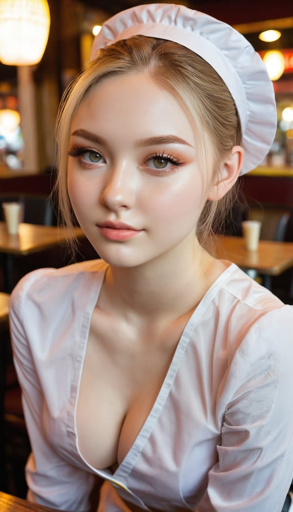 Tags: 21872187, SDXL
{"3": {"inputs": {"seed": 310753116541987, "steps": 32, "cfg": 7.97, "sampler_name": "dpmpp_2m", "scheduler": "karras", "denoise": 1.0, "model": ["27", 0], "positive": ["6", 0], "negative": ["7", 0], "latent_image": ["5", 0]}, "class_type": "KSampler"}, "4": {"inputs": {"ckpt_name": "juggernautxl.safetensors"}, "class_type": "CheckpointLoaderSimple"}, "5": {"inputs": {"width": 768, "height": 1344, "batch_size": 1}, "class_type": "EmptyLatentImage"}, "6": {"inputs": {"text": "20 year old girl, (ukrainian:1.01), (seductive pose:0.97), (seductive facial expression:1.14), (beautiful eyes:1.11), (pale skin:1.12), (double eyelids:1.04), (temptress:1.02), (slim:0.97), (eyelashes:1.12), (sexy lips:0.95), (blush:1.13), (idol:1.08), (detailed face:1.00), (perky ass:1.10), (exposed ass:0.95), (looking back:1.02), (sexy ass:1.13), (thigh gap:1.08), (a waitress in uniform:1.01) working at a restaurant, (textured skin:1.06), (soft lighting:1.02), (candid cinema:1.00), (detailed skin:1.04), (film:1.08), (portra:1.08), (skin fuzz:1.00), (RAW:1.03), (natural looking skin:1.08)", "clip": ["27", 1]}, "class_type": "CLIPTextEncode"}, "7": {"inputs": {"text": "(twisted:1.06), (watermark:1.12), (worst quality:1.05), (open mouth:1.06), (low resolution:1.14), (distorted:1.07), (bad hands:1.13)", "clip": ["27", 1]}, "class_type": "CLIPTextEncode"}, "8": {"inputs": {"samples": ["3", 0], "vae": ["4", 2]}, "class_type": "VAEDecode"}, "25": {"inputs": {"lora_name": "nudify_xl.safetensors", "strength_model": 0.31, "strength_clip": 0.34, "model": ["4", 0], "clip": ["4", 1]}, "class_type": "LoraLoader"}, "26": {"inputs": {"lora_name": "shirtlift_SDXL_v2.safetensors", "strength_model": 0.08, "strength_clip": 0.03, "model": ["25", 0], "clip": ["25", 1]}, "class_type": "LoraLoader"}, "27": {"inputs": {"lora_name": "PerfectEyesXL.safetensors", "strength_model": 0.03, "strength_clip": 0.04, "model": ["26", 0], "clip": ["26", 1]}, "class_type": "LoraLoader"}, "30": {"inputs": {"model_name": "4x_NMKD-Superscale-SP_178000_G.pth"}, "class_type": "UpscaleModelLoader"}, "31": {"inputs": {"upscale_model": ["30", 0], "image": ["8", 0]}, "class_type": "ImageUpscaleWithModel"}, "32": {"inputs": {"upscale_method": "lanczos", "scale_by": 0.5, "image": ["31", 0]}, "class_type": "ImageScaleBy"}, "33": {"inputs": {"pixels": ["32", 0], "vae": ["4", 2]}, "class_type": "VAEEncode"}, "34": {"inputs": {"seed": 310753116541987, "steps": 32, "cfg": 7.97, "sampler_name": "dpmpp_2m", "scheduler": "karras", "denoise": 0.3, "model": ["27", 0], "positive": ["6", 0], "negative": ["7", 0], "latent_image": ["33", 0]}, "class_type": "KSampler"}, "36": {"inputs": {"samples": ["34", 0], "vae": ["4", 2]}, "class_type": "VAEDecode"}, "39": {"inputs": {"filename_prefix": "comfyapi-1726776526334", "images": ["36", 0]}, "class_type": "SaveImage"}}