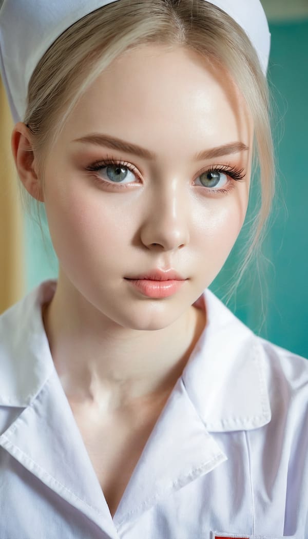 Tags: 21872187, SDXL
{"3": {"inputs": {"seed": 614177099570477, "steps": 64, "cfg": 7.18, "sampler_name": "dpmpp_2m", "scheduler": "karras", "denoise": 1.0, "model": ["27", 0], "positive": ["6", 0], "negative": ["7", 0], "latent_image": ["5", 0]}, "class_type": "KSampler"}, "4": {"inputs": {"ckpt_name": "juggernautxl.safetensors"}, "class_type": "CheckpointLoaderSimple"}, "5": {"inputs": {"width": 768, "height": 1344, "batch_size": 1}, "class_type": "EmptyLatentImage"}, "6": {"inputs": {"text": "18 year old girl, (russian:0.99), (idol:1.03), (detailed face:0.97), (pale skin:0.98), (temptress:0.96), (seductive facial expression:1.02), (cute:1.07), (beautiful eyes:1.02), (eyelashes:0.95), (seductive pose:1.12), (slim:1.09), (blush:1.05), (sexy lips:0.97), (double eyelids:1.04), (on all fours:0.97), (spreading ass cheeks:1.05), (from behind:1.14), (backboob:1.05), (nurse in uniform:1.05) working in a hospital ward, (portra:1.06), (natural looking skin:1.04), (RAW:1.07), (soft lighting:1.09), (detailed skin:1.08), (textured skin:1.07), (skin fuzz:1.05), (film:1.01), (candid cinema:1.00)", "clip": ["27", 1]}, "class_type": "CLIPTextEncode"}, "7": {"inputs": {"text": "(twisted:1.07), (watermark:1.11), (low resolution:1.09), (distorted:1.14), (worst quality:1.07), (open mouth:1.06), (bad hands:1.12)", "clip": ["27", 1]}, "class_type": "CLIPTextEncode"}, "8": {"inputs": {"samples": ["3", 0], "vae": ["4", 2]}, "class_type": "VAEDecode"}, "25": {"inputs": {"lora_name": "nudify_xl.safetensors", "strength_model": 0.0, "strength_clip": 0.16, "model": ["4", 0], "clip": ["4", 1]}, "class_type": "LoraLoader"}, "26": {"inputs": {"lora_name": "shirtlift_SDXL_v2.safetensors", "strength_model": 0.05, "strength_clip": 0.02, "model": ["25", 0], "clip": ["25", 1]}, "class_type": "LoraLoader"}, "27": {"inputs": {"lora_name": "PerfectEyesXL.safetensors", "strength_model": 0.02, "strength_clip": 0.16, "model": ["26", 0], "clip": ["26", 1]}, "class_type": "LoraLoader"}, "30": {"inputs": {"model_name": "4x_NMKD-Superscale-SP_178000_G.pth"}, "class_type": "UpscaleModelLoader"}, "31": {"inputs": {"upscale_model": ["30", 0], "image": ["8", 0]}, "class_type": "ImageUpscaleWithModel"}, "32": {"inputs": {"upscale_method": "lanczos", "scale_by": 0.5, "image": ["31", 0]}, "class_type": "ImageScaleBy"}, "33": {"inputs": {"pixels": ["32", 0], "vae": ["4", 2]}, "class_type": "VAEEncode"}, "34": {"inputs": {"seed": 614177099570477, "steps": 64, "cfg": 7.18, "sampler_name": "dpmpp_2m", "scheduler": "karras", "denoise": 0.3, "model": ["27", 0], "positive": ["6", 0], "negative": ["7", 0], "latent_image": ["33", 0]}, "class_type": "KSampler"}, "36": {"inputs": {"samples": ["34", 0], "vae": ["4", 2]}, "class_type": "VAEDecode"}, "39": {"inputs": {"filename_prefix": "comfyapi-1715033732419", "images": ["36", 0]}, "class_type": "SaveImage"}}