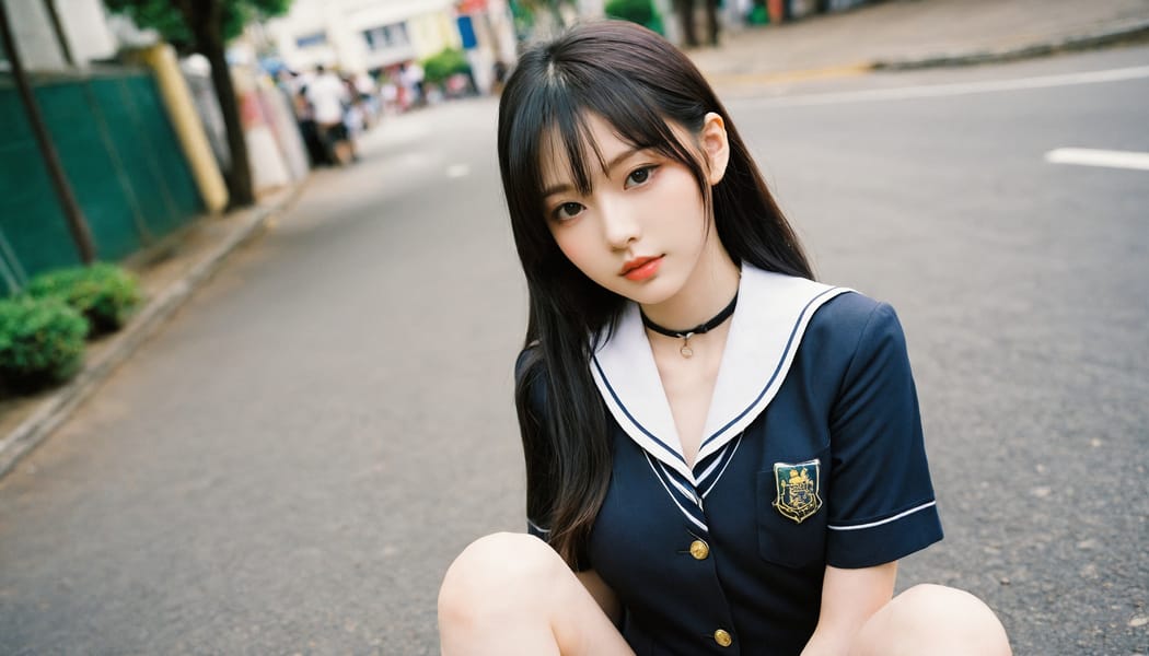 Tags: 21872187, SDXL
{"3": {"inputs": {"seed": 436057802614706, "steps": 32, "cfg": 6.25, "sampler_name": "dpmpp_2m", "scheduler": "karras", "denoise": 1.0, "model": ["27", 0], "positive": ["6", 0], "negative": ["7", 0], "latent_image": ["5", 0]}, "class_type": "KSampler"}, "4": {"inputs": {"ckpt_name": "helloworldxl.safetensors"}, "class_type": "CheckpointLoaderSimple"}, "5": {"inputs": {"width": 1344, "height": 768, "batch_size": 1}, "class_type": "EmptyLatentImage"}, "6": {"inputs": {"text": "22 year old girl, (irish:0.95), (taiwanese:1.13), (blush:1.12), (idol:1.06), (eyelashes:1.06), (seductive facial expression:0.95), (pale skin:1.03), (seductive pose:0.99), (detailed face:1.13), (beautiful eyes:1.05), (temptress:1.03), (slim:0.96), (double eyelids:0.99), (sexy lips:1.05), (in a seductive pose:1.05), (large perky breasts:0.99), (cleavage:1.00), (thigh gap:1.04), (school uniform:1.09), choker, busy street, (detailed skin:1.06), (natural looking skin:1.06), (skin fuzz:1.03), (RAW:1.07), (soft lighting:1.01), (portra:1.04), (candid cinema:1.06), (textured skin:1.09), (film:1.04)", "clip": ["27", 1]}, "class_type": "CLIPTextEncode"}, "7": {"inputs": {"text": "(open mouth:1.07), (bad hands:1.14), (worst quality:1.13), (watermark:1.13), (distorted:1.10), (low resolution:1.05), (twisted:1.14)", "clip": ["27", 1]}, "class_type": "CLIPTextEncode"}, "8": {"inputs": {"samples": ["3", 0], "vae": ["4", 2]}, "class_type": "VAEDecode"}, "25": {"inputs": {"lora_name": "nudify_xl.safetensors", "strength_model": 0.16, "strength_clip": 0.35, "model": ["4", 0], "clip": ["4", 1]}, "class_type": "LoraLoader"}, "26": {"inputs": {"lora_name": "shirtlift_SDXL_v2.safetensors", "strength_model": 0.02, "strength_clip": 0.11, "model": ["25", 0], "clip": ["25", 1]}, "class_type": "LoraLoader"}, "27": {"inputs": {"lora_name": "PerfectEyesXL.safetensors", "strength_model": 0.07, "strength_clip": 0.11, "model": ["26", 0], "clip": ["26", 1]}, "class_type": "LoraLoader"}, "30": {"inputs": {"model_name": "4x_NMKD-Superscale-SP_178000_G.pth"}, "class_type": "UpscaleModelLoader"}, "31": {"inputs": {"upscale_model": ["30", 0], "image": ["8", 0]}, "class_type": "ImageUpscaleWithModel"}, "32": {"inputs": {"upscale_method": "lanczos", "scale_by": 0.5, "image": ["31", 0]}, "class_type": "ImageScaleBy"}, "33": {"inputs": {"pixels": ["32", 0], "vae": ["4", 2]}, "class_type": "VAEEncode"}, "34": {"inputs": {"seed": 436057802614706, "steps": 32, "cfg": 6.25, "sampler_name": "dpmpp_2m", "scheduler": "karras", "denoise": 0.3, "model": ["27", 0], "positive": ["6", 0], "negative": ["7", 0], "latent_image": ["33", 0]}, "class_type": "KSampler"}, "36": {"inputs": {"samples": ["34", 0], "vae": ["4", 2]}, "class_type": "VAEDecode"}, "39": {"inputs": {"filename_prefix": "comfyapi-1728182351720", "images": ["36", 0]}, "class_type": "SaveImage"}}