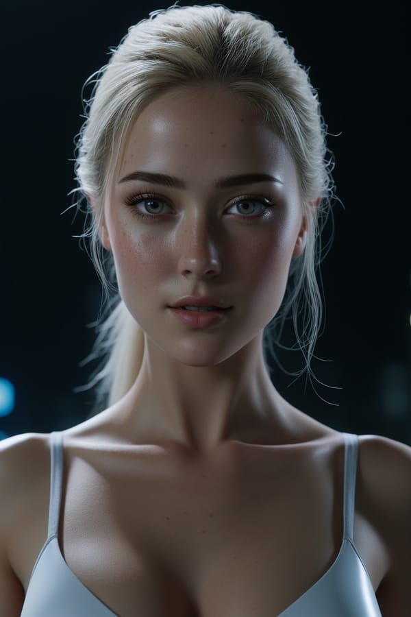 Tags: undefined
her medium breasts are perky with small nipples, professional detailed 3d model 1 robot blond woman, cyborg, black ,looking at viewer, mechanical ,concept robot, background is many futuristic buildings at night with neon signs, night, Future science and technology, highly detailed,  sharp, detailed, from above ,upper body, masterpiece, best quality, octane render, highly detailed, volumetric, dramatic lighting, freckles, realistic, textured skin, 4k, hdr, detached flash, (2b:0.3), <lora:JuggerCineXL2:1.0>
Negative prompt: ugly, deformed, noisy, low poly, blurry, painting, nsfw,armor,headphones,, nsfw,
Steps: 36, Sampler: Euler a, CFG scale: 7, Seed: 1792623874, Size: 768x1152, Model hash: c9e3e68f89, Model: juggernautXL_v9Rundiffusionphoto2, Denoising strength: 0.3, Hires upscale: 1.5, Hires steps: 12, Hires upscaler: R-ESRGAN 4x+, Lora hashes: "JuggerCineXL2: 91f68961ddc0", Version: v1.7.0