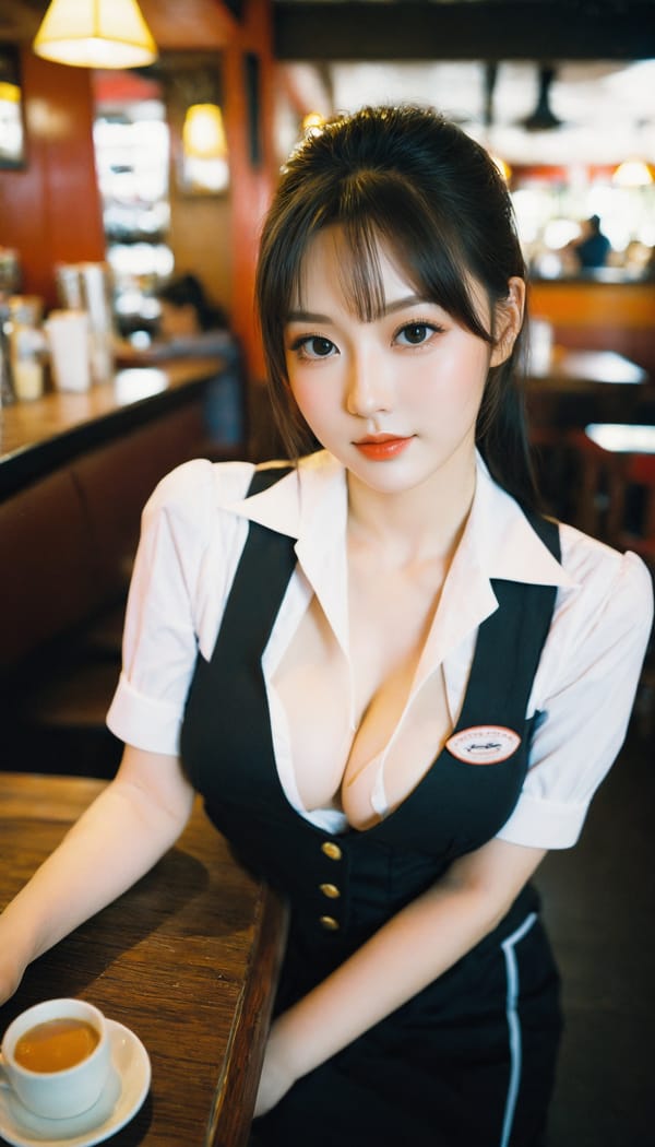 Tags: 21872187, SDXL
{"3": {"inputs": {"seed": 212608709984373, "steps": 32, "cfg": 7.91, "sampler_name": "dpmpp_2m", "scheduler": "karras", "denoise": 1.0, "model": ["27", 0], "positive": ["6", 0], "negative": ["7", 0], "latent_image": ["5", 0]}, "class_type": "KSampler"}, "4": {"inputs": {"ckpt_name": "helloworldxl.safetensors"}, "class_type": "CheckpointLoaderSimple"}, "5": {"inputs": {"width": 768, "height": 1344, "batch_size": 1}, "class_type": "EmptyLatentImage"}, "6": {"inputs": {"text": "24 year old girl, (blush:0.96), (cute:1.06), (seductive facial expression:1.11), (temptress:1.00), (beautiful eyes:0.98), (eyelashes:0.99), (seductive pose:0.96), (double eyelids:1.14), (idol:1.09), (pale skin:0.99), (sexy lips:1.11), (in a seductive pose:1.00), (large perky breasts:1.03), (cleavage:1.00), (thigh gap:1.14), (a waitress in uniform:1.08) working at a restaurant, (detailed skin:1.05), (portra:1.06), (candid cinema:1.08), (soft lighting:1.00), (textured skin:1.08), (film:1.07), (natural looking skin:1.02), (RAW:1.06), (skin fuzz:1.07)", "clip": ["27", 1]}, "class_type": "CLIPTextEncode"}, "7": {"inputs": {"text": "(distorted:1.09), (bad hands:1.06), (low resolution:1.07), (twisted:1.10), (worst quality:1.12), (open mouth:1.14), (watermark:1.10)", "clip": ["27", 1]}, "class_type": "CLIPTextEncode"}, "8": {"inputs": {"samples": ["3", 0], "vae": ["4", 2]}, "class_type": "VAEDecode"}, "25": {"inputs": {"lora_name": "nudify_xl.safetensors", "strength_model": 0.2, "strength_clip": 0.19, "model": ["4", 0], "clip": ["4", 1]}, "class_type": "LoraLoader"}, "26": {"inputs": {"lora_name": "shirtlift_SDXL_v2.safetensors", "strength_model": 0.0, "strength_clip": 0.07, "model": ["25", 0], "clip": ["25", 1]}, "class_type": "LoraLoader"}, "27": {"inputs": {"lora_name": "PerfectEyesXL.safetensors", "strength_model": 0.01, "strength_clip": 0.19, "model": ["26", 0], "clip": ["26", 1]}, "class_type": "LoraLoader"}, "30": {"inputs": {"model_name": "4x_NMKD-Superscale-SP_178000_G.pth"}, "class_type": "UpscaleModelLoader"}, "31": {"inputs": {"upscale_model": ["30", 0], "image": ["8", 0]}, "class_type": "ImageUpscaleWithModel"}, "32": {"inputs": {"upscale_method": "lanczos", "scale_by": 0.5, "image": ["31", 0]}, "class_type": "ImageScaleBy"}, "33": {"inputs": {"pixels": ["32", 0], "vae": ["4", 2]}, "class_type": "VAEEncode"}, "34": {"inputs": {"seed": 212608709984373, "steps": 32, "cfg": 7.91, "sampler_name": "dpmpp_2m", "scheduler": "karras", "denoise": 0.3, "model": ["27", 0], "positive": ["6", 0], "negative": ["7", 0], "latent_image": ["33", 0]}, "class_type": "KSampler"}, "36": {"inputs": {"samples": ["34", 0], "vae": ["4", 2]}, "class_type": "VAEDecode"}, "39": {"inputs": {"filename_prefix": "comfyapi-1724038746219", "images": ["36", 0]}, "class_type": "SaveImage"}}