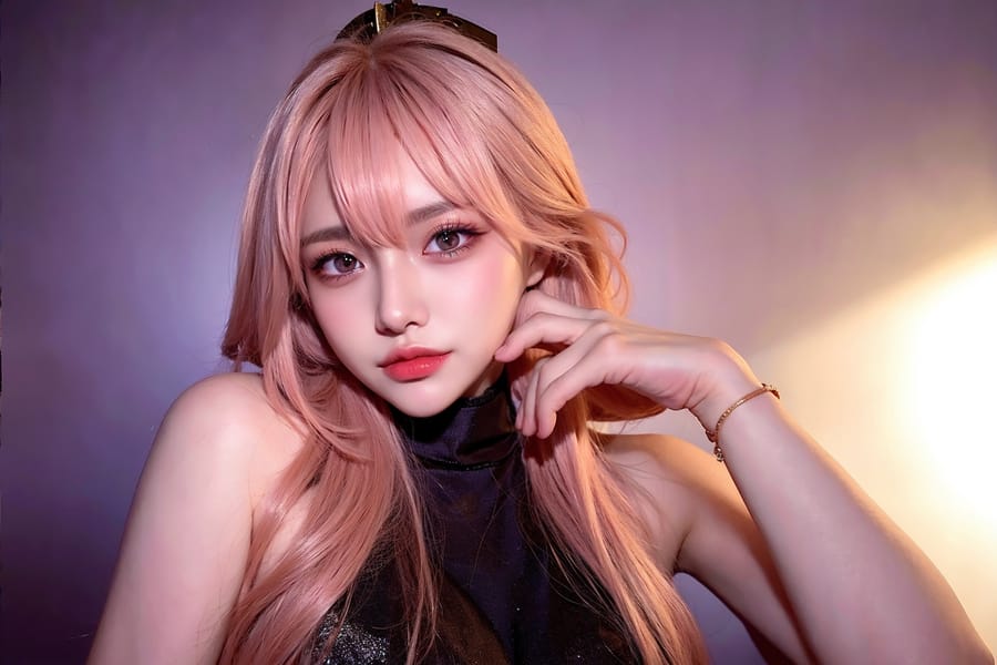 Tags: 21872187
<lora:mix4:0.56>, <lora:koreanDollLikeness:0.33>, (ukrainian:0.91), (clubbing:1.07), party, club, <lora:skirtlift-v4:0.91 <lora:Addams:0.21>, extremely detailed eyes, extremely detailed face, cute, (photorealistic:1.00), sexy lips, seductive smile, double eyelids, perky breasts, full body portrait, textured skin, sharp, tall, (thigh gap:1.08), delicate and beautiful girl, 1girl, solo, (stunningly attractive:1.17)
Negative prompt: drawings, black and white, ugly, (normal quality:2.21), (worst quality:1.92)
Steps: 32, Sampler: DPM++ 2M Karras, CFG scale: 5.33, Seed: 2865817227, Size: 768x512, Model hash: fc2511737a, Model: chilloutmix_NiPrunedFp32Fix, Seed resize from: -1x-1, Denoising strength: 0.4, Version: v1.2.1, Hires upscale: 2.5, Hires steps: 16, Hires upscaler: ESRGAN_4x