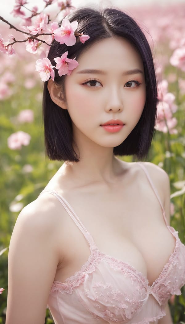 Tags: 21872187, SDXL
{"3": {"inputs": {"seed": 558301122829166, "steps": 32, "cfg": 5.17, "sampler_name": "dpmpp_2m", "scheduler": "karras", "denoise": 1.0, "model": ["27", 0], "positive": ["6", 0], "negative": ["7", 0], "latent_image": ["5", 0]}, "class_type": "KSampler"}, "4": {"inputs": {"ckpt_name": "juggernautxl.safetensors"}, "class_type": "CheckpointLoaderSimple"}, "5": {"inputs": {"width": 768, "height": 1344, "batch_size": 1}, "class_type": "EmptyLatentImage"}, "6": {"inputs": {"text": "18 year old girl, (chinese:1.02), (pale skin:1.11), (sexy lips:1.14), (detailed face:0.95), (seductive facial expression:1.05), (cute:1.09), (temptress:1.04), (beautiful eyes:0.96), (double eyelids:1.08), (blush:1.06), (seductive pose:1.07), (idol:1.11), (eyelashes:1.02), (in a seductive pose:0.97), (large perky breasts:1.08), (cleavage:1.13), (thigh gap:0.95), wearing (translucent clothes:1.06) on a flower field, (soft lighting:1.09), (portra:1.05), (detailed skin:1.00), (candid cinema:1.02), (natural looking skin:1.06), (skin fuzz:1.04), (textured skin:1.02), (film:1.06), (RAW:1.01)", "clip": ["27", 1]}, "class_type": "CLIPTextEncode"}, "7": {"inputs": {"text": "(open mouth:1.06), (twisted:1.06), (watermark:1.14), (bad hands:1.07), (worst quality:1.13), (low resolution:1.05), (distorted:1.13)", "clip": ["27", 1]}, "class_type": "CLIPTextEncode"}, "8": {"inputs": {"samples": ["3", 0], "vae": ["4", 2]}, "class_type": "VAEDecode"}, "25": {"inputs": {"lora_name": "nudify_xl.safetensors", "strength_model": 0.17, "strength_clip": 0.35, "model": ["4", 0], "clip": ["4", 1]}, "class_type": "LoraLoader"}, "26": {"inputs": {"lora_name": "shirtlift_SDXL_v2.safetensors", "strength_model": 0.07, "strength_clip": 0.03, "model": ["25", 0], "clip": ["25", 1]}, "class_type": "LoraLoader"}, "27": {"inputs": {"lora_name": "PerfectEyesXL.safetensors", "strength_model": 0.0, "strength_clip": 0.08, "model": ["26", 0], "clip": ["26", 1]}, "class_type": "LoraLoader"}, "30": {"inputs": {"model_name": "4x_NMKD-Superscale-SP_178000_G.pth"}, "class_type": "UpscaleModelLoader"}, "31": {"inputs": {"upscale_model": ["30", 0], "image": ["8", 0]}, "class_type": "ImageUpscaleWithModel"}, "32": {"inputs": {"upscale_method": "lanczos", "scale_by": 0.5, "image": ["31", 0]}, "class_type": "ImageScaleBy"}, "33": {"inputs": {"pixels": ["32", 0], "vae": ["4", 2]}, "class_type": "VAEEncode"}, "34": {"inputs": {"seed": 558301122829166, "steps": 32, "cfg": 5.17, "sampler_name": "dpmpp_2m", "scheduler": "karras", "denoise": 0.3, "model": ["27", 0], "positive": ["6", 0], "negative": ["7", 0], "latent_image": ["33", 0]}, "class_type": "KSampler"}, "36": {"inputs": {"samples": ["34", 0], "vae": ["4", 2]}, "class_type": "VAEDecode"}, "39": {"inputs": {"filename_prefix": "comfyapi-1728145184263", "images": ["36", 0]}, "class_type": "SaveImage"}}