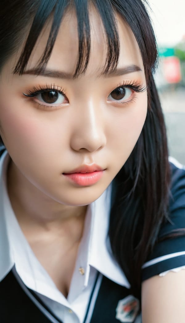 Tags: 21872187, SDXL
{"3": {"inputs": {"seed": 929850311816473, "steps": 32, "cfg": 6.8, "sampler_name": "dpmpp_2m", "scheduler": "karras", "denoise": 1.0, "model": ["27", 0], "positive": ["6", 0], "negative": ["7", 0], "latent_image": ["5", 0]}, "class_type": "KSampler"}, "4": {"inputs": {"ckpt_name": "juggernautxl.safetensors"}, "class_type": "CheckpointLoaderSimple"}, "5": {"inputs": {"width": 768, "height": 1344, "batch_size": 1}, "class_type": "EmptyLatentImage"}, "6": {"inputs": {"text": "23 year old girl, (taiwanese:1.08), (pale skin:0.99), (seductive facial expression:1.08), (beautiful eyes:1.03), (cute:1.12), (seductive pose:0.97), (idol:0.99), (sexy lips:1.01), (double eyelids:1.04), (slim:1.00), (detailed face:0.96), (blush:1.12), (eyelashes:1.11), (temptress:0.98), (on all fours:0.98), (spreading ass cheeks:0.95), (from behind:1.13), (backboob:0.97), (school uniform:1.07), choker, busy street, (soft lighting:1.08), (portra:1.00), (film:1.02), (textured skin:1.06), (candid cinema:1.08), (skin fuzz:1.05), (RAW:1.02), (detailed skin:1.01), (natural looking skin:1.08)", "clip": ["27", 1]}, "class_type": "CLIPTextEncode"}, "7": {"inputs": {"text": "(watermark:1.12), (worst quality:1.08), (distorted:1.14), (low resolution:1.10), (open mouth:1.13), (bad hands:1.09), (twisted:1.13)", "clip": ["27", 1]}, "class_type": "CLIPTextEncode"}, "8": {"inputs": {"samples": ["3", 0], "vae": ["4", 2]}, "class_type": "VAEDecode"}, "25": {"inputs": {"lora_name": "nudify_xl.safetensors", "strength_model": 0.01, "strength_clip": 0.28, "model": ["4", 0], "clip": ["4", 1]}, "class_type": "LoraLoader"}, "26": {"inputs": {"lora_name": "shirtlift_SDXL_v2.safetensors", "strength_model": 0.06, "strength_clip": 0.19, "model": ["25", 0], "clip": ["25", 1]}, "class_type": "LoraLoader"}, "27": {"inputs": {"lora_name": "PerfectEyesXL.safetensors", "strength_model": 0.07, "strength_clip": 0.04, "model": ["26", 0], "clip": ["26", 1]}, "class_type": "LoraLoader"}, "30": {"inputs": {"model_name": "4x_NMKD-Superscale-SP_178000_G.pth"}, "class_type": "UpscaleModelLoader"}, "31": {"inputs": {"upscale_model": ["30", 0], "image": ["8", 0]}, "class_type": "ImageUpscaleWithModel"}, "32": {"inputs": {"upscale_method": "lanczos", "scale_by": 0.5, "image": ["31", 0]}, "class_type": "ImageScaleBy"}, "33": {"inputs": {"pixels": ["32", 0], "vae": ["4", 2]}, "class_type": "VAEEncode"}, "34": {"inputs": {"seed": 929850311816473, "steps": 32, "cfg": 6.8, "sampler_name": "dpmpp_2m", "scheduler": "karras", "denoise": 0.3, "model": ["27", 0], "positive": ["6", 0], "negative": ["7", 0], "latent_image": ["33", 0]}, "class_type": "KSampler"}, "36": {"inputs": {"samples": ["34", 0], "vae": ["4", 2]}, "class_type": "VAEDecode"}, "39": {"inputs": {"filename_prefix": "comfyapi-1723821079938", "images": ["36", 0]}, "class_type": "SaveImage"}}