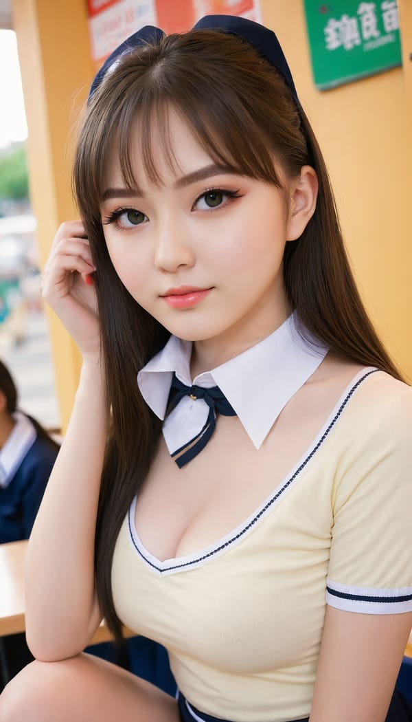 Tags: 21872187, SDXL
{"3": {"inputs": {"seed": 932430821837833, "steps": 32, "cfg": 7.26, "sampler_name": "dpmpp_2m", "scheduler": "karras", "denoise": 1.0, "model": ["27", 0], "positive": ["6", 0], "negative": ["7", 0], "latent_image": ["5", 0]}, "class_type": "KSampler"}, "4": {"inputs": {"ckpt_name": "juggernautXL_v8Rundiffusion.safetensors"}, "class_type": "CheckpointLoaderSimple"}, "5": {"inputs": {"width": 768, "height": 1344, "batch_size": 1}, "class_type": "EmptyLatentImage"}, "6": {"inputs": {"text": "20 year old girl, (idol:1.05), (slim:1.12), (sexy lips:0.95), (eyelashes:0.96), (detailed face:0.98), (seductive facial expression:1.14), (temptress:1.07), (double eyelids:1.07), (cute:0.99), (seductive pose:1.00), (blush:0.97), (pale skin:1.10), (beautiful eyes:0.95), (in a seductive pose:1.08), (large perky breasts:1.02), (cleavage:1.00), (thigh gap:1.03), (school uniform:1.10), choker, busy street, (film:1.06), (RAW:1.01), (portra:1.02), (soft lighting:1.06), (candid cinema:1.04), (textured skin:1.07), (natural looking skin:1.06), (detailed skin:1.02), (skin fuzz:1.00)", "clip": ["27", 1]}, "class_type": "CLIPTextEncode"}, "7": {"inputs": {"text": "(worst quality:1.13), (bad hands:1.10), (open mouth:1.08), (distorted:1.06), (twisted:1.13), (watermark:1.14), (low resolution:1.09)", "clip": ["27", 1]}, "class_type": "CLIPTextEncode"}, "8": {"inputs": {"samples": ["3", 0], "vae": ["4", 2]}, "class_type": "VAEDecode"}, "25": {"inputs": {"lora_name": "nudify_xl.safetensors", "strength_model": 0.31, "strength_clip": 0.2, "model": ["4", 0], "clip": ["4", 1]}, "class_type": "LoraLoader"}, "26": {"inputs": {"lora_name": "shirtlift_SDXL_v2.safetensors", "strength_model": 0.16, "strength_clip": 0.03, "model": ["25", 0], "clip": ["25", 1]}, "class_type": "LoraLoader"}, "27": {"inputs": {"lora_name": "PerfectEyesXL.safetensors", "strength_model": 0.05, "strength_clip": 0.05, "model": ["26", 0], "clip": ["26", 1]}, "class_type": "LoraLoader"}, "30": {"inputs": {"model_name": "4x_NMKD-Superscale-SP_178000_G.pth"}, "class_type": "UpscaleModelLoader"}, "31": {"inputs": {"upscale_model": ["30", 0], "image": ["8", 0]}, "class_type": "ImageUpscaleWithModel"}, "32": {"inputs": {"upscale_method": "lanczos", "scale_by": 0.5, "image": ["31", 0]}, "class_type": "ImageScaleBy"}, "33": {"inputs": {"pixels": ["32", 0], "vae": ["4", 2]}, "class_type": "VAEEncode"}, "34": {"inputs": {"seed": 932430821837833, "steps": 32, "cfg": 7.26, "sampler_name": "dpmpp_2m", "scheduler": "karras", "denoise": 0.3, "model": ["27", 0], "positive": ["6", 0], "negative": ["7", 0], "latent_image": ["33", 0]}, "class_type": "KSampler"}, "36": {"inputs": {"samples": ["34", 0], "vae": ["4", 2]}, "class_type": "VAEDecode"}, "39": {"inputs": {"filename_prefix": "comfyapi-1707351882335", "images": ["36", 0]}, "class_type": "SaveImage"}}