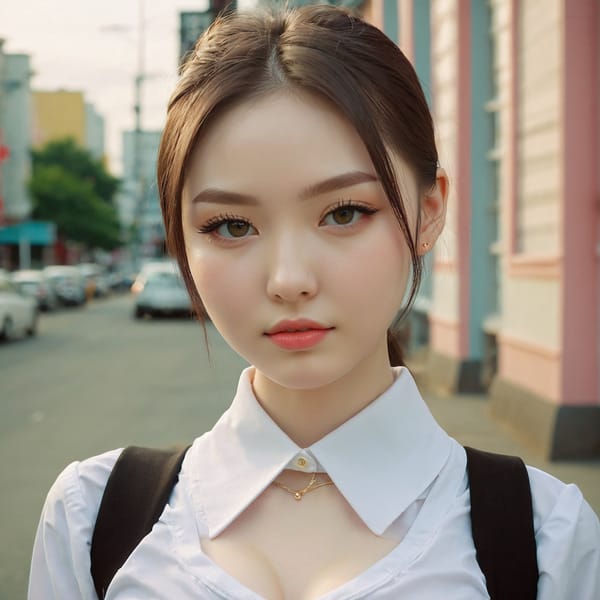 Tags: 21872187, SDXL
{"3": {"inputs": {"seed": 602670340075732, "steps": 64, "cfg": 7.65, "sampler_name": "dpmpp_2m", "scheduler": "karras", "denoise": 1.0, "model": ["27", 0], "positive": ["6", 0], "negative": ["7", 0], "latent_image": ["5", 0]}, "class_type": "KSampler"}, "4": {"inputs": {"ckpt_name": "juggernautxl.safetensors"}, "class_type": "CheckpointLoaderSimple"}, "5": {"inputs": {"width": 1024, "height": 1024, "batch_size": 1}, "class_type": "EmptyLatentImage"}, "6": {"inputs": {"text": "19 year old girl, (ukrainian:1.07), (russian:1.08), (korean:0.99), (pale skin:0.96), (blush:0.95), (seductive pose:0.98), (slim:0.99), (detailed face:1.04), (double eyelids:0.99), (sexy lips:1.14), (temptress:0.97), (seductive facial expression:1.08), (cute:1.00), (beautiful eyes:1.09), (idol:1.09), (eyelashes:1.11), (in a seductive pose:1.12), (large perky breasts:1.10), (cleavage:1.02), (thigh gap:0.96), (school uniform:1.12), choker, busy street, (candid cinema:1.01), (skin fuzz:1.04), (portra:1.09), (textured skin:1.00), (RAW:1.04), (film:1.08), (natural looking skin:1.07), (soft lighting:1.04), (detailed skin:1.09)", "clip": ["27", 1]}, "class_type": "CLIPTextEncode"}, "7": {"inputs": {"text": "(distorted:1.09), (watermark:1.12), (bad hands:1.13), (twisted:1.06), (low resolution:1.05), (open mouth:1.13), (worst quality:1.05)", "clip": ["27", 1]}, "class_type": "CLIPTextEncode"}, "8": {"inputs": {"samples": ["3", 0], "vae": ["4", 2]}, "class_type": "VAEDecode"}, "25": {"inputs": {"lora_name": "nudify_xl.safetensors", "strength_model": 0.23, "strength_clip": 0.1, "model": ["4", 0], "clip": ["4", 1]}, "class_type": "LoraLoader"}, "26": {"inputs": {"lora_name": "shirtlift_SDXL_v2.safetensors", "strength_model": 0.11, "strength_clip": 0.06, "model": ["25", 0], "clip": ["25", 1]}, "class_type": "LoraLoader"}, "27": {"inputs": {"lora_name": "PerfectEyesXL.safetensors", "strength_model": 0.04, "strength_clip": 0.11, "model": ["26", 0], "clip": ["26", 1]}, "class_type": "LoraLoader"}, "30": {"inputs": {"model_name": "4x_NMKD-Superscale-SP_178000_G.pth"}, "class_type": "UpscaleModelLoader"}, "31": {"inputs": {"upscale_model": ["30", 0], "image": ["8", 0]}, "class_type": "ImageUpscaleWithModel"}, "32": {"inputs": {"upscale_method": "lanczos", "scale_by": 0.5, "image": ["31", 0]}, "class_type": "ImageScaleBy"}, "33": {"inputs": {"pixels": ["32", 0], "vae": ["4", 2]}, "class_type": "VAEEncode"}, "34": {"inputs": {"seed": 602670340075732, "steps": 64, "cfg": 7.65, "sampler_name": "dpmpp_2m", "scheduler": "karras", "denoise": 0.3, "model": ["27", 0], "positive": ["6", 0], "negative": ["7", 0], "latent_image": ["33", 0]}, "class_type": "KSampler"}, "36": {"inputs": {"samples": ["34", 0], "vae": ["4", 2]}, "class_type": "VAEDecode"}, "39": {"inputs": {"filename_prefix": "comfyapi-1714017886757", "images": ["36", 0]}, "class_type": "SaveImage"}}