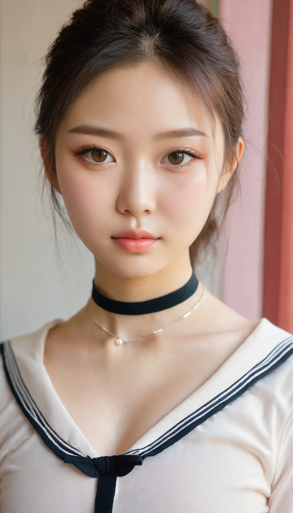 Tags: 21872187, SDXL
{"3": {"inputs": {"seed": 194559707380333, "steps": 32, "cfg": 6.03, "sampler_name": "dpmpp_2m", "scheduler": "karras", "denoise": 1.0, "model": ["27", 0], "positive": ["6", 0], "negative": ["7", 0], "latent_image": ["5", 0]}, "class_type": "KSampler"}, "4": {"inputs": {"ckpt_name": "juggernautxl.safetensors"}, "class_type": "CheckpointLoaderSimple"}, "5": {"inputs": {"width": 768, "height": 1344, "batch_size": 1}, "class_type": "EmptyLatentImage"}, "6": {"inputs": {"text": "18 year old girl, (taiwanese:1.05), (korean:1.04), (ukrainian:1.01), (russian:1.13), (pale skin:1.06), (cute:1.13), (double eyelids:1.06), (seductive facial expression:0.96), (beautiful eyes:1.00), (blush:1.09), (slim:1.02), (sexy lips:1.10), (detailed face:1.12), (eyelashes:0.97), (idol:1.13), (seductive pose:1.07), (in a seductive pose:1.12), (large perky breasts:1.12), (cleavage:0.96), (thigh gap:1.06), (school uniform:1.00), choker, busy street, (candid cinema:1.08), (soft lighting:1.07), (textured skin:1.09), (film:1.09), (natural looking skin:1.03), (skin fuzz:1.05), (detailed skin:1.03), (portra:1.08), (RAW:1.03)", "clip": ["27", 1]}, "class_type": "CLIPTextEncode"}, "7": {"inputs": {"text": "(open mouth:1.08), (worst quality:1.13), (twisted:1.11), (distorted:1.07), (bad hands:1.09), (low resolution:1.14), (watermark:1.12)", "clip": ["27", 1]}, "class_type": "CLIPTextEncode"}, "8": {"inputs": {"samples": ["3", 0], "vae": ["4", 2]}, "class_type": "VAEDecode"}, "25": {"inputs": {"lora_name": "nudify_xl.safetensors", "strength_model": 0.2, "strength_clip": 0.38, "model": ["4", 0], "clip": ["4", 1]}, "class_type": "LoraLoader"}, "26": {"inputs": {"lora_name": "shirtlift_SDXL_v2.safetensors", "strength_model": 0.02, "strength_clip": 0.09, "model": ["25", 0], "clip": ["25", 1]}, "class_type": "LoraLoader"}, "27": {"inputs": {"lora_name": "PerfectEyesXL.safetensors", "strength_model": 0.16, "strength_clip": 0.09, "model": ["26", 0], "clip": ["26", 1]}, "class_type": "LoraLoader"}, "30": {"inputs": {"model_name": "4x_NMKD-Superscale-SP_178000_G.pth"}, "class_type": "UpscaleModelLoader"}, "31": {"inputs": {"upscale_model": ["30", 0], "image": ["8", 0]}, "class_type": "ImageUpscaleWithModel"}, "32": {"inputs": {"upscale_method": "lanczos", "scale_by": 0.5, "image": ["31", 0]}, "class_type": "ImageScaleBy"}, "33": {"inputs": {"pixels": ["32", 0], "vae": ["4", 2]}, "class_type": "VAEEncode"}, "34": {"inputs": {"seed": 194559707380333, "steps": 32, "cfg": 6.03, "sampler_name": "dpmpp_2m", "scheduler": "karras", "denoise": 0.3, "model": ["27", 0], "positive": ["6", 0], "negative": ["7", 0], "latent_image": ["33", 0]}, "class_type": "KSampler"}, "36": {"inputs": {"samples": ["34", 0], "vae": ["4", 2]}, "class_type": "VAEDecode"}, "39": {"inputs": {"filename_prefix": "comfyapi-1726888651074", "images": ["36", 0]}, "class_type": "SaveImage"}}